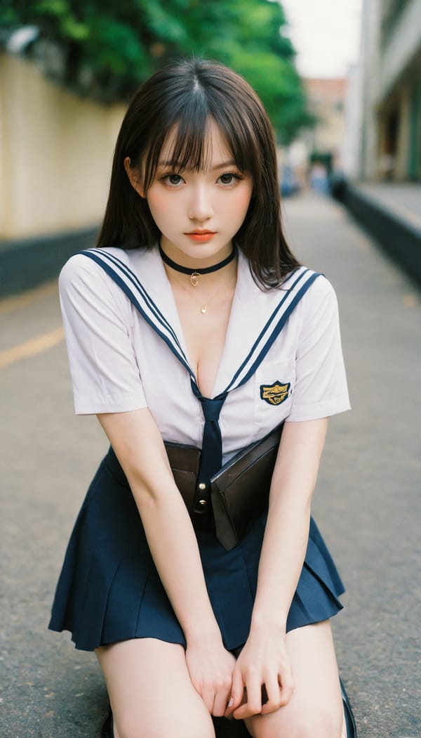 Tags: 21872187, SDXL
{"3": {"inputs": {"seed": 969030423101784, "steps": 32, "cfg": 5.51, "sampler_name": "dpmpp_2m", "scheduler": "karras", "denoise": 1.0, "model": ["27", 0], "positive": ["6", 0], "negative": ["7", 0], "latent_image": ["5", 0]}, "class_type": "KSampler"}, "4": {"inputs": {"ckpt_name": "helloworldxl.safetensors"}, "class_type": "CheckpointLoaderSimple"}, "5": {"inputs": {"width": 768, "height": 1344, "batch_size": 1}, "class_type": "EmptyLatentImage"}, "6": {"inputs": {"text": "28 year old girl, (beautiful eyes:0.99), (seductive pose:1.07), (seductive facial expression:0.95), (temptress:0.99), (blush:0.98), (eyelashes:1.08), (idol:1.09), (slim:0.98), (sexy lips:0.99), (cute:0.99), (pale skin:1.07), (double eyelids:1.04), (detailed face:1.01), (in a seductive pose:1.04), (large perky breasts:0.95), (cleavage:0.98), (thigh gap:1.03), (school uniform:1.08), choker, busy street, (natural looking skin:1.08), (RAW:1.05), (portra:1.07), (soft lighting:1.00), (skin fuzz:1.07), (film:1.03), (candid cinema:1.02), (textured skin:1.01), (detailed skin:1.03)", "clip": ["27", 1]}, "class_type": "CLIPTextEncode"}, "7": {"inputs": {"text": "(watermark:1.14), (twisted:1.12), (open mouth:1.06), (bad hands:1.13), (worst quality:1.14), (distorted:1.12), (low resolution:1.05)", "clip": ["27", 1]}, "class_type": "CLIPTextEncode"}, "8": {"inputs": {"samples": ["3", 0], "vae": ["4", 2]}, "class_type": "VAEDecode"}, "25": {"inputs": {"lora_name": "nudify_xl.safetensors", "strength_model": 0.08, "strength_clip": 0.27, "model": ["4", 0], "clip": ["4", 1]}, "class_type": "LoraLoader"}, "26": {"inputs": {"lora_name": "shirtlift_SDXL_v2.safetensors", "strength_model": 0.0, "strength_clip": 0.19, "model": ["25", 0], "clip": ["25", 1]}, "class_type": "LoraLoader"}, "27": {"inputs": {"lora_name": "PerfectEyesXL.safetensors", "strength_model": 0.16, "strength_clip": 0.14, "model": ["26", 0], "clip": ["26", 1]}, "class_type": "LoraLoader"}, "30": {"inputs": {"model_name": "4x_NMKD-Superscale-SP_178000_G.pth"}, "class_type": "UpscaleModelLoader"}, "31": {"inputs": {"upscale_model": ["30", 0], "image": ["8", 0]}, "class_type": "ImageUpscaleWithModel"}, "32": {"inputs": {"upscale_method": "lanczos", "scale_by": 0.5, "image": ["31", 0]}, "class_type": "ImageScaleBy"}, "33": {"inputs": {"pixels": ["32", 0], "vae": ["4", 2]}, "class_type": "VAEEncode"}, "34": {"inputs": {"seed": 969030423101784, "steps": 32, "cfg": 5.51, "sampler_name": "dpmpp_2m", "scheduler": "karras", "denoise": 0.3, "model": ["27", 0], "positive": ["6", 0], "negative": ["7", 0], "latent_image": ["33", 0]}, "class_type": "KSampler"}, "36": {"inputs": {"samples": ["34", 0], "vae": ["4", 2]}, "class_type": "VAEDecode"}, "39": {"inputs": {"filename_prefix": "comfyapi-1724805805485", "images": ["36", 0]}, "class_type": "SaveImage"}}