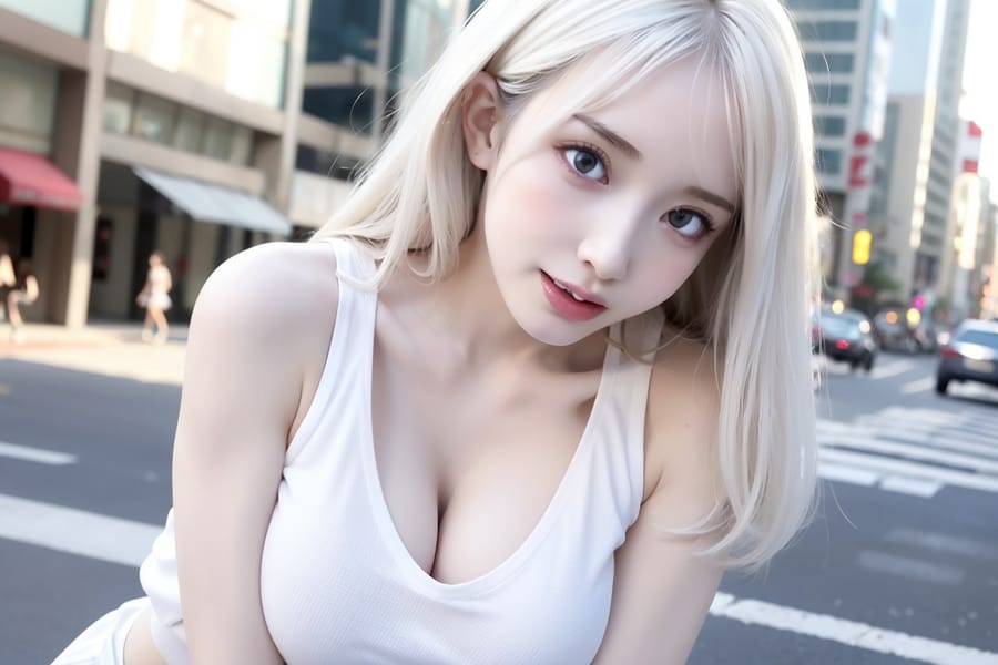 Tags: 21872187
<lora:mix4:0.45>, <lora:JapaneseDollLikeness_v15:0.33>, (white tank top:1.19), (large breasts:1.09), busy street in urban city, <lora:ahegao-x-v4:0.46>, ahegao face, pleasure, cute, (photorealistic:1.02), sexy lips, seductive smile, double eyelids, pale skin, RAW, best quality, (long slim legs:0.94), (thigh gap:0.91), 1girl, solo, (stunningly attractive:1.01)
Negative prompt: (worst quality:2.04)
Steps: 32, Sampler: DPM++ 2M Karras, CFG scale: 6.47, Seed: 1463476575, Size: 768x512, Model hash: fc2511737a, Model: chilloutmix_NiPrunedFp32Fix, Seed resize from: -1x-1, Denoising strength: 0.35, Version: v1.2.1, Hires upscale: 2.0, Hires steps: 64, Hires upscaler: ESRGAN_4x
