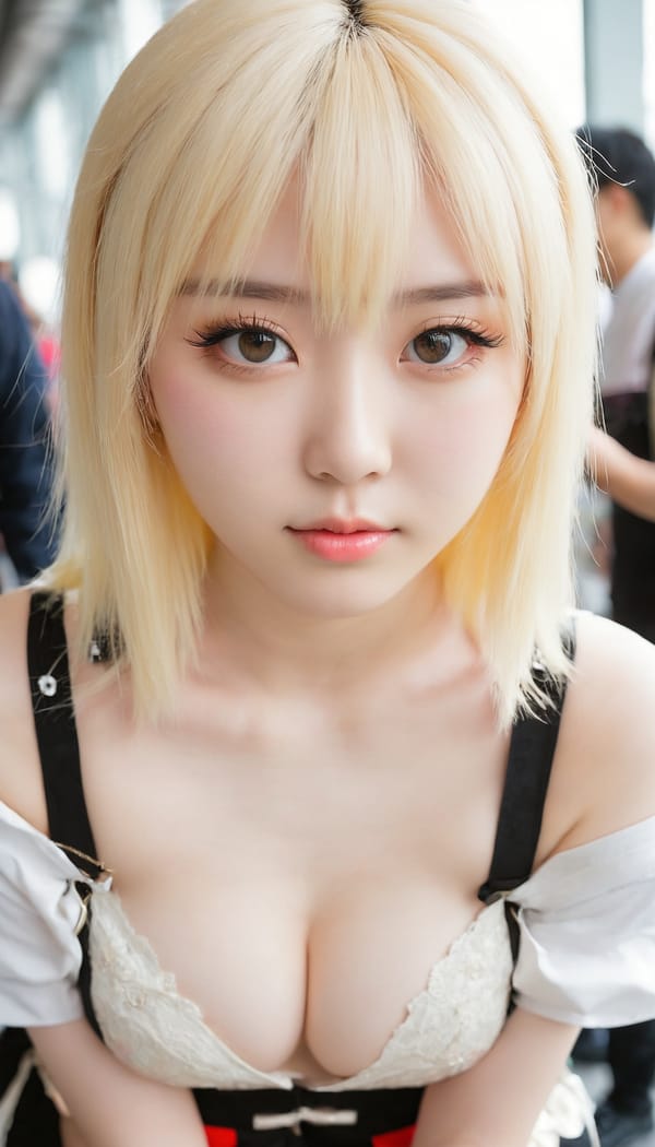 Tags: 21872187, SDXL
{"3": {"inputs": {"seed": 827082029548569, "steps": 32, "cfg": 5.06, "sampler_name": "dpmpp_2m", "scheduler": "karras", "denoise": 1.0, "model": ["27", 0], "positive": ["6", 0], "negative": ["7", 0], "latent_image": ["5", 0]}, "class_type": "KSampler"}, "4": {"inputs": {"ckpt_name": "juggernautxl.safetensors"}, "class_type": "CheckpointLoaderSimple"}, "5": {"inputs": {"width": 768, "height": 1344, "batch_size": 1}, "class_type": "EmptyLatentImage"}, "6": {"inputs": {"text": "19 year old girl, (taiwanese:1.03), (eyelashes:0.95), (double eyelids:0.97), (beautiful eyes:1.12), (pale skin:1.11), (slim:1.00), (detailed face:0.97), (idol:1.09), (seductive facial expression:1.04), (seductive pose:0.96), (cute:1.14), (sexy lips:0.99), (temptress:1.08), (blush:0.98), (on all fours:1.01), (spreading ass cheeks:1.12), (from behind:0.99), (backboob:1.01), (in a cosplay:1.03) at comiket posing for camera, (natural looking skin:1.01), (portra:1.06), (detailed skin:1.08), (film:1.09), (RAW:1.04), (textured skin:1.07), (candid cinema:1.04), (skin fuzz:1.08), (soft lighting:1.08)", "clip": ["27", 1]}, "class_type": "CLIPTextEncode"}, "7": {"inputs": {"text": "(worst quality:1.06), (open mouth:1.09), (low resolution:1.05), (bad hands:1.10), (watermark:1.08), (twisted:1.11), (distorted:1.12)", "clip": ["27", 1]}, "class_type": "CLIPTextEncode"}, "8": {"inputs": {"samples": ["3", 0], "vae": ["4", 2]}, "class_type": "VAEDecode"}, "25": {"inputs": {"lora_name": "nudify_xl.safetensors", "strength_model": 0.34, "strength_clip": 0.19, "model": ["4", 0], "clip": ["4", 1]}, "class_type": "LoraLoader"}, "26": {"inputs": {"lora_name": "shirtlift_SDXL_v2.safetensors", "strength_model": 0.18, "strength_clip": 0.02, "model": ["25", 0], "clip": ["25", 1]}, "class_type": "LoraLoader"}, "27": {"inputs": {"lora_name": "PerfectEyesXL.safetensors", "strength_model": 0.14, "strength_clip": 0.17, "model": ["26", 0], "clip": ["26", 1]}, "class_type": "LoraLoader"}, "30": {"inputs": {"model_name": "4x_NMKD-Superscale-SP_178000_G.pth"}, "class_type": "UpscaleModelLoader"}, "31": {"inputs": {"upscale_model": ["30", 0], "image": ["8", 0]}, "class_type": "ImageUpscaleWithModel"}, "32": {"inputs": {"upscale_method": "lanczos", "scale_by": 0.5, "image": ["31", 0]}, "class_type": "ImageScaleBy"}, "33": {"inputs": {"pixels": ["32", 0], "vae": ["4", 2]}, "class_type": "VAEEncode"}, "34": {"inputs": {"seed": 827082029548569, "steps": 32, "cfg": 5.06, "sampler_name": "dpmpp_2m", "scheduler": "karras", "denoise": 0.3, "model": ["27", 0], "positive": ["6", 0], "negative": ["7", 0], "latent_image": ["33", 0]}, "class_type": "KSampler"}, "36": {"inputs": {"samples": ["34", 0], "vae": ["4", 2]}, "class_type": "VAEDecode"}, "39": {"inputs": {"filename_prefix": "comfyapi-1731060752816", "images": ["36", 0]}, "class_type": "SaveImage"}}