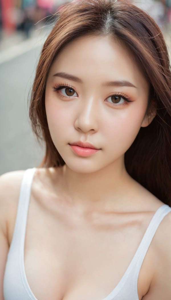 Tags: 21872187, SDXL
{"3": {"inputs": {"seed": 725746162539191, "steps": 64, "cfg": 5.6, "sampler_name": "dpmpp_2m", "scheduler": "karras", "denoise": 1.0, "model": ["27", 0], "positive": ["6", 0], "negative": ["7", 0], "latent_image": ["5", 0]}, "class_type": "KSampler"}, "4": {"inputs": {"ckpt_name": "juggernautxl.safetensors"}, "class_type": "CheckpointLoaderSimple"}, "5": {"inputs": {"width": 768, "height": 1344, "batch_size": 1}, "class_type": "EmptyLatentImage"}, "6": {"inputs": {"text": "21 year old girl, (irish:1.11), (taiwanese:1.01), (double eyelids:1.14), (blush:1.14), (idol:0.98), (eyelashes:1.06), (slim:0.96), (pale skin:1.05), (beautiful eyes:1.02), (seductive facial expression:1.14), (seductive pose:1.01), (detailed face:0.97), (temptress:1.14), (cute:1.07), (in a seductive pose:1.03), (large perky breasts:1.13), (cleavage:1.05), (thigh gap:0.99), (white tanktop:1.05), busy street, (detailed skin:1.02), (RAW:1.03), (textured skin:1.04), (soft lighting:1.04), (candid cinema:1.03), (film:1.05), (skin fuzz:1.07), (portra:1.05), (natural looking skin:1.06)", "clip": ["27", 1]}, "class_type": "CLIPTextEncode"}, "7": {"inputs": {"text": "(open mouth:1.14), (twisted:1.08), (distorted:1.06), (worst quality:1.10), (bad hands:1.10), (watermark:1.12), (low resolution:1.11)", "clip": ["27", 1]}, "class_type": "CLIPTextEncode"}, "8": {"inputs": {"samples": ["3", 0], "vae": ["4", 2]}, "class_type": "VAEDecode"}, "25": {"inputs": {"lora_name": "nudify_xl.safetensors", "strength_model": 0.13, "strength_clip": 0.24, "model": ["4", 0], "clip": ["4", 1]}, "class_type": "LoraLoader"}, "26": {"inputs": {"lora_name": "shirtlift_SDXL_v2.safetensors", "strength_model": 0.03, "strength_clip": 0.03, "model": ["25", 0], "clip": ["25", 1]}, "class_type": "LoraLoader"}, "27": {"inputs": {"lora_name": "PerfectEyesXL.safetensors", "strength_model": 0.18, "strength_clip": 0.12, "model": ["26", 0], "clip": ["26", 1]}, "class_type": "LoraLoader"}, "30": {"inputs": {"model_name": "4x_NMKD-Superscale-SP_178000_G.pth"}, "class_type": "UpscaleModelLoader"}, "31": {"inputs": {"upscale_model": ["30", 0], "image": ["8", 0]}, "class_type": "ImageUpscaleWithModel"}, "32": {"inputs": {"upscale_method": "lanczos", "scale_by": 0.5, "image": ["31", 0]}, "class_type": "ImageScaleBy"}, "33": {"inputs": {"pixels": ["32", 0], "vae": ["4", 2]}, "class_type": "VAEEncode"}, "34": {"inputs": {"seed": 725746162539191, "steps": 64, "cfg": 5.6, "sampler_name": "dpmpp_2m", "scheduler": "karras", "denoise": 0.3, "model": ["27", 0], "positive": ["6", 0], "negative": ["7", 0], "latent_image": ["33", 0]}, "class_type": "KSampler"}, "36": {"inputs": {"samples": ["34", 0], "vae": ["4", 2]}, "class_type": "VAEDecode"}, "39": {"inputs": {"filename_prefix": "comfyapi-1724141990817", "images": ["36", 0]}, "class_type": "SaveImage"}}