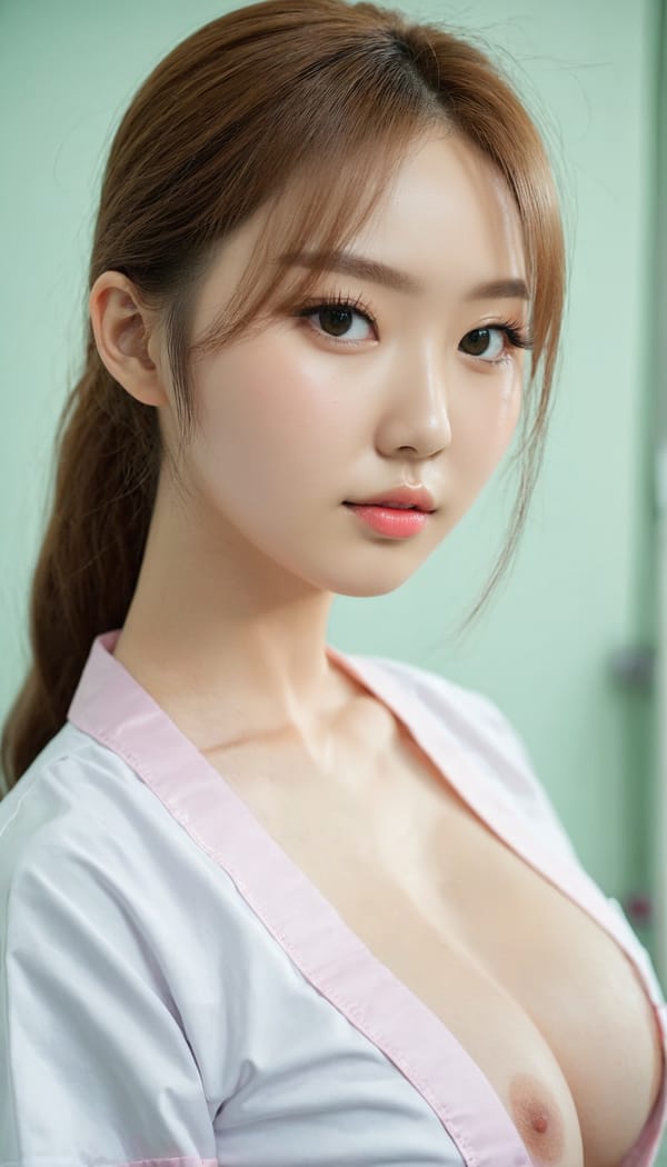 Tags: 21872187, SDXL
{"3": {"inputs": {"seed": 761594683065809, "steps": 64, "cfg": 6.92, "sampler_name": "dpmpp_2m", "scheduler": "karras", "denoise": 1.0, "model": ["27", 0], "positive": ["6", 0], "negative": ["7", 0], "latent_image": ["5", 0]}, "class_type": "KSampler"}, "4": {"inputs": {"ckpt_name": "juggernautxl.safetensors"}, "class_type": "CheckpointLoaderSimple"}, "5": {"inputs": {"width": 768, "height": 1344, "batch_size": 1}, "class_type": "EmptyLatentImage"}, "6": {"inputs": {"text": "24 year old girl, (russian:0.97), (korean:1.07), (idol:1.13), (blush:1.03), (slim:1.05), (beautiful eyes:0.98), (double eyelids:1.00), (eyelashes:1.12), (cute:1.04), (seductive facial expression:1.03), (seductive pose:1.01), (pale skin:0.95), (sexy lips:1.03), (detailed face:1.12), (in a seductive pose:1.11), (large perky breasts:1.00), (cleavage:1.09), (thigh gap:1.03), (nurse in uniform:0.96) working in a hospital ward, (detailed skin:1.09), (film:1.02), (candid cinema:1.04), (soft lighting:1.03), (RAW:1.05), (portra:1.01), (natural looking skin:1.08), (skin fuzz:1.04), (textured skin:1.05)", "clip": ["27", 1]}, "class_type": "CLIPTextEncode"}, "7": {"inputs": {"text": "(twisted:1.05), (distorted:1.14), (watermark:1.08), (bad hands:1.13), (low resolution:1.11), (open mouth:1.13), (worst quality:1.13)", "clip": ["27", 1]}, "class_type": "CLIPTextEncode"}, "8": {"inputs": {"samples": ["3", 0], "vae": ["4", 2]}, "class_type": "VAEDecode"}, "25": {"inputs": {"lora_name": "nudify_xl.safetensors", "strength_model": 0.33, "strength_clip": 0.38, "model": ["4", 0], "clip": ["4", 1]}, "class_type": "LoraLoader"}, "26": {"inputs": {"lora_name": "shirtlift_SDXL_v2.safetensors", "strength_model": 0.1, "strength_clip": 0.07, "model": ["25", 0], "clip": ["25", 1]}, "class_type": "LoraLoader"}, "27": {"inputs": {"lora_name": "PerfectEyesXL.safetensors", "strength_model": 0.14, "strength_clip": 0.0, "model": ["26", 0], "clip": ["26", 1]}, "class_type": "LoraLoader"}, "30": {"inputs": {"model_name": "4x_NMKD-Superscale-SP_178000_G.pth"}, "class_type": "UpscaleModelLoader"}, "31": {"inputs": {"upscale_model": ["30", 0], "image": ["8", 0]}, "class_type": "ImageUpscaleWithModel"}, "32": {"inputs": {"upscale_method": "lanczos", "scale_by": 0.5, "image": ["31", 0]}, "class_type": "ImageScaleBy"}, "33": {"inputs": {"pixels": ["32", 0], "vae": ["4", 2]}, "class_type": "VAEEncode"}, "34": {"inputs": {"seed": 761594683065809, "steps": 64, "cfg": 6.92, "sampler_name": "dpmpp_2m", "scheduler": "karras", "denoise": 0.3, "model": ["27", 0], "positive": ["6", 0], "negative": ["7", 0], "latent_image": ["33", 0]}, "class_type": "KSampler"}, "36": {"inputs": {"samples": ["34", 0], "vae": ["4", 2]}, "class_type": "VAEDecode"}, "39": {"inputs": {"filename_prefix": "comfyapi-1732619157864", "images": ["36", 0]}, "class_type": "SaveImage"}}