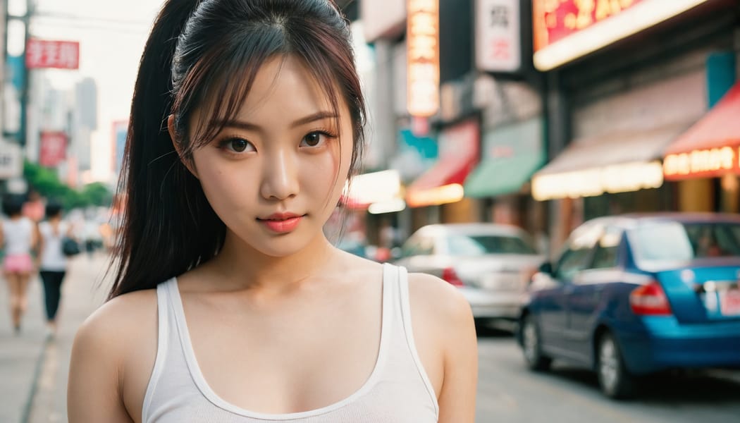 Tags: 21872187, SDXL
{"3": {"inputs": {"seed": 978434978724975, "steps": 64, "cfg": 7.23, "sampler_name": "dpmpp_2m", "scheduler": "karras", "denoise": 1.0, "model": ["27", 0], "positive": ["6", 0], "negative": ["7", 0], "latent_image": ["5", 0]}, "class_type": "KSampler"}, "4": {"inputs": {"ckpt_name": "juggernautxl.safetensors"}, "class_type": "CheckpointLoaderSimple"}, "5": {"inputs": {"width": 1344, "height": 768, "batch_size": 1}, "class_type": "EmptyLatentImage"}, "6": {"inputs": {"text": "26 year old girl, (taiwanese:1.12), (seductive facial expression:1.08), (temptress:1.09), (cute:1.14), (eyelashes:1.13), (sexy lips:1.04), (beautiful eyes:0.99), (blush:1.08), (seductive pose:1.07), (detailed face:1.12), (slim:0.97), (idol:1.02), (double eyelids:1.06), (pale skin:1.01), (perky ass:1.12), (exposed ass:1.09), (looking back:1.02), (sexy ass:0.95), (thigh gap:0.96), (white tanktop:1.07), busy street, (textured skin:1.02), (skin fuzz:1.08), (candid cinema:1.03), (detailed skin:1.00), (film:1.00), (portra:1.01), (natural looking skin:1.09), (soft lighting:1.09), (RAW:1.00)", "clip": ["27", 1]}, "class_type": "CLIPTextEncode"}, "7": {"inputs": {"text": "(worst quality:1.07), (distorted:1.06), (bad hands:1.13), (low resolution:1.12), (open mouth:1.06), (watermark:1.08), (twisted:1.10)", "clip": ["27", 1]}, "class_type": "CLIPTextEncode"}, "8": {"inputs": {"samples": ["3", 0], "vae": ["4", 2]}, "class_type": "VAEDecode"}, "25": {"inputs": {"lora_name": "nudify_xl.safetensors", "strength_model": 0.12, "strength_clip": 0.17, "model": ["4", 0], "clip": ["4", 1]}, "class_type": "LoraLoader"}, "26": {"inputs": {"lora_name": "shirtlift_SDXL_v2.safetensors", "strength_model": 0.14, "strength_clip": 0.05, "model": ["25", 0], "clip": ["25", 1]}, "class_type": "LoraLoader"}, "27": {"inputs": {"lora_name": "PerfectEyesXL.safetensors", "strength_model": 0.03, "strength_clip": 0.07, "model": ["26", 0], "clip": ["26", 1]}, "class_type": "LoraLoader"}, "30": {"inputs": {"model_name": "4x_NMKD-Superscale-SP_178000_G.pth"}, "class_type": "UpscaleModelLoader"}, "31": {"inputs": {"upscale_model": ["30", 0], "image": ["8", 0]}, "class_type": "ImageUpscaleWithModel"}, "32": {"inputs": {"upscale_method": "lanczos", "scale_by": 0.5, "image": ["31", 0]}, "class_type": "ImageScaleBy"}, "33": {"inputs": {"pixels": ["32", 0], "vae": ["4", 2]}, "class_type": "VAEEncode"}, "34": {"inputs": {"seed": 978434978724975, "steps": 64, "cfg": 7.23, "sampler_name": "dpmpp_2m", "scheduler": "karras", "denoise": 0.3, "model": ["27", 0], "positive": ["6", 0], "negative": ["7", 0], "latent_image": ["33", 0]}, "class_type": "KSampler"}, "36": {"inputs": {"samples": ["34", 0], "vae": ["4", 2]}, "class_type": "VAEDecode"}, "39": {"inputs": {"filename_prefix": "comfyapi-1716765615318", "images": ["36", 0]}, "class_type": "SaveImage"}}