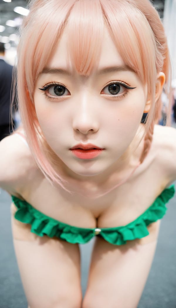 Tags: 21872187, SDXL
{"3": {"inputs": {"seed": 717426624836369, "steps": 32, "cfg": 7.44, "sampler_name": "dpmpp_2m", "scheduler": "karras", "denoise": 1.0, "model": ["27", 0], "positive": ["6", 0], "negative": ["7", 0], "latent_image": ["5", 0]}, "class_type": "KSampler"}, "4": {"inputs": {"ckpt_name": "leosamsHelloworldSDXL_helloworldSDXL32DPO.safetensors"}, "class_type": "CheckpointLoaderSimple"}, "5": {"inputs": {"width": 768, "height": 1344, "batch_size": 1}, "class_type": "EmptyLatentImage"}, "6": {"inputs": {"text": "24 year old girl, (irish:1.07), (slim:1.11), (pale skin:1.14), (cute:1.11), (detailed face:1.03), (beautiful eyes:1.08), (idol:1.03), (blush:1.14), (seductive pose:0.96), (double eyelids:0.96), (eyelashes:1.06), (temptress:1.02), (sexy lips:1.04), (perky ass:1.00), (exposed ass:1.01), (looking back:1.02), (sexy ass:1.11), (thigh gap:0.98), (in a cosplay:1.02) at comiket posing for camera, (candid cinema:1.08), (textured skin:1.00), (soft lighting:1.07), (natural looking skin:1.09), (skin fuzz:1.06), (detailed skin:1.05), (RAW:1.06), (film:1.09), (portra:1.04)", "clip": ["27", 1]}, "class_type": "CLIPTextEncode"}, "7": {"inputs": {"text": "(distorted:1.11), (watermark:1.14), (worst quality:1.06), (bad hands:1.13), (twisted:1.14), (low resolution:1.13), (open mouth:1.07)", "clip": ["27", 1]}, "class_type": "CLIPTextEncode"}, "8": {"inputs": {"samples": ["3", 0], "vae": ["4", 2]}, "class_type": "VAEDecode"}, "25": {"inputs": {"lora_name": "nudify_xl.safetensors", "strength_model": 0.22, "strength_clip": 0.05, "model": ["4", 0], "clip": ["4", 1]}, "class_type": "LoraLoader"}, "26": {"inputs": {"lora_name": "shirtlift_SDXL_v2.safetensors", "strength_model": 0.05, "strength_clip": 0.06, "model": ["25", 0], "clip": ["25", 1]}, "class_type": "LoraLoader"}, "27": {"inputs": {"lora_name": "PerfectEyesXL.safetensors", "strength_model": 0.1, "strength_clip": 0.13, "model": ["26", 0], "clip": ["26", 1]}, "class_type": "LoraLoader"}, "30": {"inputs": {"model_name": "4x_NMKD-Superscale-SP_178000_G.pth"}, "class_type": "UpscaleModelLoader"}, "31": {"inputs": {"upscale_model": ["30", 0], "image": ["8", 0]}, "class_type": "ImageUpscaleWithModel"}, "32": {"inputs": {"upscale_method": "lanczos", "scale_by": 0.5, "image": ["31", 0]}, "class_type": "ImageScaleBy"}, "33": {"inputs": {"pixels": ["32", 0], "vae": ["4", 2]}, "class_type": "VAEEncode"}, "34": {"inputs": {"seed": 717426624836369, "steps": 32, "cfg": 7.44, "sampler_name": "dpmpp_2m", "scheduler": "karras", "denoise": 0.3, "model": ["27", 0], "positive": ["6", 0], "negative": ["7", 0], "latent_image": ["33", 0]}, "class_type": "KSampler"}, "36": {"inputs": {"samples": ["34", 0], "vae": ["4", 2]}, "class_type": "VAEDecode"}, "39": {"inputs": {"filename_prefix": "comfyapi-1707604508252", "images": ["36", 0]}, "class_type": "SaveImage"}}