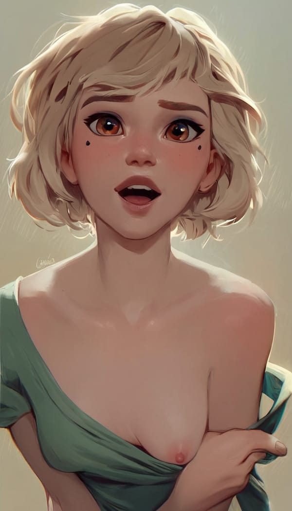 Tags: undefined
medium shot, score_9, score_8_up, score_8,  1girl, cute, excited, white skin, brown eyes, Seductive look, green tshirt, medium breasts, one breast out, hold breasts, bra, Gwen Stacey,
 <lora:Tempest_Magic_-_XL_Grimoire:1>, 
Negative prompt: score_6, score_5, score_4, busty, (large breasts:0.3), ugly face, phone, smartphone, mutated hands, low res, blurry face, (hairy pussy:1.2), pumped body, athletic body, black and white
Steps: 36, Sampler: DPM++ 2M, CFG scale: 4, Seed: 3754057815, Size: 512x896, Model hash: 67ab2fd8ec, Model: ponyDiffusionV6XL_v6StartWithThisOne, Denoising strength: 0.3, Hires upscale: 1.5, Hires steps: 18, Hires upscaler: R-ESRGAN 4x+ Anime6B, Lora hashes: "Tempest_Magic_-_XL_Grimoire: 705cf362e7a7", Version: v1.8.0