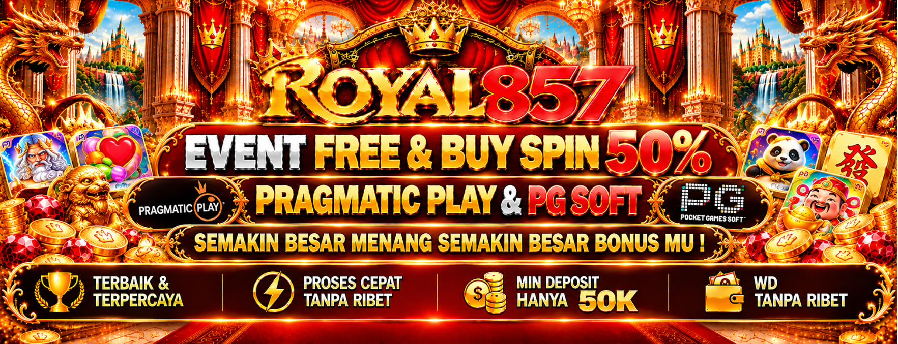 Event Free Spin dan Buy Spin 50% ROYAL857