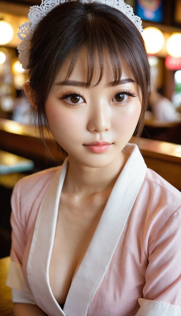 Tags: 21872187, SDXL
{"3": {"inputs": {"seed": 877154096884603, "steps": 32, "cfg": 7.82, "sampler_name": "dpmpp_2m", "scheduler": "karras", "denoise": 1.0, "model": ["27", 0], "positive": ["6", 0], "negative": ["7", 0], "latent_image": ["5", 0]}, "class_type": "KSampler"}, "4": {"inputs": {"ckpt_name": "juggernautxl.safetensors"}, "class_type": "CheckpointLoaderSimple"}, "5": {"inputs": {"width": 768, "height": 1344, "batch_size": 1}, "class_type": "EmptyLatentImage"}, "6": {"inputs": {"text": "25 year old girl, (japanese:1.13), (beautiful eyes:0.98), (blush:1.10), (slim:1.12), (detailed face:1.08), (temptress:0.99), (cute:0.96), (sexy lips:1.00), (idol:1.12), (double eyelids:1.13), (seductive facial expression:0.95), (eyelashes:1.11), (pale skin:1.06), (seductive pose:0.95), (on all fours:1.03), (spreading ass cheeks:1.08), (from behind:1.14), (backboob:1.10), (a waitress in uniform:0.97) working at a restaurant, (skin fuzz:1.04), (candid cinema:1.04), (natural looking skin:1.08), (portra:1.00), (soft lighting:1.03), (detailed skin:1.07), (film:1.03), (textured skin:1.09), (RAW:1.07)", "clip": ["27", 1]}, "class_type": "CLIPTextEncode"}, "7": {"inputs": {"text": "(open mouth:1.06), (bad hands:1.07), (twisted:1.13), (worst quality:1.06), (distorted:1.12), (low resolution:1.10), (watermark:1.11)", "clip": ["27", 1]}, "class_type": "CLIPTextEncode"}, "8": {"inputs": {"samples": ["3", 0], "vae": ["4", 2]}, "class_type": "VAEDecode"}, "25": {"inputs": {"lora_name": "nudify_xl.safetensors", "strength_model": 0.35, "strength_clip": 0.03, "model": ["4", 0], "clip": ["4", 1]}, "class_type": "LoraLoader"}, "26": {"inputs": {"lora_name": "shirtlift_SDXL_v2.safetensors", "strength_model": 0.06, "strength_clip": 0.0, "model": ["25", 0], "clip": ["25", 1]}, "class_type": "LoraLoader"}, "27": {"inputs": {"lora_name": "PerfectEyesXL.safetensors", "strength_model": 0.0, "strength_clip": 0.12, "model": ["26", 0], "clip": ["26", 1]}, "class_type": "LoraLoader"}, "30": {"inputs": {"model_name": "4x_NMKD-Superscale-SP_178000_G.pth"}, "class_type": "UpscaleModelLoader"}, "31": {"inputs": {"upscale_model": ["30", 0], "image": ["8", 0]}, "class_type": "ImageUpscaleWithModel"}, "32": {"inputs": {"upscale_method": "lanczos", "scale_by": 0.5, "image": ["31", 0]}, "class_type": "ImageScaleBy"}, "33": {"inputs": {"pixels": ["32", 0], "vae": ["4", 2]}, "class_type": "VAEEncode"}, "34": {"inputs": {"seed": 877154096884603, "steps": 32, "cfg": 7.82, "sampler_name": "dpmpp_2m", "scheduler": "karras", "denoise": 0.3, "model": ["27", 0], "positive": ["6", 0], "negative": ["7", 0], "latent_image": ["33", 0]}, "class_type": "KSampler"}, "36": {"inputs": {"samples": ["34", 0], "vae": ["4", 2]}, "class_type": "VAEDecode"}, "39": {"inputs": {"filename_prefix": "comfyapi-1717380505025", "images": ["36", 0]}, "class_type": "SaveImage"}}