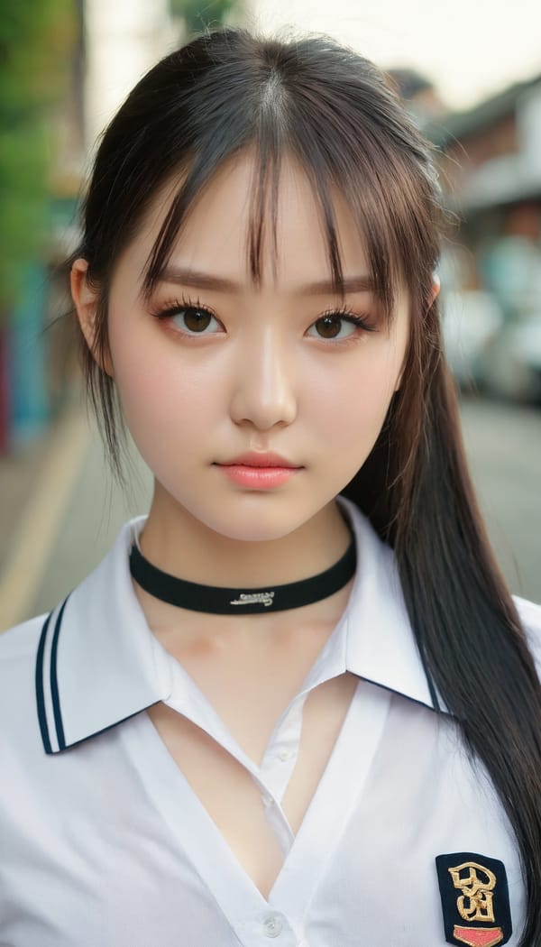 Tags: 21872187, SDXL
{"3": {"inputs": {"seed": 834832892136354, "steps": 64, "cfg": 6.37, "sampler_name": "dpmpp_2m", "scheduler": "karras", "denoise": 1.0, "model": ["27", 0], "positive": ["6", 0], "negative": ["7", 0], "latent_image": ["5", 0]}, "class_type": "KSampler"}, "4": {"inputs": {"ckpt_name": "juggernautxl.safetensors"}, "class_type": "CheckpointLoaderSimple"}, "5": {"inputs": {"width": 768, "height": 1344, "batch_size": 1}, "class_type": "EmptyLatentImage"}, "6": {"inputs": {"text": "20 year old girl, (seductive facial expression:1.02), (temptress:0.98), (beautiful eyes:0.97), (sexy lips:1.10), (double eyelids:1.05), (idol:1.04), (detailed face:1.02), (cute:1.08), (pale skin:0.95), (slim:1.03), (eyelashes:1.02), (blush:0.98), (seductive pose:1.07), (in a seductive pose:1.07), (large perky breasts:0.95), (cleavage:1.08), (thigh gap:0.95), (school uniform:1.07), choker, busy street, (textured skin:1.02), (film:1.05), (soft lighting:1.07), (detailed skin:1.00), (RAW:1.08), (skin fuzz:1.06), (natural looking skin:1.01), (candid cinema:1.01), (portra:1.00)", "clip": ["27", 1]}, "class_type": "CLIPTextEncode"}, "7": {"inputs": {"text": "(open mouth:1.09), (watermark:1.08), (twisted:1.05), (worst quality:1.06), (bad hands:1.11), (low resolution:1.07), (distorted:1.13)", "clip": ["27", 1]}, "class_type": "CLIPTextEncode"}, "8": {"inputs": {"samples": ["3", 0], "vae": ["4", 2]}, "class_type": "VAEDecode"}, "25": {"inputs": {"lora_name": "nudify_xl.safetensors", "strength_model": 0.29, "strength_clip": 0.18, "model": ["4", 0], "clip": ["4", 1]}, "class_type": "LoraLoader"}, "26": {"inputs": {"lora_name": "shirtlift_SDXL_v2.safetensors", "strength_model": 0.14, "strength_clip": 0.12, "model": ["25", 0], "clip": ["25", 1]}, "class_type": "LoraLoader"}, "27": {"inputs": {"lora_name": "PerfectEyesXL.safetensors", "strength_model": 0.17, "strength_clip": 0.06, "model": ["26", 0], "clip": ["26", 1]}, "class_type": "LoraLoader"}, "30": {"inputs": {"model_name": "4x_NMKD-Superscale-SP_178000_G.pth"}, "class_type": "UpscaleModelLoader"}, "31": {"inputs": {"upscale_model": ["30", 0], "image": ["8", 0]}, "class_type": "ImageUpscaleWithModel"}, "32": {"inputs": {"upscale_method": "lanczos", "scale_by": 0.5, "image": ["31", 0]}, "class_type": "ImageScaleBy"}, "33": {"inputs": {"pixels": ["32", 0], "vae": ["4", 2]}, "class_type": "VAEEncode"}, "34": {"inputs": {"seed": 834832892136354, "steps": 64, "cfg": 6.37, "sampler_name": "dpmpp_2m", "scheduler": "karras", "denoise": 0.3, "model": ["27", 0], "positive": ["6", 0], "negative": ["7", 0], "latent_image": ["33", 0]}, "class_type": "KSampler"}, "36": {"inputs": {"samples": ["34", 0], "vae": ["4", 2]}, "class_type": "VAEDecode"}, "39": {"inputs": {"filename_prefix": "comfyapi-1725362268952", "images": ["36", 0]}, "class_type": "SaveImage"}}