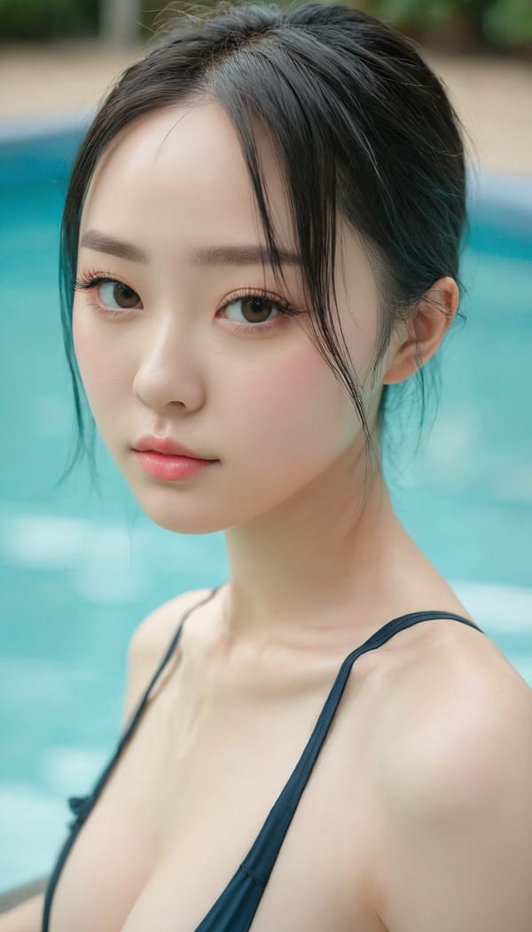 Tags: 21872187, SDXL
{"3": {"inputs": {"seed": 456561991975914, "steps": 64, "cfg": 5.4, "sampler_name": "dpmpp_2m", "scheduler": "karras", "denoise": 1.0, "model": ["27", 0], "positive": ["6", 0], "negative": ["7", 0], "latent_image": ["5", 0]}, "class_type": "KSampler"}, "4": {"inputs": {"ckpt_name": "juggernautxl.safetensors"}, "class_type": "CheckpointLoaderSimple"}, "5": {"inputs": {"width": 768, "height": 1344, "batch_size": 1}, "class_type": "EmptyLatentImage"}, "6": {"inputs": {"text": "27 year old girl, (ukrainian:1.04), (korean:0.96), (seductive pose:1.09), (detailed face:1.11), (idol:1.12), (double eyelids:0.96), (blush:1.13), (sexy lips:0.95), (cute:1.11), (temptress:1.02), (eyelashes:1.12), (beautiful eyes:1.04), (slim:1.07), (seductive facial expression:1.05), (pale skin:0.98), (in a seductive pose:0.96), (large perky breasts:0.96), (cleavage:1.05), (thigh gap:1.10), (in a swimsuit:1.07) at a pool, (portra:1.05), (RAW:1.01), (detailed skin:1.05), (soft lighting:1.09), (natural looking skin:1.03), (skin fuzz:1.03), (candid cinema:1.05), (film:1.03), (textured skin:1.04)", "clip": ["27", 1]}, "class_type": "CLIPTextEncode"}, "7": {"inputs": {"text": "(twisted:1.14), (bad hands:1.14), (watermark:1.08), (open mouth:1.11), (distorted:1.09), (worst quality:1.08), (low resolution:1.05)", "clip": ["27", 1]}, "class_type": "CLIPTextEncode"}, "8": {"inputs": {"samples": ["3", 0], "vae": ["4", 2]}, "class_type": "VAEDecode"}, "25": {"inputs": {"lora_name": "nudify_xl.safetensors", "strength_model": 0.23, "strength_clip": 0.29, "model": ["4", 0], "clip": ["4", 1]}, "class_type": "LoraLoader"}, "26": {"inputs": {"lora_name": "shirtlift_SDXL_v2.safetensors", "strength_model": 0.1, "strength_clip": 0.12, "model": ["25", 0], "clip": ["25", 1]}, "class_type": "LoraLoader"}, "27": {"inputs": {"lora_name": "PerfectEyesXL.safetensors", "strength_model": 0.12, "strength_clip": 0.09, "model": ["26", 0], "clip": ["26", 1]}, "class_type": "LoraLoader"}, "30": {"inputs": {"model_name": "4x_NMKD-Superscale-SP_178000_G.pth"}, "class_type": "UpscaleModelLoader"}, "31": {"inputs": {"upscale_model": ["30", 0], "image": ["8", 0]}, "class_type": "ImageUpscaleWithModel"}, "32": {"inputs": {"upscale_method": "lanczos", "scale_by": 0.5, "image": ["31", 0]}, "class_type": "ImageScaleBy"}, "33": {"inputs": {"pixels": ["32", 0], "vae": ["4", 2]}, "class_type": "VAEEncode"}, "34": {"inputs": {"seed": 456561991975914, "steps": 64, "cfg": 5.4, "sampler_name": "dpmpp_2m", "scheduler": "karras", "denoise": 0.3, "model": ["27", 0], "positive": ["6", 0], "negative": ["7", 0], "latent_image": ["33", 0]}, "class_type": "KSampler"}, "36": {"inputs": {"samples": ["34", 0], "vae": ["4", 2]}, "class_type": "VAEDecode"}, "39": {"inputs": {"filename_prefix": "comfyapi-1713540253760", "images": ["36", 0]}, "class_type": "SaveImage"}}