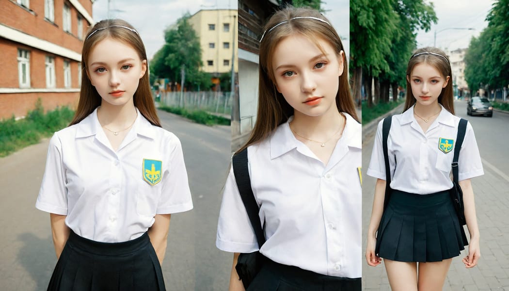 Tags: 21872187, SDXL
{"3": {"inputs": {"seed": 964485800138808, "steps": 32, "cfg": 5.73, "sampler_name": "dpmpp_2m", "scheduler": "karras", "denoise": 1.0, "model": ["27", 0], "positive": ["6", 0], "negative": ["7", 0], "latent_image": ["5", 0]}, "class_type": "KSampler"}, "4": {"inputs": {"ckpt_name": "leosamsHelloworldSDXL_helloworldSDXL32DPO.safetensors"}, "class_type": "CheckpointLoaderSimple"}, "5": {"inputs": {"width": 1344, "height": 768, "batch_size": 1}, "class_type": "EmptyLatentImage"}, "6": {"inputs": {"text": "22 year old girl, (ukrainian:1.03), (idol:1.14), (detailed face:0.99), (double eyelids:1.14), (beautiful eyes:1.07), (sexy lips:1.02), (slim:1.12), (pale skin:1.14), (cute:1.01), (perky ass:1.01), (exposed ass:1.04), (looking back:1.14), (sexy ass:0.98), (thigh gap:0.96), (school uniform:1.14), choker, busy street, (film:1.08), (natural looking skin:1.04), (soft lighting:1.00), (portra:1.02), (detailed skin:1.04), (textured skin:1.00), (candid cinema:1.07), (RAW:1.07), (skin fuzz:1.05)", "clip": ["27", 1]}, "class_type": "CLIPTextEncode"}, "7": {"inputs": {"text": "(distorted:1.10), (low resolution:1.05), (open mouth:1.14), (worst quality:1.12), (watermark:1.06), (bad hands:1.11), (twisted:1.14)", "clip": ["27", 1]}, "class_type": "CLIPTextEncode"}, "8": {"inputs": {"samples": ["3", 0], "vae": ["4", 2]}, "class_type": "VAEDecode"}, "25": {"inputs": {"lora_name": "nudify_xl.safetensors", "strength_model": 0.15, "strength_clip": 0.35, "model": ["4", 0], "clip": ["4", 1]}, "class_type": "LoraLoader"}, "26": {"inputs": {"lora_name": "shirtlift_SDXL_v2.safetensors", "strength_model": 0.13, "strength_clip": 0.18, "model": ["25", 0], "clip": ["25", 1]}, "class_type": "LoraLoader"}, "27": {"inputs": {"lora_name": "PerfectEyesXL.safetensors", "strength_model": 0.02, "strength_clip": 0.03, "model": ["26", 0], "clip": ["26", 1]}, "class_type": "LoraLoader"}, "30": {"inputs": {"model_name": "4x_NMKD-Superscale-SP_178000_G.pth"}, "class_type": "UpscaleModelLoader"}, "31": {"inputs": {"upscale_model": ["30", 0], "image": ["8", 0]}, "class_type": "ImageUpscaleWithModel"}, "32": {"inputs": {"upscale_method": "lanczos", "scale_by": 0.5, "image": ["31", 0]}, "class_type": "ImageScaleBy"}, "33": {"inputs": {"pixels": ["32", 0], "vae": ["4", 2]}, "class_type": "VAEEncode"}, "34": {"inputs": {"seed": 964485800138808, "steps": 32, "cfg": 5.73, "sampler_name": "dpmpp_2m", "scheduler": "karras", "denoise": 0.3, "model": ["27", 0], "positive": ["6", 0], "negative": ["7", 0], "latent_image": ["33", 0]}, "class_type": "KSampler"}, "36": {"inputs": {"samples": ["34", 0], "vae": ["4", 2]}, "class_type": "VAEDecode"}, "39": {"inputs": {"filename_prefix": "comfyapi-1707547980748", "images": ["36", 0]}, "class_type": "SaveImage"}}