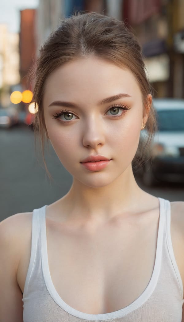 Tags: 21872187, SDXL
{"3": {"inputs": {"seed": 270908241133093, "steps": 32, "cfg": 5.07, "sampler_name": "dpmpp_2m", "scheduler": "karras", "denoise": 1.0, "model": ["27", 0], "positive": ["6", 0], "negative": ["7", 0], "latent_image": ["5", 0]}, "class_type": "KSampler"}, "4": {"inputs": {"ckpt_name": "juggernautxl.safetensors"}, "class_type": "CheckpointLoaderSimple"}, "5": {"inputs": {"width": 768, "height": 1344, "batch_size": 1}, "class_type": "EmptyLatentImage"}, "6": {"inputs": {"text": "22 year old girl, (ukrainian:1.05), (detailed face:0.99), (pale skin:1.02), (seductive facial expression:1.08), (seductive pose:1.05), (idol:1.02), (beautiful eyes:1.13), (eyelashes:1.14), (cute:1.03), (blush:0.96), (double eyelids:0.99), (sexy lips:1.11), (slim:1.09), (temptress:1.08), (in a seductive pose:1.06), (large perky breasts:0.96), (cleavage:0.95), (thigh gap:1.13), (white tanktop:1.05), busy street, (textured skin:1.01), (portra:1.02), (natural looking skin:1.08), (candid cinema:1.07), (RAW:1.07), (detailed skin:1.03), (film:1.05), (skin fuzz:1.03), (soft lighting:1.00)", "clip": ["27", 1]}, "class_type": "CLIPTextEncode"}, "7": {"inputs": {"text": "(twisted:1.07), (open mouth:1.05), (low resolution:1.07), (distorted:1.06), (watermark:1.06), (worst quality:1.10), (bad hands:1.09)", "clip": ["27", 1]}, "class_type": "CLIPTextEncode"}, "8": {"inputs": {"samples": ["3", 0], "vae": ["4", 2]}, "class_type": "VAEDecode"}, "25": {"inputs": {"lora_name": "nudify_xl.safetensors", "strength_model": 0.07, "strength_clip": 0.2, "model": ["4", 0], "clip": ["4", 1]}, "class_type": "LoraLoader"}, "26": {"inputs": {"lora_name": "shirtlift_SDXL_v2.safetensors", "strength_model": 0.1, "strength_clip": 0.02, "model": ["25", 0], "clip": ["25", 1]}, "class_type": "LoraLoader"}, "27": {"inputs": {"lora_name": "PerfectEyesXL.safetensors", "strength_model": 0.02, "strength_clip": 0.07, "model": ["26", 0], "clip": ["26", 1]}, "class_type": "LoraLoader"}, "30": {"inputs": {"model_name": "4x_NMKD-Superscale-SP_178000_G.pth"}, "class_type": "UpscaleModelLoader"}, "31": {"inputs": {"upscale_model": ["30", 0], "image": ["8", 0]}, "class_type": "ImageUpscaleWithModel"}, "32": {"inputs": {"upscale_method": "lanczos", "scale_by": 0.5, "image": ["31", 0]}, "class_type": "ImageScaleBy"}, "33": {"inputs": {"pixels": ["32", 0], "vae": ["4", 2]}, "class_type": "VAEEncode"}, "34": {"inputs": {"seed": 270908241133093, "steps": 32, "cfg": 5.07, "sampler_name": "dpmpp_2m", "scheduler": "karras", "denoise": 0.3, "model": ["27", 0], "positive": ["6", 0], "negative": ["7", 0], "latent_image": ["33", 0]}, "class_type": "KSampler"}, "36": {"inputs": {"samples": ["34", 0], "vae": ["4", 2]}, "class_type": "VAEDecode"}, "39": {"inputs": {"filename_prefix": "comfyapi-1733775103074", "images": ["36", 0]}, "class_type": "SaveImage"}}