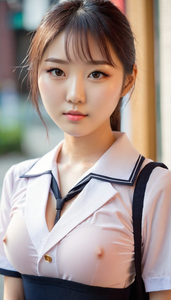 Tags: 21872187, SDXL
{"3": {"inputs": {"seed": 869250209832237, "steps": 64, "cfg": 7.83, "sampler_name": "dpmpp_2m", "scheduler": "karras", "denoise": 1.0, "model": ["27", 0], "positive": ["6", 0], "negative": ["7", 0], "latent_image": ["5", 0]}, "class_type": "KSampler"}, "4": {"inputs": {"ckpt_name": "juggernautxl.safetensors"}, "class_type": "CheckpointLoaderSimple"}, "5": {"inputs": {"width": 768, "height": 1344, "batch_size": 1}, "class_type": "EmptyLatentImage"}, "6": {"inputs": {"text": "24 year old girl, (korean:1.05), (japanese:1.09), (detailed face:1.06), (slim:1.12), (double eyelids:1.04), (beautiful eyes:1.08), (sexy lips:0.95), (eyelashes:1.12), (blush:1.02), (cute:1.10), (seductive pose:0.96), (idol:1.02), (seductive facial expression:1.00), (pale skin:1.06), (temptress:1.06), (in a seductive pose:1.10), (large perky breasts:1.07), (cleavage:1.01), (thigh gap:0.97), (school uniform:1.13), choker, busy street, (soft lighting:1.08), (portra:1.05), (natural looking skin:1.06), (skin fuzz:1.03), (candid cinema:1.04), (RAW:1.03), (film:1.00), (textured skin:1.00), (detailed skin:1.05)", "clip": ["27", 1]}, "class_type": "CLIPTextEncode"}, "7": {"inputs": {"text": "(distorted:1.06), (worst quality:1.13), (open mouth:1.12), (watermark:1.07), (low resolution:1.14), (twisted:1.06), (bad hands:1.14)", "clip": ["27", 1]}, "class_type": "CLIPTextEncode"}, "8": {"inputs": {"samples": ["3", 0], "vae": ["4", 2]}, "class_type": "VAEDecode"}, "25": {"inputs": {"lora_name": "nudify_xl.safetensors", "strength_model": 0.36, "strength_clip": 0.35, "model": ["4", 0], "clip": ["4", 1]}, "class_type": "LoraLoader"}, "26": {"inputs": {"lora_name": "shirtlift_SDXL_v2.safetensors", "strength_model": 0.16, "strength_clip": 0.02, "model": ["25", 0], "clip": ["25", 1]}, "class_type": "LoraLoader"}, "27": {"inputs": {"lora_name": "PerfectEyesXL.safetensors", "strength_model": 0.13, "strength_clip": 0.13, "model": ["26", 0], "clip": ["26", 1]}, "class_type": "LoraLoader"}, "30": {"inputs": {"model_name": "4x_NMKD-Superscale-SP_178000_G.pth"}, "class_type": "UpscaleModelLoader"}, "31": {"inputs": {"upscale_model": ["30", 0], "image": ["8", 0]}, "class_type": "ImageUpscaleWithModel"}, "32": {"inputs": {"upscale_method": "lanczos", "scale_by": 0.5, "image": ["31", 0]}, "class_type": "ImageScaleBy"}, "33": {"inputs": {"pixels": ["32", 0], "vae": ["4", 2]}, "class_type": "VAEEncode"}, "34": {"inputs": {"seed": 869250209832237, "steps": 64, "cfg": 7.83, "sampler_name": "dpmpp_2m", "scheduler": "karras", "denoise": 0.3, "model": ["27", 0], "positive": ["6", 0], "negative": ["7", 0], "latent_image": ["33", 0]}, "class_type": "KSampler"}, "36": {"inputs": {"samples": ["34", 0], "vae": ["4", 2]}, "class_type": "VAEDecode"}, "39": {"inputs": {"filename_prefix": "comfyapi-1731745456041", "images": ["36", 0]}, "class_type": "SaveImage"}}