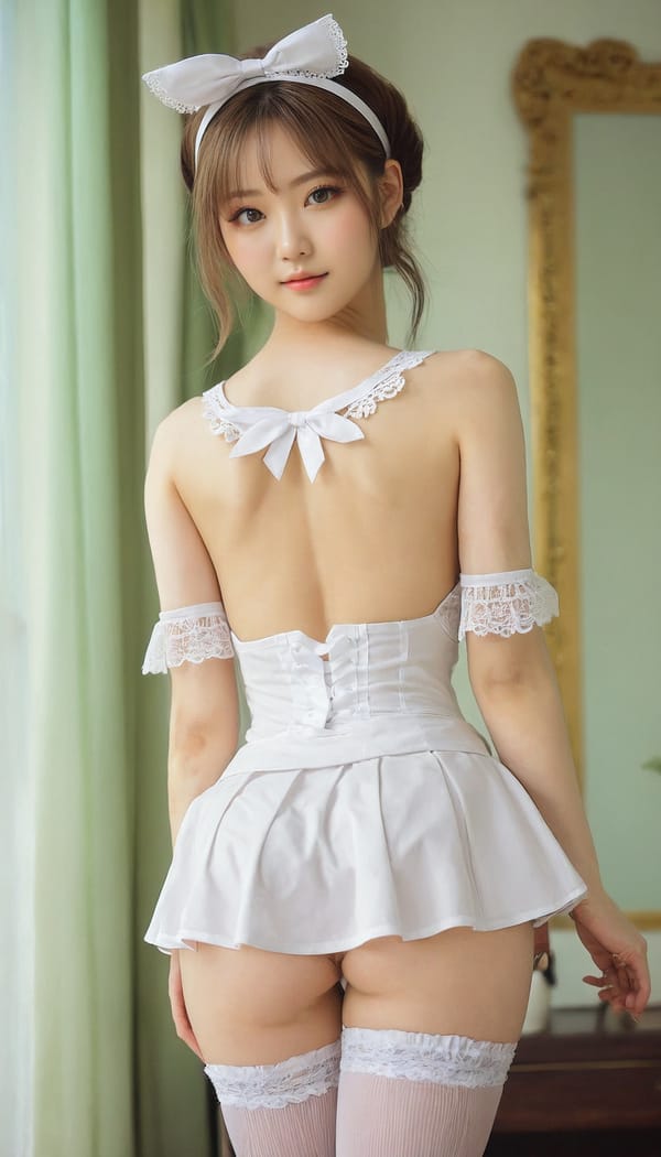 Tags: 21872187, SDXL
{"3": {"inputs": {"seed": 875092434910882, "steps": 32, "cfg": 6.02, "sampler_name": "dpmpp_2m", "scheduler": "karras", "denoise": 1.0, "model": ["27", 0], "positive": ["6", 0], "negative": ["7", 0], "latent_image": ["5", 0]}, "class_type": "KSampler"}, "4": {"inputs": {"ckpt_name": "juggernautxl.safetensors"}, "class_type": "CheckpointLoaderSimple"}, "5": {"inputs": {"width": 768, "height": 1344, "batch_size": 1}, "class_type": "EmptyLatentImage"}, "6": {"inputs": {"text": "26 year old girl, (irish:1.13), (korean:1.00), (ukrainian:1.04), (cute:1.14), (double eyelids:0.95), (idol:1.01), (temptress:0.95), (eyelashes:1.07), (slim:1.01), (seductive facial expression:1.12), (blush:1.09), (pale skin:1.07), (sexy lips:0.99), (beautiful eyes:0.98), (seductive pose:1.06), (detailed face:1.12), (perky ass:0.97), (exposed ass:1.04), (looking back:1.04), (sexy ass:0.99), (thigh gap:1.02), in a (skimpy maid costume:1.02) working at a maid cafe, choker, bowtie, headband, pleated skirt, (detailed skin:1.06), (natural looking skin:1.03), (soft lighting:1.00), (RAW:1.08), (skin fuzz:1.03), (candid cinema:1.04), (portra:1.05), (film:1.09), (textured skin:1.01)", "clip": ["27", 1]}, "class_type": "CLIPTextEncode"}, "7": {"inputs": {"text": "(bad hands:1.14), (low resolution:1.08), (twisted:1.12), (worst quality:1.05), (distorted:1.13), (open mouth:1.05), (watermark:1.08)", "clip": ["27", 1]}, "class_type": "CLIPTextEncode"}, "8": {"inputs": {"samples": ["3", 0], "vae": ["4", 2]}, "class_type": "VAEDecode"}, "25": {"inputs": {"lora_name": "nudify_xl.safetensors", "strength_model": 0.33, "strength_clip": 0.0, "model": ["4", 0], "clip": ["4", 1]}, "class_type": "LoraLoader"}, "26": {"inputs": {"lora_name": "shirtlift_SDXL_v2.safetensors", "strength_model": 0.18, "strength_clip": 0.01, "model": ["25", 0], "clip": ["25", 1]}, "class_type": "LoraLoader"}, "27": {"inputs": {"lora_name": "PerfectEyesXL.safetensors", "strength_model": 0.13, "strength_clip": 0.16, "model": ["26", 0], "clip": ["26", 1]}, "class_type": "LoraLoader"}, "30": {"inputs": {"model_name": "4x_NMKD-Superscale-SP_178000_G.pth"}, "class_type": "UpscaleModelLoader"}, "31": {"inputs": {"upscale_model": ["30", 0], "image": ["8", 0]}, "class_type": "ImageUpscaleWithModel"}, "32": {"inputs": {"upscale_method": "lanczos", "scale_by": 0.5, "image": ["31", 0]}, "class_type": "ImageScaleBy"}, "33": {"inputs": {"pixels": ["32", 0], "vae": ["4", 2]}, "class_type": "VAEEncode"}, "34": {"inputs": {"seed": 875092434910882, "steps": 32, "cfg": 6.02, "sampler_name": "dpmpp_2m", "scheduler": "karras", "denoise": 0.3, "model": ["27", 0], "positive": ["6", 0], "negative": ["7", 0], "latent_image": ["33", 0]}, "class_type": "KSampler"}, "36": {"inputs": {"samples": ["34", 0], "vae": ["4", 2]}, "class_type": "VAEDecode"}, "39": {"inputs": {"filename_prefix": "comfyapi-1724533844999", "images": ["36", 0]}, "class_type": "SaveImage"}}