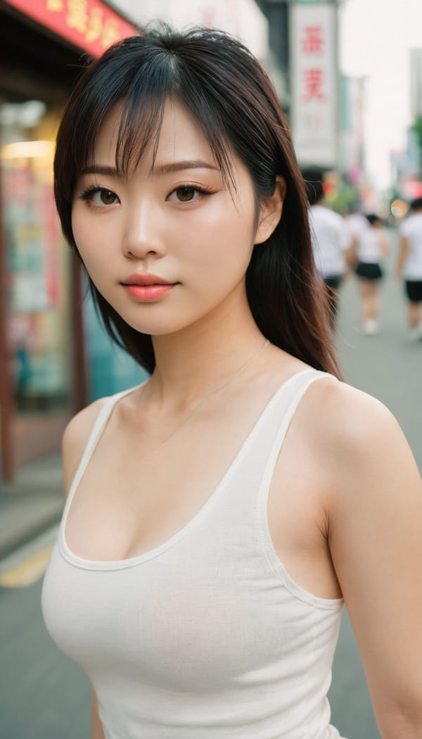 Tags: 21872187, SDXL
{"3": {"inputs": {"seed": 294561337397420, "steps": 32, "cfg": 5.97, "sampler_name": "dpmpp_2m", "scheduler": "karras", "denoise": 1.0, "model": ["27", 0], "positive": ["6", 0], "negative": ["7", 0], "latent_image": ["5", 0]}, "class_type": "KSampler"}, "4": {"inputs": {"ckpt_name": "juggernautxl.safetensors"}, "class_type": "CheckpointLoaderSimple"}, "5": {"inputs": {"width": 768, "height": 1344, "batch_size": 1}, "class_type": "EmptyLatentImage"}, "6": {"inputs": {"text": "27 year old girl, (japanese:0.97), (taiwanese:1.02), (seductive facial expression:1.01), (cute:1.05), (sexy lips:1.08), (eyelashes:1.08), (pale skin:1.10), (detailed face:0.96), (beautiful eyes:1.13), (seductive pose:1.10), (slim:1.03), (idol:0.99), (temptress:1.09), (blush:1.10), (double eyelids:1.02), (perky ass:0.99), (exposed ass:1.10), (looking back:1.00), (sexy ass:1.14), (thigh gap:1.01), (white tanktop:1.10), busy street, (film:1.03), (natural looking skin:1.04), (portra:1.07), (RAW:1.02), (soft lighting:1.04), (candid cinema:1.05), (textured skin:1.05), (skin fuzz:1.08), (detailed skin:1.03)", "clip": ["27", 1]}, "class_type": "CLIPTextEncode"}, "7": {"inputs": {"text": "(low resolution:1.09), (open mouth:1.10), (bad hands:1.12), (watermark:1.08), (twisted:1.14), (distorted:1.09), (worst quality:1.14)", "clip": ["27", 1]}, "class_type": "CLIPTextEncode"}, "8": {"inputs": {"samples": ["3", 0], "vae": ["4", 2]}, "class_type": "VAEDecode"}, "25": {"inputs": {"lora_name": "nudify_xl.safetensors", "strength_model": 0.31, "strength_clip": 0.3, "model": ["4", 0], "clip": ["4", 1]}, "class_type": "LoraLoader"}, "26": {"inputs": {"lora_name": "shirtlift_SDXL_v2.safetensors", "strength_model": 0.13, "strength_clip": 0.09, "model": ["25", 0], "clip": ["25", 1]}, "class_type": "LoraLoader"}, "27": {"inputs": {"lora_name": "PerfectEyesXL.safetensors", "strength_model": 0.08, "strength_clip": 0.09, "model": ["26", 0], "clip": ["26", 1]}, "class_type": "LoraLoader"}, "30": {"inputs": {"model_name": "4x_NMKD-Superscale-SP_178000_G.pth"}, "class_type": "UpscaleModelLoader"}, "31": {"inputs": {"upscale_model": ["30", 0], "image": ["8", 0]}, "class_type": "ImageUpscaleWithModel"}, "32": {"inputs": {"upscale_method": "lanczos", "scale_by": 0.5, "image": ["31", 0]}, "class_type": "ImageScaleBy"}, "33": {"inputs": {"pixels": ["32", 0], "vae": ["4", 2]}, "class_type": "VAEEncode"}, "34": {"inputs": {"seed": 294561337397420, "steps": 32, "cfg": 5.97, "sampler_name": "dpmpp_2m", "scheduler": "karras", "denoise": 0.3, "model": ["27", 0], "positive": ["6", 0], "negative": ["7", 0], "latent_image": ["33", 0]}, "class_type": "KSampler"}, "36": {"inputs": {"samples": ["34", 0], "vae": ["4", 2]}, "class_type": "VAEDecode"}, "39": {"inputs": {"filename_prefix": "comfyapi-1714565437310", "images": ["36", 0]}, "class_type": "SaveImage"}}