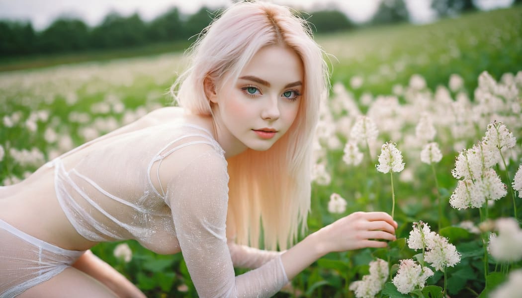 Tags: 21872187, SDXL
{"3": {"inputs": {"seed": 501260756223691, "steps": 64, "cfg": 7.52, "sampler_name": "dpmpp_2m", "scheduler": "karras", "denoise": 1.0, "model": ["27", 0], "positive": ["6", 0], "negative": ["7", 0], "latent_image": ["5", 0]}, "class_type": "KSampler"}, "4": {"inputs": {"ckpt_name": "juggernautxl.safetensors"}, "class_type": "CheckpointLoaderSimple"}, "5": {"inputs": {"width": 1344, "height": 768, "batch_size": 1}, "class_type": "EmptyLatentImage"}, "6": {"inputs": {"text": "25 year old girl, (irish:0.95), (beautiful eyes:1.14), (pale skin:0.97), (cute:0.99), (seductive facial expression:0.97), (idol:0.95), (blush:1.09), (slim:1.13), (sexy lips:1.05), (seductive pose:0.95), (eyelashes:1.09), (temptress:1.08), (double eyelids:1.03), (detailed face:0.97), (perky ass:1.00), (exposed ass:1.09), (looking back:1.14), (sexy ass:0.98), (thigh gap:1.11), wearing (translucent clothes:1.14) on a flower field, (detailed skin:1.06), (skin fuzz:1.04), (RAW:1.08), (textured skin:1.02), (candid cinema:1.08), (soft lighting:1.00), (portra:1.05), (natural looking skin:1.02), (film:1.01)", "clip": ["27", 1]}, "class_type": "CLIPTextEncode"}, "7": {"inputs": {"text": "(twisted:1.13), (worst quality:1.14), (watermark:1.14), (bad hands:1.09), (low resolution:1.07), (open mouth:1.07)", "clip": ["27", 1]}, "class_type": "CLIPTextEncode"}, "8": {"inputs": {"samples": ["3", 0], "vae": ["4", 2]}, "class_type": "VAEDecode"}, "25": {"inputs": {"lora_name": "nudify_xl.safetensors", "strength_model": 0.18, "strength_clip": 0.34, "model": ["4", 0], "clip": ["4", 1]}, "class_type": "LoraLoader"}, "26": {"inputs": {"lora_name": "shirtlift_SDXL_v2.safetensors", "strength_model": 0.03, "strength_clip": 0.17, "model": ["25", 0], "clip": ["25", 1]}, "class_type": "LoraLoader"}, "27": {"inputs": {"lora_name": "PerfectEyesXL.safetensors", "strength_model": 0.01, "strength_clip": 0.07, "model": ["26", 0], "clip": ["26", 1]}, "class_type": "LoraLoader"}, "30": {"inputs": {"model_name": "4x_NMKD-Superscale-SP_178000_G.pth"}, "class_type": "UpscaleModelLoader"}, "31": {"inputs": {"upscale_model": ["30", 0], "image": ["8", 0]}, "class_type": "ImageUpscaleWithModel"}, "32": {"inputs": {"upscale_method": "lanczos", "scale_by": 0.5, "image": ["31", 0]}, "class_type": "ImageScaleBy"}, "33": {"inputs": {"pixels": ["32", 0], "vae": ["4", 2]}, "class_type": "VAEEncode"}, "34": {"inputs": {"seed": 501260756223691, "steps": 64, "cfg": 7.52, "sampler_name": "dpmpp_2m", "scheduler": "karras", "denoise": 0.3, "model": ["27", 0], "positive": ["6", 0], "negative": ["7", 0], "latent_image": ["33", 0]}, "class_type": "KSampler"}, "36": {"inputs": {"samples": ["34", 0], "vae": ["4", 2]}, "class_type": "VAEDecode"}, "39": {"inputs": {"filename_prefix": "comfyapi-1716607378424", "images": ["36", 0]}, "class_type": "SaveImage"}}