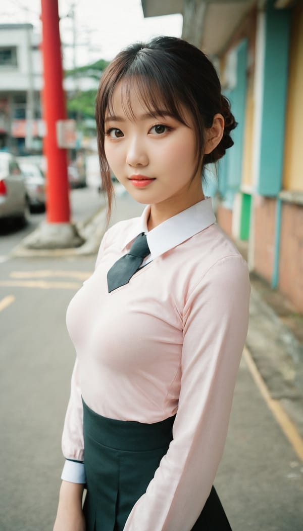 Tags: 21872187, SDXL
{"3": {"inputs": {"seed": 752358803661022, "steps": 32, "cfg": 5.21, "sampler_name": "dpmpp_2m", "scheduler": "karras", "denoise": 1.0, "model": ["27", 0], "positive": ["6", 0], "negative": ["7", 0], "latent_image": ["5", 0]}, "class_type": "KSampler"}, "4": {"inputs": {"ckpt_name": "juggernautxl.safetensors"}, "class_type": "CheckpointLoaderSimple"}, "5": {"inputs": {"width": 768, "height": 1344, "batch_size": 1}, "class_type": "EmptyLatentImage"}, "6": {"inputs": {"text": "22 year old girl, (taiwanese:1.00), (seductive facial expression:1.08), (slim:0.98), (idol:0.97), (double eyelids:1.13), (blush:1.09), (cute:1.06), (eyelashes:1.06), (temptress:1.10), (beautiful eyes:1.12), (detailed face:0.98), (sexy lips:1.14), (pale skin:0.98), (perky ass:1.09), (exposed ass:0.99), (looking back:1.05), (sexy ass:1.08), (thigh gap:1.00), (school uniform:1.12), choker, busy street, (candid cinema:1.05), (detailed skin:1.00), (textured skin:1.09), (RAW:1.06), (soft lighting:1.05), (natural looking skin:1.07), (skin fuzz:1.03), (portra:1.02), (film:1.07)", "clip": ["27", 1]}, "class_type": "CLIPTextEncode"}, "7": {"inputs": {"text": "(bad hands:1.06), (watermark:1.07), (distorted:1.13), (worst quality:1.10), (twisted:1.06), (open mouth:1.13), (low resolution:1.08)", "clip": ["27", 1]}, "class_type": "CLIPTextEncode"}, "8": {"inputs": {"samples": ["3", 0], "vae": ["4", 2]}, "class_type": "VAEDecode"}, "25": {"inputs": {"lora_name": "nudify_xl.safetensors", "strength_model": 0.04, "strength_clip": 0.17, "model": ["4", 0], "clip": ["4", 1]}, "class_type": "LoraLoader"}, "26": {"inputs": {"lora_name": "shirtlift_SDXL_v2.safetensors", "strength_model": 0.17, "strength_clip": 0.09, "model": ["25", 0], "clip": ["25", 1]}, "class_type": "LoraLoader"}, "27": {"inputs": {"lora_name": "PerfectEyesXL.safetensors", "strength_model": 0.16, "strength_clip": 0.06, "model": ["26", 0], "clip": ["26", 1]}, "class_type": "LoraLoader"}, "30": {"inputs": {"model_name": "4x_NMKD-Superscale-SP_178000_G.pth"}, "class_type": "UpscaleModelLoader"}, "31": {"inputs": {"upscale_model": ["30", 0], "image": ["8", 0]}, "class_type": "ImageUpscaleWithModel"}, "32": {"inputs": {"upscale_method": "lanczos", "scale_by": 0.5, "image": ["31", 0]}, "class_type": "ImageScaleBy"}, "33": {"inputs": {"pixels": ["32", 0], "vae": ["4", 2]}, "class_type": "VAEEncode"}, "34": {"inputs": {"seed": 752358803661022, "steps": 32, "cfg": 5.21, "sampler_name": "dpmpp_2m", "scheduler": "karras", "denoise": 0.3, "model": ["27", 0], "positive": ["6", 0], "negative": ["7", 0], "latent_image": ["33", 0]}, "class_type": "KSampler"}, "36": {"inputs": {"samples": ["34", 0], "vae": ["4", 2]}, "class_type": "VAEDecode"}, "39": {"inputs": {"filename_prefix": "comfyapi-1716553421476", "images": ["36", 0]}, "class_type": "SaveImage"}}