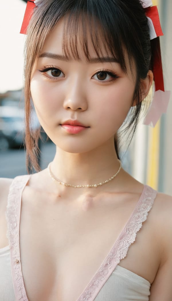 Tags: 21872187, SDXL
{"3": {"inputs": {"seed": 323048963235673, "steps": 64, "cfg": 6.78, "sampler_name": "dpmpp_2m", "scheduler": "karras", "denoise": 1.0, "model": ["27", 0], "positive": ["6", 0], "negative": ["7", 0], "latent_image": ["5", 0]}, "class_type": "KSampler"}, "4": {"inputs": {"ckpt_name": "juggernautxl.safetensors"}, "class_type": "CheckpointLoaderSimple"}, "5": {"inputs": {"width": 768, "height": 1344, "batch_size": 1}, "class_type": "EmptyLatentImage"}, "6": {"inputs": {"text": "22 year old girl, (japanese:0.95), (slim:1.01), (pale skin:1.10), (detailed face:0.96), (double eyelids:1.08), (eyelashes:0.95), (beautiful eyes:0.98), (seductive pose:0.99), (idol:1.02), (blush:1.11), (seductive facial expression:1.04), (cute:1.03), (sexy lips:1.03), (temptress:1.11), (perky ass:1.13), (exposed ass:1.00), (looking back:1.04), (sexy ass:0.99), (thigh gap:1.09), (school uniform:1.00), choker, busy street, (candid cinema:1.06), (skin fuzz:1.07), (portra:1.07), (textured skin:1.02), (natural looking skin:1.04), (soft lighting:1.09), (RAW:1.01), (detailed skin:1.09), (film:1.01)", "clip": ["27", 1]}, "class_type": "CLIPTextEncode"}, "7": {"inputs": {"text": "(worst quality:1.05), (low resolution:1.08), (distorted:1.11), (twisted:1.06), (open mouth:1.14), (watermark:1.12), (bad hands:1.06)", "clip": ["27", 1]}, "class_type": "CLIPTextEncode"}, "8": {"inputs": {"samples": ["3", 0], "vae": ["4", 2]}, "class_type": "VAEDecode"}, "25": {"inputs": {"lora_name": "nudify_xl.safetensors", "strength_model": 0.05, "strength_clip": 0.2, "model": ["4", 0], "clip": ["4", 1]}, "class_type": "LoraLoader"}, "26": {"inputs": {"lora_name": "shirtlift_SDXL_v2.safetensors", "strength_model": 0.07, "strength_clip": 0.0, "model": ["25", 0], "clip": ["25", 1]}, "class_type": "LoraLoader"}, "27": {"inputs": {"lora_name": "PerfectEyesXL.safetensors", "strength_model": 0.15, "strength_clip": 0.17, "model": ["26", 0], "clip": ["26", 1]}, "class_type": "LoraLoader"}, "30": {"inputs": {"model_name": "4x_NMKD-Superscale-SP_178000_G.pth"}, "class_type": "UpscaleModelLoader"}, "31": {"inputs": {"upscale_model": ["30", 0], "image": ["8", 0]}, "class_type": "ImageUpscaleWithModel"}, "32": {"inputs": {"upscale_method": "lanczos", "scale_by": 0.5, "image": ["31", 0]}, "class_type": "ImageScaleBy"}, "33": {"inputs": {"pixels": ["32", 0], "vae": ["4", 2]}, "class_type": "VAEEncode"}, "34": {"inputs": {"seed": 323048963235673, "steps": 64, "cfg": 6.78, "sampler_name": "dpmpp_2m", "scheduler": "karras", "denoise": 0.3, "model": ["27", 0], "positive": ["6", 0], "negative": ["7", 0], "latent_image": ["33", 0]}, "class_type": "KSampler"}, "36": {"inputs": {"samples": ["34", 0], "vae": ["4", 2]}, "class_type": "VAEDecode"}, "39": {"inputs": {"filename_prefix": "comfyapi-1714990996677", "images": ["36", 0]}, "class_type": "SaveImage"}}