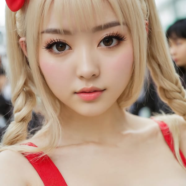 Tags: 21872187, SDXL
{"3": {"inputs": {"seed": 311857522125674, "steps": 32, "cfg": 5.08, "sampler_name": "dpmpp_2m", "scheduler": "karras", "denoise": 1.0, "model": ["27", 0], "positive": ["6", 0], "negative": ["7", 0], "latent_image": ["5", 0]}, "class_type": "KSampler"}, "4": {"inputs": {"ckpt_name": "juggernautxl.safetensors"}, "class_type": "CheckpointLoaderSimple"}, "5": {"inputs": {"width": 1024, "height": 1024, "batch_size": 1}, "class_type": "EmptyLatentImage"}, "6": {"inputs": {"text": "25 year old girl, (russian:1.12), (japanese:1.12), (cute:0.97), (sexy lips:1.07), (double eyelids:1.02), (detailed face:1.05), (slim:1.00), (pale skin:1.00), (temptress:0.96), (idol:1.11), (beautiful eyes:1.10), (eyelashes:1.14), (seductive facial expression:1.06), (blush:1.02), (perky ass:1.00), (exposed ass:1.02), (looking back:1.02), (sexy ass:1.07), (thigh gap:1.13), (in a cosplay:1.08) at comiket posing for camera, (candid cinema:1.01), (film:1.07), (detailed skin:1.08), (textured skin:1.07), (natural looking skin:1.09), (RAW:1.08), (skin fuzz:1.07), (soft lighting:1.01), (portra:1.04)", "clip": ["27", 1]}, "class_type": "CLIPTextEncode"}, "7": {"inputs": {"text": "(bad hands:1.12), (distorted:1.05), (watermark:1.08), (twisted:1.06), (low resolution:1.08), (open mouth:1.12), (worst quality:1.08)", "clip": ["27", 1]}, "class_type": "CLIPTextEncode"}, "8": {"inputs": {"samples": ["3", 0], "vae": ["4", 2]}, "class_type": "VAEDecode"}, "25": {"inputs": {"lora_name": "nudify_xl.safetensors", "strength_model": 0.26, "strength_clip": 0.37, "model": ["4", 0], "clip": ["4", 1]}, "class_type": "LoraLoader"}, "26": {"inputs": {"lora_name": "shirtlift_SDXL_v2.safetensors", "strength_model": 0.05, "strength_clip": 0.01, "model": ["25", 0], "clip": ["25", 1]}, "class_type": "LoraLoader"}, "27": {"inputs": {"lora_name": "PerfectEyesXL.safetensors", "strength_model": 0.08, "strength_clip": 0.03, "model": ["26", 0], "clip": ["26", 1]}, "class_type": "LoraLoader"}, "30": {"inputs": {"model_name": "4x_NMKD-Superscale-SP_178000_G.pth"}, "class_type": "UpscaleModelLoader"}, "31": {"inputs": {"upscale_model": ["30", 0], "image": ["8", 0]}, "class_type": "ImageUpscaleWithModel"}, "32": {"inputs": {"upscale_method": "lanczos", "scale_by": 0.5, "image": ["31", 0]}, "class_type": "ImageScaleBy"}, "33": {"inputs": {"pixels": ["32", 0], "vae": ["4", 2]}, "class_type": "VAEEncode"}, "34": {"inputs": {"seed": 311857522125674, "steps": 32, "cfg": 5.08, "sampler_name": "dpmpp_2m", "scheduler": "karras", "denoise": 0.3, "model": ["27", 0], "positive": ["6", 0], "negative": ["7", 0], "latent_image": ["33", 0]}, "class_type": "KSampler"}, "36": {"inputs": {"samples": ["34", 0], "vae": ["4", 2]}, "class_type": "VAEDecode"}, "39": {"inputs": {"filename_prefix": "comfyapi-1725286768911", "images": ["36", 0]}, "class_type": "SaveImage"}}