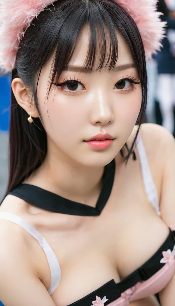 Tags: 21872187, SDXL
{"3": {"inputs": {"seed": 792463652536886, "steps": 64, "cfg": 5.95, "sampler_name": "dpmpp_2m", "scheduler": "karras", "denoise": 1.0, "model": ["27", 0], "positive": ["6", 0], "negative": ["7", 0], "latent_image": ["5", 0]}, "class_type": "KSampler"}, "4": {"inputs": {"ckpt_name": "juggernautxl.safetensors"}, "class_type": "CheckpointLoaderSimple"}, "5": {"inputs": {"width": 768, "height": 1344, "batch_size": 1}, "class_type": "EmptyLatentImage"}, "6": {"inputs": {"text": "22 year old girl, (korean:0.95), (chinese:1.09), (blush:1.01), (pale skin:0.95), (eyelashes:1.13), (slim:1.14), (sexy lips:1.13), (beautiful eyes:1.04), (seductive pose:1.00), (double eyelids:1.09), (temptress:1.05), (detailed face:1.09), (seductive facial expression:0.95), (idol:1.09), (perky ass:1.05), (exposed ass:1.04), (looking back:1.08), (sexy ass:1.06), (thigh gap:1.14), (in a cosplay:1.03) at comiket posing for camera, (detailed skin:1.02), (skin fuzz:1.07), (natural looking skin:1.00), (textured skin:1.05), (soft lighting:1.00), (candid cinema:1.07), (portra:1.08), (RAW:1.04), (film:1.08)", "clip": ["27", 1]}, "class_type": "CLIPTextEncode"}, "7": {"inputs": {"text": "(twisted:1.05), (open mouth:1.13), (watermark:1.13), (distorted:1.09), (worst quality:1.10), (low resolution:1.10), (bad hands:1.10)", "clip": ["27", 1]}, "class_type": "CLIPTextEncode"}, "8": {"inputs": {"samples": ["3", 0], "vae": ["4", 2]}, "class_type": "VAEDecode"}, "25": {"inputs": {"lora_name": "nudify_xl.safetensors", "strength_model": 0.05, "strength_clip": 0.0, "model": ["4", 0], "clip": ["4", 1]}, "class_type": "LoraLoader"}, "26": {"inputs": {"lora_name": "shirtlift_SDXL_v2.safetensors", "strength_model": 0.19, "strength_clip": 0.12, "model": ["25", 0], "clip": ["25", 1]}, "class_type": "LoraLoader"}, "27": {"inputs": {"lora_name": "PerfectEyesXL.safetensors", "strength_model": 0.08, "strength_clip": 0.17, "model": ["26", 0], "clip": ["26", 1]}, "class_type": "LoraLoader"}, "30": {"inputs": {"model_name": "4x_NMKD-Superscale-SP_178000_G.pth"}, "class_type": "UpscaleModelLoader"}, "31": {"inputs": {"upscale_model": ["30", 0], "image": ["8", 0]}, "class_type": "ImageUpscaleWithModel"}, "32": {"inputs": {"upscale_method": "lanczos", "scale_by": 0.5, "image": ["31", 0]}, "class_type": "ImageScaleBy"}, "33": {"inputs": {"pixels": ["32", 0], "vae": ["4", 2]}, "class_type": "VAEEncode"}, "34": {"inputs": {"seed": 792463652536886, "steps": 64, "cfg": 5.95, "sampler_name": "dpmpp_2m", "scheduler": "karras", "denoise": 0.3, "model": ["27", 0], "positive": ["6", 0], "negative": ["7", 0], "latent_image": ["33", 0]}, "class_type": "KSampler"}, "36": {"inputs": {"samples": ["34", 0], "vae": ["4", 2]}, "class_type": "VAEDecode"}, "39": {"inputs": {"filename_prefix": "comfyapi-1726769019852", "images": ["36", 0]}, "class_type": "SaveImage"}}