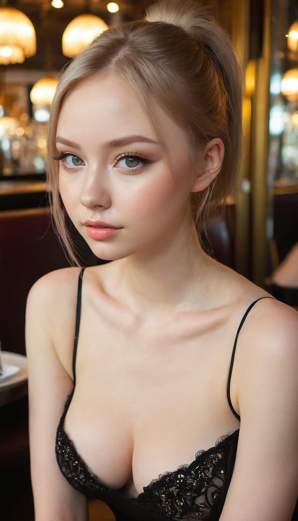 Tags: 21872187, SDXL
{"3": {"inputs": {"seed": 707458738447548, "steps": 32, "cfg": 6.49, "sampler_name": "dpmpp_2m", "scheduler": "karras", "denoise": 1.0, "model": ["27", 0], "positive": ["6", 0], "negative": ["7", 0], "latent_image": ["5", 0]}, "class_type": "KSampler"}, "4": {"inputs": {"ckpt_name": "juggernautxl.safetensors"}, "class_type": "CheckpointLoaderSimple"}, "5": {"inputs": {"width": 768, "height": 1344, "batch_size": 1}, "class_type": "EmptyLatentImage"}, "6": {"inputs": {"text": "22 year old girl, (ukrainian:1.02), (russian:1.01), (idol:1.14), (eyelashes:1.00), (double eyelids:0.95), (temptress:0.95), (pale skin:0.97), (beautiful eyes:1.09), (seductive pose:1.04), (cute:1.04), (blush:1.02), (detailed face:1.10), (seductive facial expression:0.95), (sexy lips:1.09), (on all fours:1.00), (spreading ass cheeks:1.11), (from behind:1.13), (backboob:0.99), (wearing a little black dress:1.07) at a fine dining restaurant, (film:1.00), (natural looking skin:1.08), (detailed skin:1.06), (RAW:1.06), (candid cinema:1.06), (textured skin:1.05), (portra:1.08), (soft lighting:1.06), (skin fuzz:1.05)", "clip": ["27", 1]}, "class_type": "CLIPTextEncode"}, "7": {"inputs": {"text": "(twisted:1.08), (watermark:1.06), (worst quality:1.11), (open mouth:1.10), (low resolution:1.09), (bad hands:1.12), (distorted:1.10)", "clip": ["27", 1]}, "class_type": "CLIPTextEncode"}, "8": {"inputs": {"samples": ["3", 0], "vae": ["4", 2]}, "class_type": "VAEDecode"}, "25": {"inputs": {"lora_name": "nudify_xl.safetensors", "strength_model": 0.06, "strength_clip": 0.19, "model": ["4", 0], "clip": ["4", 1]}, "class_type": "LoraLoader"}, "26": {"inputs": {"lora_name": "shirtlift_SDXL_v2.safetensors", "strength_model": 0.05, "strength_clip": 0.03, "model": ["25", 0], "clip": ["25", 1]}, "class_type": "LoraLoader"}, "27": {"inputs": {"lora_name": "PerfectEyesXL.safetensors", "strength_model": 0.19, "strength_clip": 0.13, "model": ["26", 0], "clip": ["26", 1]}, "class_type": "LoraLoader"}, "30": {"inputs": {"model_name": "4x_NMKD-Superscale-SP_178000_G.pth"}, "class_type": "UpscaleModelLoader"}, "31": {"inputs": {"upscale_model": ["30", 0], "image": ["8", 0]}, "class_type": "ImageUpscaleWithModel"}, "32": {"inputs": {"upscale_method": "lanczos", "scale_by": 0.5, "image": ["31", 0]}, "class_type": "ImageScaleBy"}, "33": {"inputs": {"pixels": ["32", 0], "vae": ["4", 2]}, "class_type": "VAEEncode"}, "34": {"inputs": {"seed": 707458738447548, "steps": 32, "cfg": 6.49, "sampler_name": "dpmpp_2m", "scheduler": "karras", "denoise": 0.3, "model": ["27", 0], "positive": ["6", 0], "negative": ["7", 0], "latent_image": ["33", 0]}, "class_type": "KSampler"}, "36": {"inputs": {"samples": ["34", 0], "vae": ["4", 2]}, "class_type": "VAEDecode"}, "39": {"inputs": {"filename_prefix": "comfyapi-1714425921793", "images": ["36", 0]}, "class_type": "SaveImage"}}