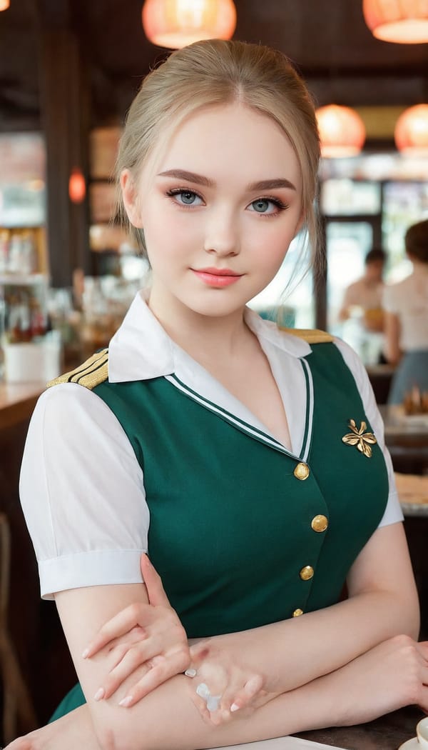 Tags: 21872187, SDXL
{"3": {"inputs": {"seed": 150383882568085, "steps": 64, "cfg": 5.29, "sampler_name": "dpmpp_2m", "scheduler": "karras", "denoise": 1.0, "model": ["27", 0], "positive": ["6", 0], "negative": ["7", 0], "latent_image": ["5", 0]}, "class_type": "KSampler"}, "4": {"inputs": {"ckpt_name": "juggernautXL_v8Rundiffusion.safetensors"}, "class_type": "CheckpointLoaderSimple"}, "5": {"inputs": {"width": 768, "height": 1344, "batch_size": 1}, "class_type": "EmptyLatentImage"}, "6": {"inputs": {"text": "19 year old girl, (russian:1.06), (irish:0.99), (ukrainian:1.02), (idol:1.05), (seductive facial expression:0.98), (pale skin:0.98), (blush:1.12), (seductive pose:1.11), (cute:0.96), (temptress:1.12), (double eyelids:1.09), (detailed face:1.01), (slim:1.14), (eyelashes:1.08), (sexy lips:1.02), (beautiful eyes:1.01), (in a seductive pose:1.02), (large perky breasts:1.01), (cleavage:1.02), (thigh gap:0.95), (a waitress in uniform:1.04) working at a restaurant, (soft lighting:1.08), (film:1.06), (natural looking skin:1.07), (portra:1.08), (detailed skin:1.06), (textured skin:1.04), (RAW:1.09), (skin fuzz:1.02), (candid cinema:1.07)", "clip": ["27", 1]}, "class_type": "CLIPTextEncode"}, "7": {"inputs": {"text": "(watermark:1.05), (twisted:1.09), (distorted:1.11), (low resolution:1.11), (worst quality:1.05), (open mouth:1.09), (bad hands:1.08)", "clip": ["27", 1]}, "class_type": "CLIPTextEncode"}, "8": {"inputs": {"samples": ["3", 0], "vae": ["4", 2]}, "class_type": "VAEDecode"}, "25": {"inputs": {"lora_name": "nudify_xl.safetensors", "strength_model": 0.11, "strength_clip": 0.36, "model": ["4", 0], "clip": ["4", 1]}, "class_type": "LoraLoader"}, "26": {"inputs": {"lora_name": "shirtlift_SDXL_v2.safetensors", "strength_model": 0.14, "strength_clip": 0.0, "model": ["25", 0], "clip": ["25", 1]}, "class_type": "LoraLoader"}, "27": {"inputs": {"lora_name": "PerfectEyesXL.safetensors", "strength_model": 0.01, "strength_clip": 0.16, "model": ["26", 0], "clip": ["26", 1]}, "class_type": "LoraLoader"}, "30": {"inputs": {"model_name": "4x_NMKD-Superscale-SP_178000_G.pth"}, "class_type": "UpscaleModelLoader"}, "31": {"inputs": {"upscale_model": ["30", 0], "image": ["8", 0]}, "class_type": "ImageUpscaleWithModel"}, "32": {"inputs": {"upscale_method": "lanczos", "scale_by": 0.5, "image": ["31", 0]}, "class_type": "ImageScaleBy"}, "33": {"inputs": {"pixels": ["32", 0], "vae": ["4", 2]}, "class_type": "VAEEncode"}, "34": {"inputs": {"seed": 150383882568085, "steps": 64, "cfg": 5.29, "sampler_name": "dpmpp_2m", "scheduler": "karras", "denoise": 0.3, "model": ["27", 0], "positive": ["6", 0], "negative": ["7", 0], "latent_image": ["33", 0]}, "class_type": "KSampler"}, "36": {"inputs": {"samples": ["34", 0], "vae": ["4", 2]}, "class_type": "VAEDecode"}, "39": {"inputs": {"filename_prefix": "comfyapi-1708059838783", "images": ["36", 0]}, "class_type": "SaveImage"}}