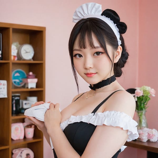 Tags: 21872187, SDXL
{"3": {"inputs": {"seed": 801147949076191, "steps": 32, "cfg": 6.06, "sampler_name": "dpmpp_2m", "scheduler": "karras", "denoise": 1.0, "model": ["27", 0], "positive": ["6", 0], "negative": ["7", 0], "latent_image": ["5", 0]}, "class_type": "KSampler"}, "4": {"inputs": {"ckpt_name": "juggernautXL_v8Rundiffusion.safetensors"}, "class_type": "CheckpointLoaderSimple"}, "5": {"inputs": {"width": 1024, "height": 1024, "batch_size": 1}, "class_type": "EmptyLatentImage"}, "6": {"inputs": {"text": "24 year old girl, (japanese:1.10), (pale skin:1.11), (eyelashes:1.13), (blush:1.14), (seductive facial expression:0.99), (double eyelids:1.12), (temptress:0.96), (idol:0.96), (detailed face:1.02), (sexy lips:1.10), (cute:1.03), (seductive pose:1.01), (slim:1.08), (beautiful eyes:1.05), (in a seductive pose:1.08), (large perky breasts:1.02), (cleavage:1.03), (thigh gap:1.00), in a (skimpy maid costume:1.06) working at a maid cafe, choker, bowtie, headband, pleated skirt, (candid cinema:1.00), (film:1.02), (detailed skin:1.07), (soft lighting:1.07), (natural looking skin:1.00), (skin fuzz:1.09), (RAW:1.02), (textured skin:1.00), (portra:1.06)", "clip": ["27", 1]}, "class_type": "CLIPTextEncode"}, "7": {"inputs": {"text": "(worst quality:1.08), (low resolution:1.13), (open mouth:1.05), (watermark:1.14), (twisted:1.05), (bad hands:1.07)", "clip": ["27", 1]}, "class_type": "CLIPTextEncode"}, "8": {"inputs": {"samples": ["3", 0], "vae": ["4", 2]}, "class_type": "VAEDecode"}, "25": {"inputs": {"lora_name": "nudify_xl.safetensors", "strength_model": 0.18, "strength_clip": 0.29, "model": ["4", 0], "clip": ["4", 1]}, "class_type": "LoraLoader"}, "26": {"inputs": {"lora_name": "shirtlift_SDXL_v2.safetensors", "strength_model": 0.0, "strength_clip": 0.15, "model": ["25", 0], "clip": ["25", 1]}, "class_type": "LoraLoader"}, "27": {"inputs": {"lora_name": "PerfectEyesXL.safetensors", "strength_model": 0.06, "strength_clip": 0.08, "model": ["26", 0], "clip": ["26", 1]}, "class_type": "LoraLoader"}, "30": {"inputs": {"model_name": "4x_NMKD-Superscale-SP_178000_G.pth"}, "class_type": "UpscaleModelLoader"}, "31": {"inputs": {"upscale_model": ["30", 0], "image": ["8", 0]}, "class_type": "ImageUpscaleWithModel"}, "32": {"inputs": {"upscale_method": "lanczos", "scale_by": 0.5, "image": ["31", 0]}, "class_type": "ImageScaleBy"}, "33": {"inputs": {"pixels": ["32", 0], "vae": ["4", 2]}, "class_type": "VAEEncode"}, "34": {"inputs": {"seed": 801147949076191, "steps": 32, "cfg": 6.06, "sampler_name": "dpmpp_2m", "scheduler": "karras", "denoise": 0.3, "model": ["27", 0], "positive": ["6", 0], "negative": ["7", 0], "latent_image": ["33", 0]}, "class_type": "KSampler"}, "36": {"inputs": {"samples": ["34", 0], "vae": ["4", 2]}, "class_type": "VAEDecode"}, "39": {"inputs": {"filename_prefix": "comfyapi-1707607040927", "images": ["36", 0]}, "class_type": "SaveImage"}}