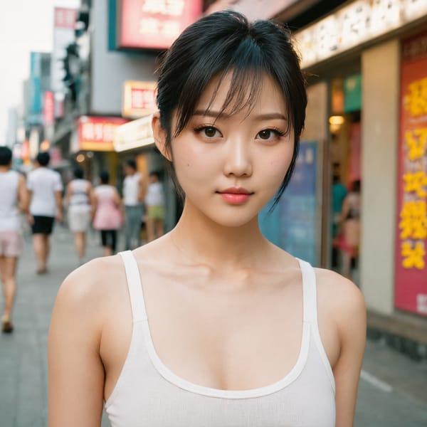 Tags: 21872187, SDXL
{"3": {"inputs": {"seed": 781707561643223, "steps": 32, "cfg": 5.94, "sampler_name": "dpmpp_2m", "scheduler": "karras", "denoise": 1.0, "model": ["27", 0], "positive": ["6", 0], "negative": ["7", 0], "latent_image": ["5", 0]}, "class_type": "KSampler"}, "4": {"inputs": {"ckpt_name": "juggernautxl.safetensors"}, "class_type": "CheckpointLoaderSimple"}, "5": {"inputs": {"width": 1024, "height": 1024, "batch_size": 1}, "class_type": "EmptyLatentImage"}, "6": {"inputs": {"text": "26 year old girl, (taiwanese:1.07), (temptress:1.03), (detailed face:1.11), (double eyelids:1.09), (cute:1.14), (beautiful eyes:1.14), (sexy lips:1.03), (eyelashes:1.14), (slim:1.06), (idol:1.12), (seductive facial expression:1.09), (seductive pose:1.06), (pale skin:1.04), (blush:1.14), (perky ass:0.99), (exposed ass:1.01), (looking back:1.04), (sexy ass:1.05), (thigh gap:1.07), (white tanktop:1.13), busy street, (natural looking skin:1.03), (RAW:1.04), (candid cinema:1.01), (portra:1.07), (textured skin:1.07), (detailed skin:1.06), (film:1.01), (skin fuzz:1.01), (soft lighting:1.00)", "clip": ["27", 1]}, "class_type": "CLIPTextEncode"}, "7": {"inputs": {"text": "(worst quality:1.14), (distorted:1.05), (open mouth:1.13), (bad hands:1.06), (watermark:1.09), (twisted:1.05), (low resolution:1.12)", "clip": ["27", 1]}, "class_type": "CLIPTextEncode"}, "8": {"inputs": {"samples": ["3", 0], "vae": ["4", 2]}, "class_type": "VAEDecode"}, "25": {"inputs": {"lora_name": "nudify_xl.safetensors", "strength_model": 0.15, "strength_clip": 0.01, "model": ["4", 0], "clip": ["4", 1]}, "class_type": "LoraLoader"}, "26": {"inputs": {"lora_name": "shirtlift_SDXL_v2.safetensors", "strength_model": 0.12, "strength_clip": 0.05, "model": ["25", 0], "clip": ["25", 1]}, "class_type": "LoraLoader"}, "27": {"inputs": {"lora_name": "PerfectEyesXL.safetensors", "strength_model": 0.02, "strength_clip": 0.18, "model": ["26", 0], "clip": ["26", 1]}, "class_type": "LoraLoader"}, "30": {"inputs": {"model_name": "4x_NMKD-Superscale-SP_178000_G.pth"}, "class_type": "UpscaleModelLoader"}, "31": {"inputs": {"upscale_model": ["30", 0], "image": ["8", 0]}, "class_type": "ImageUpscaleWithModel"}, "32": {"inputs": {"upscale_method": "lanczos", "scale_by": 0.5, "image": ["31", 0]}, "class_type": "ImageScaleBy"}, "33": {"inputs": {"pixels": ["32", 0], "vae": ["4", 2]}, "class_type": "VAEEncode"}, "34": {"inputs": {"seed": 781707561643223, "steps": 32, "cfg": 5.94, "sampler_name": "dpmpp_2m", "scheduler": "karras", "denoise": 0.3, "model": ["27", 0], "positive": ["6", 0], "negative": ["7", 0], "latent_image": ["33", 0]}, "class_type": "KSampler"}, "36": {"inputs": {"samples": ["34", 0], "vae": ["4", 2]}, "class_type": "VAEDecode"}, "39": {"inputs": {"filename_prefix": "comfyapi-1718734483236", "images": ["36", 0]}, "class_type": "SaveImage"}}