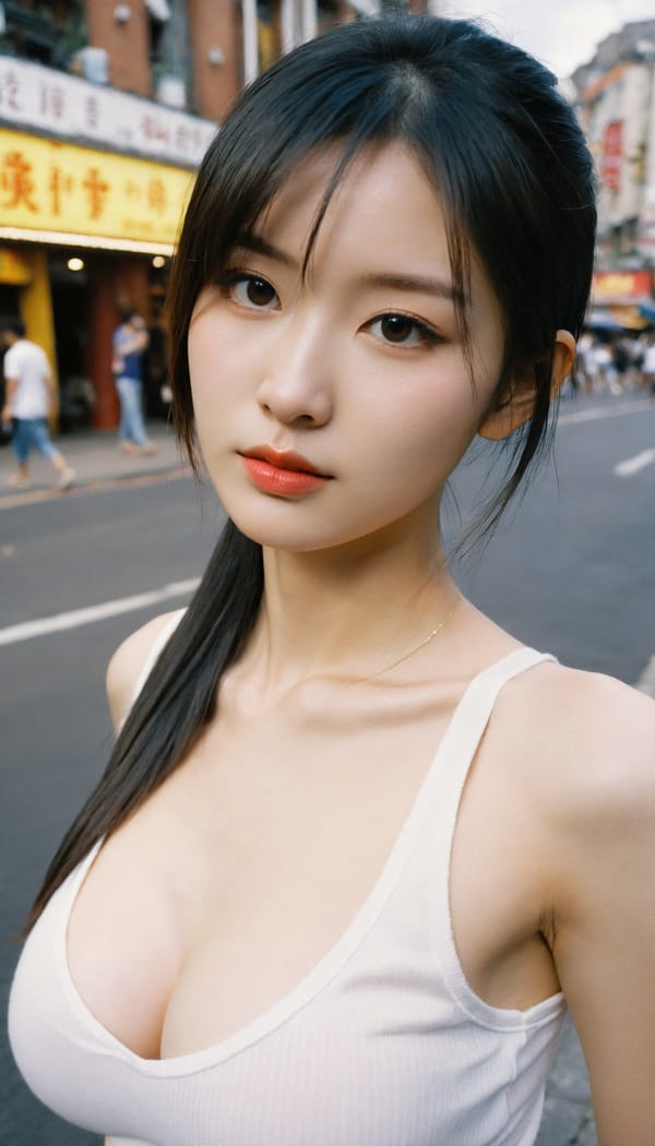 Tags: 21872187, SDXL
{"3": {"inputs": {"seed": 536643362863076, "steps": 64, "cfg": 7.8, "sampler_name": "dpmpp_2m", "scheduler": "karras", "denoise": 1.0, "model": ["27", 0], "positive": ["6", 0], "negative": ["7", 0], "latent_image": ["5", 0]}, "class_type": "KSampler"}, "4": {"inputs": {"ckpt_name": "helloworldxl.safetensors"}, "class_type": "CheckpointLoaderSimple"}, "5": {"inputs": {"width": 768, "height": 1344, "batch_size": 1}, "class_type": "EmptyLatentImage"}, "6": {"inputs": {"text": "28 year old girl, (chinese:0.99), (irish:1.02), (idol:1.01), (detailed face:0.99), (beautiful eyes:1.06), (blush:1.05), (seductive facial expression:1.07), (double eyelids:1.12), (slim:1.07), (cute:1.04), (pale skin:1.05), (sexy lips:1.11), (eyelashes:1.00), (seductive pose:1.11), (temptress:1.02), (in a seductive pose:1.02), (large perky breasts:0.96), (cleavage:1.14), (thigh gap:0.95), (white tanktop:1.08), busy street, (candid cinema:1.03), (film:1.00), (natural looking skin:1.09), (soft lighting:1.06), (detailed skin:1.00), (textured skin:1.04), (RAW:1.08), (portra:1.01), (skin fuzz:1.08)", "clip": ["27", 1]}, "class_type": "CLIPTextEncode"}, "7": {"inputs": {"text": "(low resolution:1.06), (distorted:1.10), (worst quality:1.07), (watermark:1.07), (bad hands:1.11), (open mouth:1.07), (twisted:1.05)", "clip": ["27", 1]}, "class_type": "CLIPTextEncode"}, "8": {"inputs": {"samples": ["3", 0], "vae": ["4", 2]}, "class_type": "VAEDecode"}, "25": {"inputs": {"lora_name": "nudify_xl.safetensors", "strength_model": 0.09, "strength_clip": 0.01, "model": ["4", 0], "clip": ["4", 1]}, "class_type": "LoraLoader"}, "26": {"inputs": {"lora_name": "shirtlift_SDXL_v2.safetensors", "strength_model": 0.18, "strength_clip": 0.05, "model": ["25", 0], "clip": ["25", 1]}, "class_type": "LoraLoader"}, "27": {"inputs": {"lora_name": "PerfectEyesXL.safetensors", "strength_model": 0.13, "strength_clip": 0.03, "model": ["26", 0], "clip": ["26", 1]}, "class_type": "LoraLoader"}, "30": {"inputs": {"model_name": "4x_NMKD-Superscale-SP_178000_G.pth"}, "class_type": "UpscaleModelLoader"}, "31": {"inputs": {"upscale_model": ["30", 0], "image": ["8", 0]}, "class_type": "ImageUpscaleWithModel"}, "32": {"inputs": {"upscale_method": "lanczos", "scale_by": 0.5, "image": ["31", 0]}, "class_type": "ImageScaleBy"}, "33": {"inputs": {"pixels": ["32", 0], "vae": ["4", 2]}, "class_type": "VAEEncode"}, "34": {"inputs": {"seed": 536643362863076, "steps": 64, "cfg": 7.8, "sampler_name": "dpmpp_2m", "scheduler": "karras", "denoise": 0.3, "model": ["27", 0], "positive": ["6", 0], "negative": ["7", 0], "latent_image": ["33", 0]}, "class_type": "KSampler"}, "36": {"inputs": {"samples": ["34", 0], "vae": ["4", 2]}, "class_type": "VAEDecode"}, "39": {"inputs": {"filename_prefix": "comfyapi-1714207649401", "images": ["36", 0]}, "class_type": "SaveImage"}}