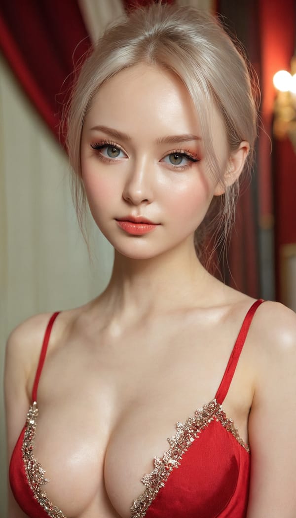 Tags: 21872187, SDXL
{"3": {"inputs": {"seed": 247072628934345, "steps": 32, "cfg": 6.08, "sampler_name": "dpmpp_2m", "scheduler": "karras", "denoise": 1.0, "model": ["27", 0], "positive": ["6", 0], "negative": ["7", 0], "latent_image": ["5", 0]}, "class_type": "KSampler"}, "4": {"inputs": {"ckpt_name": "juggernautxl.safetensors"}, "class_type": "CheckpointLoaderSimple"}, "5": {"inputs": {"width": 768, "height": 1344, "batch_size": 1}, "class_type": "EmptyLatentImage"}, "6": {"inputs": {"text": "26 year old girl, (russian:1.10), (idol:1.03), (eyelashes:0.96), (temptress:1.07), (cute:1.12), (slim:0.96), (seductive pose:1.06), (beautiful eyes:1.12), (double eyelids:1.06), (seductive facial expression:0.95), (pale skin:1.07), (detailed face:1.12), (sexy lips:1.06), (blush:1.04), (in a seductive pose:1.13), (large perky breasts:1.14), (cleavage:1.06), (thigh gap:1.09), (wearing a low-cut red dress:0.97) at a ballroom, (RAW:1.02), (portra:1.01), (skin fuzz:1.02), (candid cinema:1.00), (natural looking skin:1.03), (soft lighting:1.04), (detailed skin:1.05), (textured skin:1.01), (film:1.05)", "clip": ["27", 1]}, "class_type": "CLIPTextEncode"}, "7": {"inputs": {"text": "(distorted:1.09), (low resolution:1.13), (twisted:1.07), (watermark:1.13), (bad hands:1.08), (worst quality:1.07), (open mouth:1.08)", "clip": ["27", 1]}, "class_type": "CLIPTextEncode"}, "8": {"inputs": {"samples": ["3", 0], "vae": ["4", 2]}, "class_type": "VAEDecode"}, "25": {"inputs": {"lora_name": "nudify_xl.safetensors", "strength_model": 0.06, "strength_clip": 0.1, "model": ["4", 0], "clip": ["4", 1]}, "class_type": "LoraLoader"}, "26": {"inputs": {"lora_name": "shirtlift_SDXL_v2.safetensors", "strength_model": 0.09, "strength_clip": 0.04, "model": ["25", 0], "clip": ["25", 1]}, "class_type": "LoraLoader"}, "27": {"inputs": {"lora_name": "PerfectEyesXL.safetensors", "strength_model": 0.18, "strength_clip": 0.0, "model": ["26", 0], "clip": ["26", 1]}, "class_type": "LoraLoader"}, "30": {"inputs": {"model_name": "4x_NMKD-Superscale-SP_178000_G.pth"}, "class_type": "UpscaleModelLoader"}, "31": {"inputs": {"upscale_model": ["30", 0], "image": ["8", 0]}, "class_type": "ImageUpscaleWithModel"}, "32": {"inputs": {"upscale_method": "lanczos", "scale_by": 0.5, "image": ["31", 0]}, "class_type": "ImageScaleBy"}, "33": {"inputs": {"pixels": ["32", 0], "vae": ["4", 2]}, "class_type": "VAEEncode"}, "34": {"inputs": {"seed": 247072628934345, "steps": 32, "cfg": 6.08, "sampler_name": "dpmpp_2m", "scheduler": "karras", "denoise": 0.3, "model": ["27", 0], "positive": ["6", 0], "negative": ["7", 0], "latent_image": ["33", 0]}, "class_type": "KSampler"}, "36": {"inputs": {"samples": ["34", 0], "vae": ["4", 2]}, "class_type": "VAEDecode"}, "39": {"inputs": {"filename_prefix": "comfyapi-1716326432000", "images": ["36", 0]}, "class_type": "SaveImage"}}