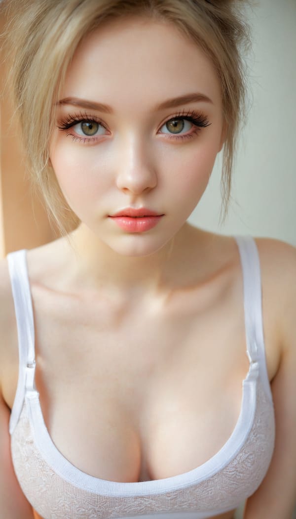 Tags: 21872187, SDXL
{"3": {"inputs": {"seed": 863573137191887, "steps": 64, "cfg": 6.67, "sampler_name": "dpmpp_2m", "scheduler": "karras", "denoise": 1.0, "model": ["27", 0], "positive": ["6", 0], "negative": ["7", 0], "latent_image": ["5", 0]}, "class_type": "KSampler"}, "4": {"inputs": {"ckpt_name": "juggernautxl.safetensors"}, "class_type": "CheckpointLoaderSimple"}, "5": {"inputs": {"width": 768, "height": 1344, "batch_size": 1}, "class_type": "EmptyLatentImage"}, "6": {"inputs": {"text": "19 year old girl, (ukrainian:1.02), (beautiful eyes:0.98), (sexy lips:1.05), (pale skin:1.09), (blush:0.98), (eyelashes:1.13), (detailed face:0.99), (cute:1.11), (idol:1.09), (slim:1.04), (seductive pose:1.07), (double eyelids:1.12), (temptress:1.04), (seductive facial expression:0.95), (in a seductive pose:1.02), (large perky breasts:0.95), (cleavage:1.03), (thigh gap:0.95), (white tanktop:1.13), busy street, (soft lighting:1.06), (RAW:1.02), (skin fuzz:1.09), (portra:1.08), (detailed skin:1.02), (textured skin:1.08), (natural looking skin:1.04), (candid cinema:1.01), (film:1.06)", "clip": ["27", 1]}, "class_type": "CLIPTextEncode"}, "7": {"inputs": {"text": "(worst quality:1.12), (bad hands:1.07), (twisted:1.05), (open mouth:1.09), (watermark:1.10), (low resolution:1.05), (distorted:1.09)", "clip": ["27", 1]}, "class_type": "CLIPTextEncode"}, "8": {"inputs": {"samples": ["3", 0], "vae": ["4", 2]}, "class_type": "VAEDecode"}, "25": {"inputs": {"lora_name": "nudify_xl.safetensors", "strength_model": 0.06, "strength_clip": 0.01, "model": ["4", 0], "clip": ["4", 1]}, "class_type": "LoraLoader"}, "26": {"inputs": {"lora_name": "shirtlift_SDXL_v2.safetensors", "strength_model": 0.04, "strength_clip": 0.1, "model": ["25", 0], "clip": ["25", 1]}, "class_type": "LoraLoader"}, "27": {"inputs": {"lora_name": "PerfectEyesXL.safetensors", "strength_model": 0.15, "strength_clip": 0.06, "model": ["26", 0], "clip": ["26", 1]}, "class_type": "LoraLoader"}, "30": {"inputs": {"model_name": "4x_NMKD-Superscale-SP_178000_G.pth"}, "class_type": "UpscaleModelLoader"}, "31": {"inputs": {"upscale_model": ["30", 0], "image": ["8", 0]}, "class_type": "ImageUpscaleWithModel"}, "32": {"inputs": {"upscale_method": "lanczos", "scale_by": 0.5, "image": ["31", 0]}, "class_type": "ImageScaleBy"}, "33": {"inputs": {"pixels": ["32", 0], "vae": ["4", 2]}, "class_type": "VAEEncode"}, "34": {"inputs": {"seed": 863573137191887, "steps": 64, "cfg": 6.67, "sampler_name": "dpmpp_2m", "scheduler": "karras", "denoise": 0.3, "model": ["27", 0], "positive": ["6", 0], "negative": ["7", 0], "latent_image": ["33", 0]}, "class_type": "KSampler"}, "36": {"inputs": {"samples": ["34", 0], "vae": ["4", 2]}, "class_type": "VAEDecode"}, "39": {"inputs": {"filename_prefix": "comfyapi-1726601249029", "images": ["36", 0]}, "class_type": "SaveImage"}}