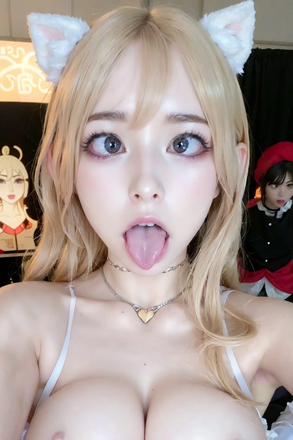Tags: 21872187
<lora:JapaneseDollLikeness_v15:0.54>, (cosplay:1.10), cosplay exhibition, comiket, posing for camera, <lora:ahegao-x-v4:0.83>, ahegao face, pleasure, extremely detailed eyes, extremely detailed face, (photorealistic:1.03), sexy lips, seductive smile, double eyelids, pale skin, perky breasts, blush, delicate and beautiful girl, 1girl, (dramatic:1.14)
Negative prompt: sketches, ugly, (worst quality:1.97)
Steps: 48, Sampler: DPM++ 2M Karras, CFG scale: 5.82, Seed: 3196449829, Size: 512x768, Model hash: fc2511737a, Model: chilloutmix_NiPrunedFp32Fix, Seed resize from: -1x-1, Denoising strength: 0.4, Version: v1.2.1, Hires upscale: 2.0, Hires steps: 16, Hires upscaler: ESRGAN_4x