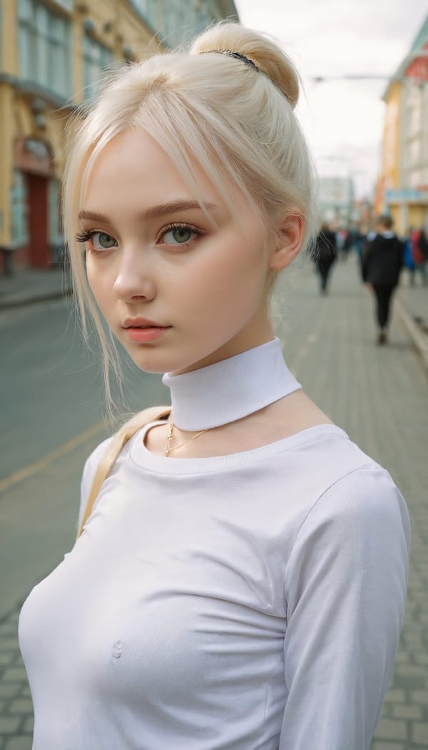 Tags: 21872187, SDXL
{"3": {"inputs": {"seed": 164238197767235, "steps": 64, "cfg": 7.03, "sampler_name": "dpmpp_2m", "scheduler": "karras", "denoise": 1.0, "model": ["27", 0], "positive": ["6", 0], "negative": ["7", 0], "latent_image": ["5", 0]}, "class_type": "KSampler"}, "4": {"inputs": {"ckpt_name": "juggernautxl.safetensors"}, "class_type": "CheckpointLoaderSimple"}, "5": {"inputs": {"width": 768, "height": 1344, "batch_size": 1}, "class_type": "EmptyLatentImage"}, "6": {"inputs": {"text": "18 year old girl, (ukrainian:1.11), (detailed face:1.10), (seductive facial expression:1.05), (seductive pose:1.14), (slim:1.11), (sexy lips:1.01), (idol:1.11), (pale skin:1.02), (blush:0.95), (temptress:1.05), (beautiful eyes:1.10), (eyelashes:1.13), (double eyelids:1.12), (cute:0.97), (perky ass:1.10), (exposed ass:1.10), (looking back:1.11), (sexy ass:1.06), (thigh gap:1.10), (school uniform:1.09), choker, busy street, (natural looking skin:1.05), (candid cinema:1.05), (skin fuzz:1.07), (portra:1.05), (RAW:1.03), (textured skin:1.08), (film:1.05), (detailed skin:1.07), (soft lighting:1.00)", "clip": ["27", 1]}, "class_type": "CLIPTextEncode"}, "7": {"inputs": {"text": "(open mouth:1.10), (watermark:1.12), (bad hands:1.08), (twisted:1.10), (low resolution:1.05), (worst quality:1.12), (distorted:1.12)", "clip": ["27", 1]}, "class_type": "CLIPTextEncode"}, "8": {"inputs": {"samples": ["3", 0], "vae": ["4", 2]}, "class_type": "VAEDecode"}, "25": {"inputs": {"lora_name": "nudify_xl.safetensors", "strength_model": 0.1, "strength_clip": 0.36, "model": ["4", 0], "clip": ["4", 1]}, "class_type": "LoraLoader"}, "26": {"inputs": {"lora_name": "shirtlift_SDXL_v2.safetensors", "strength_model": 0.1, "strength_clip": 0.11, "model": ["25", 0], "clip": ["25", 1]}, "class_type": "LoraLoader"}, "27": {"inputs": {"lora_name": "PerfectEyesXL.safetensors", "strength_model": 0.04, "strength_clip": 0.13, "model": ["26", 0], "clip": ["26", 1]}, "class_type": "LoraLoader"}, "30": {"inputs": {"model_name": "4x_NMKD-Superscale-SP_178000_G.pth"}, "class_type": "UpscaleModelLoader"}, "31": {"inputs": {"upscale_model": ["30", 0], "image": ["8", 0]}, "class_type": "ImageUpscaleWithModel"}, "32": {"inputs": {"upscale_method": "lanczos", "scale_by": 0.5, "image": ["31", 0]}, "class_type": "ImageScaleBy"}, "33": {"inputs": {"pixels": ["32", 0], "vae": ["4", 2]}, "class_type": "VAEEncode"}, "34": {"inputs": {"seed": 164238197767235, "steps": 64, "cfg": 7.03, "sampler_name": "dpmpp_2m", "scheduler": "karras", "denoise": 0.3, "model": ["27", 0], "positive": ["6", 0], "negative": ["7", 0], "latent_image": ["33", 0]}, "class_type": "KSampler"}, "36": {"inputs": {"samples": ["34", 0], "vae": ["4", 2]}, "class_type": "VAEDecode"}, "39": {"inputs": {"filename_prefix": "comfyapi-1733648925328", "images": ["36", 0]}, "class_type": "SaveImage"}}