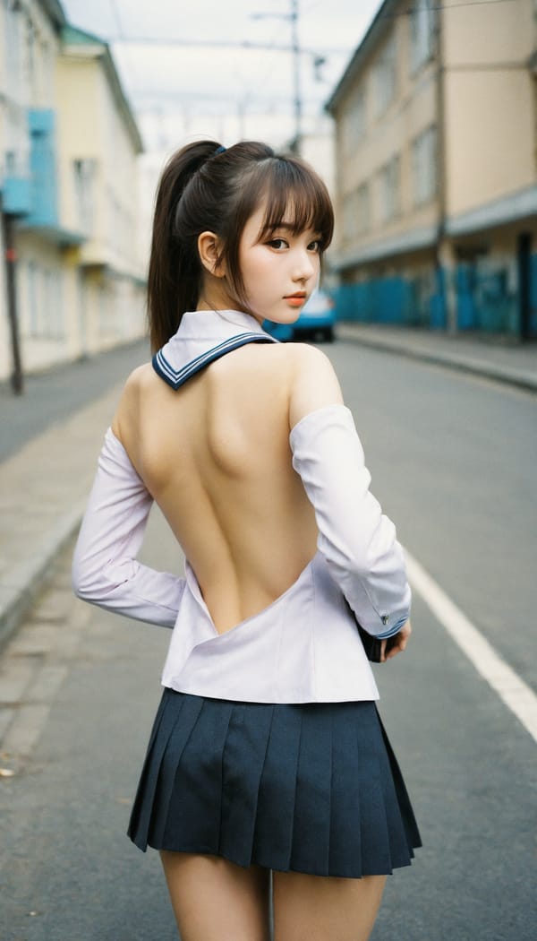 Tags: 21872187, SDXL
{"3": {"inputs": {"seed": 129876870842397, "steps": 64, "cfg": 7.13, "sampler_name": "dpmpp_2m", "scheduler": "karras", "denoise": 1.0, "model": ["27", 0], "positive": ["6", 0], "negative": ["7", 0], "latent_image": ["5", 0]}, "class_type": "KSampler"}, "4": {"inputs": {"ckpt_name": "helloworldxl.safetensors"}, "class_type": "CheckpointLoaderSimple"}, "5": {"inputs": {"width": 768, "height": 1344, "batch_size": 1}, "class_type": "EmptyLatentImage"}, "6": {"inputs": {"text": "24 year old girl, (russian:1.09), (blush:1.11), (seductive pose:1.09), (cute:0.97), (sexy lips:1.01), (detailed face:1.13), (temptress:1.06), (eyelashes:1.01), (double eyelids:1.09), (beautiful eyes:0.99), (slim:1.14), (seductive facial expression:1.11), (idol:1.04), (on all fours:0.97), (spreading ass cheeks:1.05), (from behind:0.99), (backboob:1.05), (school uniform:1.13), choker, busy street, (detailed skin:1.04), (skin fuzz:1.08), (film:1.02), (RAW:1.09), (textured skin:1.06), (candid cinema:1.07), (soft lighting:1.09), (portra:1.07), (natural looking skin:1.02)", "clip": ["27", 1]}, "class_type": "CLIPTextEncode"}, "7": {"inputs": {"text": "(low resolution:1.13), (worst quality:1.12), (twisted:1.05), (distorted:1.10), (watermark:1.06), (open mouth:1.09), (bad hands:1.07)", "clip": ["27", 1]}, "class_type": "CLIPTextEncode"}, "8": {"inputs": {"samples": ["3", 0], "vae": ["4", 2]}, "class_type": "VAEDecode"}, "25": {"inputs": {"lora_name": "nudify_xl.safetensors", "strength_model": 0.03, "strength_clip": 0.26, "model": ["4", 0], "clip": ["4", 1]}, "class_type": "LoraLoader"}, "26": {"inputs": {"lora_name": "shirtlift_SDXL_v2.safetensors", "strength_model": 0.03, "strength_clip": 0.08, "model": ["25", 0], "clip": ["25", 1]}, "class_type": "LoraLoader"}, "27": {"inputs": {"lora_name": "PerfectEyesXL.safetensors", "strength_model": 0.09, "strength_clip": 0.03, "model": ["26", 0], "clip": ["26", 1]}, "class_type": "LoraLoader"}, "30": {"inputs": {"model_name": "4x_NMKD-Superscale-SP_178000_G.pth"}, "class_type": "UpscaleModelLoader"}, "31": {"inputs": {"upscale_model": ["30", 0], "image": ["8", 0]}, "class_type": "ImageUpscaleWithModel"}, "32": {"inputs": {"upscale_method": "lanczos", "scale_by": 0.5, "image": ["31", 0]}, "class_type": "ImageScaleBy"}, "33": {"inputs": {"pixels": ["32", 0], "vae": ["4", 2]}, "class_type": "VAEEncode"}, "34": {"inputs": {"seed": 129876870842397, "steps": 64, "cfg": 7.13, "sampler_name": "dpmpp_2m", "scheduler": "karras", "denoise": 0.3, "model": ["27", 0], "positive": ["6", 0], "negative": ["7", 0], "latent_image": ["33", 0]}, "class_type": "KSampler"}, "36": {"inputs": {"samples": ["34", 0], "vae": ["4", 2]}, "class_type": "VAEDecode"}, "39": {"inputs": {"filename_prefix": "comfyapi-1731401472419", "images": ["36", 0]}, "class_type": "SaveImage"}}