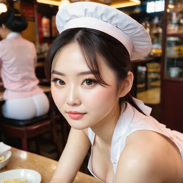 Tags: 21872187, SDXL
{"3": {"inputs": {"seed": 626674487861057, "steps": 64, "cfg": 5.06, "sampler_name": "dpmpp_2m", "scheduler": "karras", "denoise": 1.0, "model": ["27", 0], "positive": ["6", 0], "negative": ["7", 0], "latent_image": ["5", 0]}, "class_type": "KSampler"}, "4": {"inputs": {"ckpt_name": "juggernautxl.safetensors"}, "class_type": "CheckpointLoaderSimple"}, "5": {"inputs": {"width": 1024, "height": 1024, "batch_size": 1}, "class_type": "EmptyLatentImage"}, "6": {"inputs": {"text": "27 year old girl, (chinese:1.06), (cute:1.11), (eyelashes:1.03), (idol:1.09), (slim:1.07), (seductive pose:1.11), (detailed face:0.98), (beautiful eyes:1.08), (seductive facial expression:1.11), (blush:1.08), (pale skin:1.05), (temptress:1.01), (sexy lips:0.97), (on all fours:1.13), (spreading ass cheeks:1.11), (from behind:1.04), (backboob:1.00), (a waitress in uniform:1.11) working at a restaurant, (RAW:1.09), (detailed skin:1.06), (natural looking skin:1.04), (skin fuzz:1.04), (portra:1.01), (candid cinema:1.06), (textured skin:1.04), (soft lighting:1.05), (film:1.07)", "clip": ["27", 1]}, "class_type": "CLIPTextEncode"}, "7": {"inputs": {"text": "(distorted:1.12), (low resolution:1.07), (worst quality:1.11), (watermark:1.09), (open mouth:1.06), (twisted:1.06), (bad hands:1.08)", "clip": ["27", 1]}, "class_type": "CLIPTextEncode"}, "8": {"inputs": {"samples": ["3", 0], "vae": ["4", 2]}, "class_type": "VAEDecode"}, "25": {"inputs": {"lora_name": "nudify_xl.safetensors", "strength_model": 0.06, "strength_clip": 0.07, "model": ["4", 0], "clip": ["4", 1]}, "class_type": "LoraLoader"}, "26": {"inputs": {"lora_name": "shirtlift_SDXL_v2.safetensors", "strength_model": 0.02, "strength_clip": 0.09, "model": ["25", 0], "clip": ["25", 1]}, "class_type": "LoraLoader"}, "27": {"inputs": {"lora_name": "PerfectEyesXL.safetensors", "strength_model": 0.12, "strength_clip": 0.04, "model": ["26", 0], "clip": ["26", 1]}, "class_type": "LoraLoader"}, "30": {"inputs": {"model_name": "4x_NMKD-Superscale-SP_178000_G.pth"}, "class_type": "UpscaleModelLoader"}, "31": {"inputs": {"upscale_model": ["30", 0], "image": ["8", 0]}, "class_type": "ImageUpscaleWithModel"}, "32": {"inputs": {"upscale_method": "lanczos", "scale_by": 0.5, "image": ["31", 0]}, "class_type": "ImageScaleBy"}, "33": {"inputs": {"pixels": ["32", 0], "vae": ["4", 2]}, "class_type": "VAEEncode"}, "34": {"inputs": {"seed": 626674487861057, "steps": 64, "cfg": 5.06, "sampler_name": "dpmpp_2m", "scheduler": "karras", "denoise": 0.3, "model": ["27", 0], "positive": ["6", 0], "negative": ["7", 0], "latent_image": ["33", 0]}, "class_type": "KSampler"}, "36": {"inputs": {"samples": ["34", 0], "vae": ["4", 2]}, "class_type": "VAEDecode"}, "39": {"inputs": {"filename_prefix": "comfyapi-1735704045420", "images": ["36", 0]}, "class_type": "SaveImage"}}