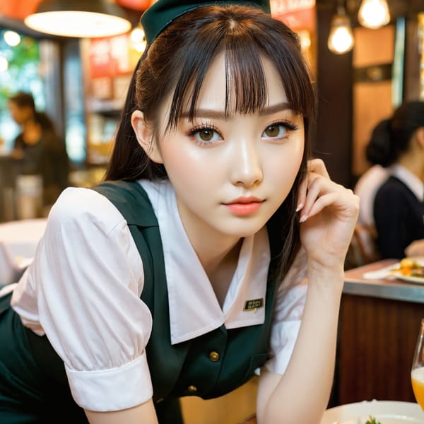 Tags: 21872187, SDXL
{"3": {"inputs": {"seed": 204879230717934, "steps": 32, "cfg": 7.83, "sampler_name": "dpmpp_2m", "scheduler": "karras", "denoise": 1.0, "model": ["27", 0], "positive": ["6", 0], "negative": ["7", 0], "latent_image": ["5", 0]}, "class_type": "KSampler"}, "4": {"inputs": {"ckpt_name": "juggernautxl.safetensors"}, "class_type": "CheckpointLoaderSimple"}, "5": {"inputs": {"width": 1024, "height": 1024, "batch_size": 1}, "class_type": "EmptyLatentImage"}, "6": {"inputs": {"text": "24 year old girl, (irish:1.10), (korean:1.07), (ukrainian:1.06), (seductive pose:1.10), (cute:1.12), (eyelashes:1.03), (blush:1.00), (beautiful eyes:1.07), (sexy lips:1.00), (slim:1.08), (double eyelids:0.95), (seductive facial expression:1.10), (detailed face:0.95), (idol:1.11), (pale skin:0.97), (temptress:1.05), (perky ass:1.02), (exposed ass:1.14), (looking back:0.95), (sexy ass:0.95), (thigh gap:1.01), (a waitress in uniform:1.13) working at a restaurant, (soft lighting:1.03), (RAW:1.05), (film:1.05), (candid cinema:1.05), (textured skin:1.09), (detailed skin:1.07), (natural looking skin:1.07), (portra:1.05), (skin fuzz:1.03)", "clip": ["27", 1]}, "class_type": "CLIPTextEncode"}, "7": {"inputs": {"text": "(watermark:1.07), (open mouth:1.13), (twisted:1.13), (distorted:1.10), (low resolution:1.07), (worst quality:1.14), (bad hands:1.10)", "clip": ["27", 1]}, "class_type": "CLIPTextEncode"}, "8": {"inputs": {"samples": ["3", 0], "vae": ["4", 2]}, "class_type": "VAEDecode"}, "25": {"inputs": {"lora_name": "nudify_xl.safetensors", "strength_model": 0.38, "strength_clip": 0.15, "model": ["4", 0], "clip": ["4", 1]}, "class_type": "LoraLoader"}, "26": {"inputs": {"lora_name": "shirtlift_SDXL_v2.safetensors", "strength_model": 0.01, "strength_clip": 0.09, "model": ["25", 0], "clip": ["25", 1]}, "class_type": "LoraLoader"}, "27": {"inputs": {"lora_name": "PerfectEyesXL.safetensors", "strength_model": 0.1, "strength_clip": 0.08, "model": ["26", 0], "clip": ["26", 1]}, "class_type": "LoraLoader"}, "30": {"inputs": {"model_name": "4x_NMKD-Superscale-SP_178000_G.pth"}, "class_type": "UpscaleModelLoader"}, "31": {"inputs": {"upscale_model": ["30", 0], "image": ["8", 0]}, "class_type": "ImageUpscaleWithModel"}, "32": {"inputs": {"upscale_method": "lanczos", "scale_by": 0.5, "image": ["31", 0]}, "class_type": "ImageScaleBy"}, "33": {"inputs": {"pixels": ["32", 0], "vae": ["4", 2]}, "class_type": "VAEEncode"}, "34": {"inputs": {"seed": 204879230717934, "steps": 32, "cfg": 7.83, "sampler_name": "dpmpp_2m", "scheduler": "karras", "denoise": 0.3, "model": ["27", 0], "positive": ["6", 0], "negative": ["7", 0], "latent_image": ["33", 0]}, "class_type": "KSampler"}, "36": {"inputs": {"samples": ["34", 0], "vae": ["4", 2]}, "class_type": "VAEDecode"}, "39": {"inputs": {"filename_prefix": "comfyapi-1733919500276", "images": ["36", 0]}, "class_type": "SaveImage"}}