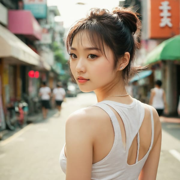 Tags: 21872187, SDXL
{"3": {"inputs": {"seed": 668931486551730, "steps": 64, "cfg": 5.11, "sampler_name": "dpmpp_2m", "scheduler": "karras", "denoise": 1.0, "model": ["27", 0], "positive": ["6", 0], "negative": ["7", 0], "latent_image": ["5", 0]}, "class_type": "KSampler"}, "4": {"inputs": {"ckpt_name": "juggernautxl.safetensors"}, "class_type": "CheckpointLoaderSimple"}, "5": {"inputs": {"width": 1024, "height": 1024, "batch_size": 1}, "class_type": "EmptyLatentImage"}, "6": {"inputs": {"text": "22 year old girl, (taiwanese:1.05), (seductive facial expression:0.96), (seductive pose:1.04), (double eyelids:1.07), (eyelashes:1.11), (slim:1.05), (blush:1.12), (sexy lips:1.08), (detailed face:1.02), (beautiful eyes:1.11), (pale skin:1.06), (cute:0.97), (temptress:1.12), (on all fours:0.97), (spreading ass cheeks:1.11), (from behind:0.95), (backboob:1.03), (white tanktop:1.10), busy street, (detailed skin:1.01), (textured skin:1.02), (film:1.00), (skin fuzz:1.08), (candid cinema:1.07), (RAW:1.08), (portra:1.00), (natural looking skin:1.09), (soft lighting:1.02)", "clip": ["27", 1]}, "class_type": "CLIPTextEncode"}, "7": {"inputs": {"text": "(bad hands:1.09), (low resolution:1.06), (watermark:1.10), (open mouth:1.13), (distorted:1.12), (worst quality:1.12)", "clip": ["27", 1]}, "class_type": "CLIPTextEncode"}, "8": {"inputs": {"samples": ["3", 0], "vae": ["4", 2]}, "class_type": "VAEDecode"}, "25": {"inputs": {"lora_name": "nudify_xl.safetensors", "strength_model": 0.36, "strength_clip": 0.03, "model": ["4", 0], "clip": ["4", 1]}, "class_type": "LoraLoader"}, "26": {"inputs": {"lora_name": "shirtlift_SDXL_v2.safetensors", "strength_model": 0.0, "strength_clip": 0.1, "model": ["25", 0], "clip": ["25", 1]}, "class_type": "LoraLoader"}, "27": {"inputs": {"lora_name": "PerfectEyesXL.safetensors", "strength_model": 0.08, "strength_clip": 0.06, "model": ["26", 0], "clip": ["26", 1]}, "class_type": "LoraLoader"}, "30": {"inputs": {"model_name": "4x_NMKD-Superscale-SP_178000_G.pth"}, "class_type": "UpscaleModelLoader"}, "31": {"inputs": {"upscale_model": ["30", 0], "image": ["8", 0]}, "class_type": "ImageUpscaleWithModel"}, "32": {"inputs": {"upscale_method": "lanczos", "scale_by": 0.5, "image": ["31", 0]}, "class_type": "ImageScaleBy"}, "33": {"inputs": {"pixels": ["32", 0], "vae": ["4", 2]}, "class_type": "VAEEncode"}, "34": {"inputs": {"seed": 668931486551730, "steps": 64, "cfg": 5.11, "sampler_name": "dpmpp_2m", "scheduler": "karras", "denoise": 0.3, "model": ["27", 0], "positive": ["6", 0], "negative": ["7", 0], "latent_image": ["33", 0]}, "class_type": "KSampler"}, "36": {"inputs": {"samples": ["34", 0], "vae": ["4", 2]}, "class_type": "VAEDecode"}, "39": {"inputs": {"filename_prefix": "comfyapi-1725754827297", "images": ["36", 0]}, "class_type": "SaveImage"}}