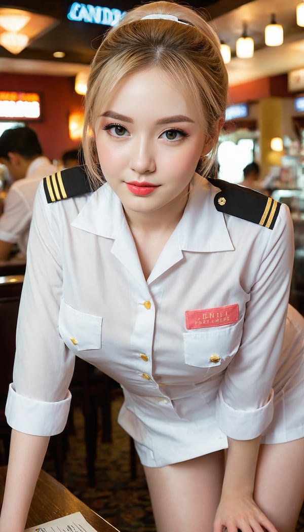 Tags: 21872187, SDXL
{"3": {"inputs": {"seed": 938485665180048, "steps": 64, "cfg": 7.38, "sampler_name": "dpmpp_2m", "scheduler": "karras", "denoise": 1.0, "model": ["27", 0], "positive": ["6", 0], "negative": ["7", 0], "latent_image": ["5", 0]}, "class_type": "KSampler"}, "4": {"inputs": {"ckpt_name": "juggernautXL_v8Rundiffusion.safetensors"}, "class_type": "CheckpointLoaderSimple"}, "5": {"inputs": {"width": 768, "height": 1344, "batch_size": 1}, "class_type": "EmptyLatentImage"}, "6": {"inputs": {"text": "23 year old girl, (seductive pose:0.95), (sexy lips:1.05), (blush:0.99), (detailed face:1.01), (cute:1.14), (pale skin:1.02), (temptress:1.02), (seductive facial expression:1.02), (double eyelids:1.03), (beautiful eyes:0.97), (idol:1.06), (on all fours:1.09), (spreading ass cheeks:0.97), (from behind:1.02), (backboob:0.97), (a waitress in uniform:1.12) working at a restaurant, (candid cinema:1.08), (portra:1.05), (skin fuzz:1.09), (natural looking skin:1.08), (detailed skin:1.08), (soft lighting:1.01), (RAW:1.02), (textured skin:1.03), (film:1.02)", "clip": ["27", 1]}, "class_type": "CLIPTextEncode"}, "7": {"inputs": {"text": "(distorted:1.13), (watermark:1.09), (open mouth:1.10), (low resolution:1.06), (worst quality:1.09), (bad hands:1.09), (twisted:1.12)", "clip": ["27", 1]}, "class_type": "CLIPTextEncode"}, "8": {"inputs": {"samples": ["3", 0], "vae": ["4", 2]}, "class_type": "VAEDecode"}, "25": {"inputs": {"lora_name": "nudify_xl.safetensors", "strength_model": 0.24, "strength_clip": 0.37, "model": ["4", 0], "clip": ["4", 1]}, "class_type": "LoraLoader"}, "26": {"inputs": {"lora_name": "shirtlift_SDXL_v2.safetensors", "strength_model": 0.16, "strength_clip": 0.02, "model": ["25", 0], "clip": ["25", 1]}, "class_type": "LoraLoader"}, "27": {"inputs": {"lora_name": "PerfectEyesXL.safetensors", "strength_model": 0.07, "strength_clip": 0.19, "model": ["26", 0], "clip": ["26", 1]}, "class_type": "LoraLoader"}, "30": {"inputs": {"model_name": "4x_NMKD-Superscale-SP_178000_G.pth"}, "class_type": "UpscaleModelLoader"}, "31": {"inputs": {"upscale_model": ["30", 0], "image": ["8", 0]}, "class_type": "ImageUpscaleWithModel"}, "32": {"inputs": {"upscale_method": "lanczos", "scale_by": 0.5, "image": ["31", 0]}, "class_type": "ImageScaleBy"}, "33": {"inputs": {"pixels": ["32", 0], "vae": ["4", 2]}, "class_type": "VAEEncode"}, "34": {"inputs": {"seed": 938485665180048, "steps": 64, "cfg": 7.38, "sampler_name": "dpmpp_2m", "scheduler": "karras", "denoise": 0.3, "model": ["27", 0], "positive": ["6", 0], "negative": ["7", 0], "latent_image": ["33", 0]}, "class_type": "KSampler"}, "36": {"inputs": {"samples": ["34", 0], "vae": ["4", 2]}, "class_type": "VAEDecode"}, "39": {"inputs": {"filename_prefix": "comfyapi-1707938133835", "images": ["36", 0]}, "class_type": "SaveImage"}}