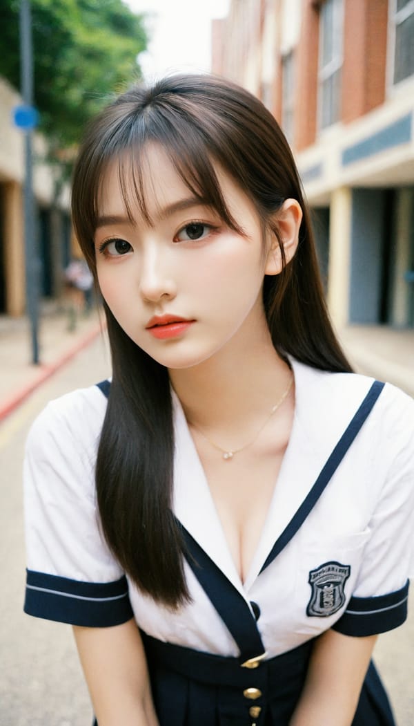 Tags: 21872187, SDXL
{"3": {"inputs": {"seed": 762821376021746, "steps": 64, "cfg": 6.57, "sampler_name": "dpmpp_2m", "scheduler": "karras", "denoise": 1.0, "model": ["27", 0], "positive": ["6", 0], "negative": ["7", 0], "latent_image": ["5", 0]}, "class_type": "KSampler"}, "4": {"inputs": {"ckpt_name": "leosamsHelloworldSDXL_helloworldSDXL32DPO.safetensors"}, "class_type": "CheckpointLoaderSimple"}, "5": {"inputs": {"width": 768, "height": 1344, "batch_size": 1}, "class_type": "EmptyLatentImage"}, "6": {"inputs": {"text": "20 year old girl, (double eyelids:0.95), (temptress:1.09), (detailed face:0.95), (cute:1.07), (eyelashes:1.04), (pale skin:1.10), (seductive facial expression:1.11), (idol:1.04), (beautiful eyes:0.96), (sexy lips:1.12), (blush:0.98), (seductive pose:1.09), (slim:1.07), (in a seductive pose:1.00), (large perky breasts:1.05), (cleavage:1.10), (thigh gap:0.99), (school uniform:1.05), choker, busy street, (detailed skin:1.07), (soft lighting:1.09), (candid cinema:1.06), (skin fuzz:1.01), (natural looking skin:1.07), (portra:1.09), (textured skin:1.08), (film:1.09), (RAW:1.06)", "clip": ["27", 1]}, "class_type": "CLIPTextEncode"}, "7": {"inputs": {"text": "(low resolution:1.13), (distorted:1.07), (open mouth:1.09), (watermark:1.14), (worst quality:1.08), (bad hands:1.07), (twisted:1.05)", "clip": ["27", 1]}, "class_type": "CLIPTextEncode"}, "8": {"inputs": {"samples": ["3", 0], "vae": ["4", 2]}, "class_type": "VAEDecode"}, "25": {"inputs": {"lora_name": "nudify_xl.safetensors", "strength_model": 0.05, "strength_clip": 0.04, "model": ["4", 0], "clip": ["4", 1]}, "class_type": "LoraLoader"}, "26": {"inputs": {"lora_name": "shirtlift_SDXL_v2.safetensors", "strength_model": 0.1, "strength_clip": 0.18, "model": ["25", 0], "clip": ["25", 1]}, "class_type": "LoraLoader"}, "27": {"inputs": {"lora_name": "PerfectEyesXL.safetensors", "strength_model": 0.03, "strength_clip": 0.07, "model": ["26", 0], "clip": ["26", 1]}, "class_type": "LoraLoader"}, "30": {"inputs": {"model_name": "4x_NMKD-Superscale-SP_178000_G.pth"}, "class_type": "UpscaleModelLoader"}, "31": {"inputs": {"upscale_model": ["30", 0], "image": ["8", 0]}, "class_type": "ImageUpscaleWithModel"}, "32": {"inputs": {"upscale_method": "lanczos", "scale_by": 0.5, "image": ["31", 0]}, "class_type": "ImageScaleBy"}, "33": {"inputs": {"pixels": ["32", 0], "vae": ["4", 2]}, "class_type": "VAEEncode"}, "34": {"inputs": {"seed": 762821376021746, "steps": 64, "cfg": 6.57, "sampler_name": "dpmpp_2m", "scheduler": "karras", "denoise": 0.3, "model": ["27", 0], "positive": ["6", 0], "negative": ["7", 0], "latent_image": ["33", 0]}, "class_type": "KSampler"}, "36": {"inputs": {"samples": ["34", 0], "vae": ["4", 2]}, "class_type": "VAEDecode"}, "39": {"inputs": {"filename_prefix": "comfyapi-1707712392365", "images": ["36", 0]}, "class_type": "SaveImage"}}