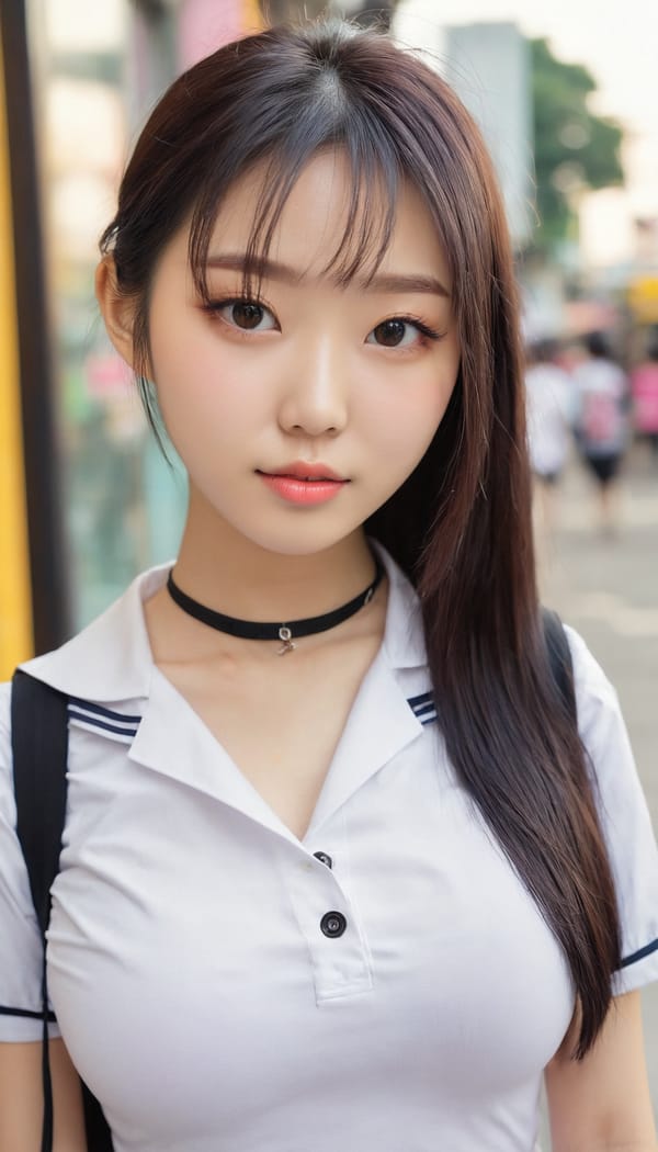Tags: 21872187, SDXL
{"3": {"inputs": {"seed": 373610741481499, "steps": 64, "cfg": 5.21, "sampler_name": "dpmpp_2m", "scheduler": "karras", "denoise": 1.0, "model": ["27", 0], "positive": ["6", 0], "negative": ["7", 0], "latent_image": ["5", 0]}, "class_type": "KSampler"}, "4": {"inputs": {"ckpt_name": "juggernautxl.safetensors"}, "class_type": "CheckpointLoaderSimple"}, "5": {"inputs": {"width": 768, "height": 1344, "batch_size": 1}, "class_type": "EmptyLatentImage"}, "6": {"inputs": {"text": "18 year old girl, (chinese:0.98), (taiwanese:1.00), (korean:1.10), (sexy lips:1.12), (temptress:1.04), (double eyelids:1.10), (cute:0.96), (eyelashes:1.08), (beautiful eyes:1.06), (pale skin:0.95), (seductive pose:1.08), (slim:1.10), (seductive facial expression:1.02), (blush:0.97), (detailed face:1.10), (in a seductive pose:1.02), (large perky breasts:1.02), (cleavage:1.13), (thigh gap:1.04), (school uniform:1.14), choker, busy street, (natural looking skin:1.09), (portra:1.04), (detailed skin:1.09), (RAW:1.07), (film:1.02), (skin fuzz:1.07), (candid cinema:1.06), (textured skin:1.05), (soft lighting:1.00)", "clip": ["27", 1]}, "class_type": "CLIPTextEncode"}, "7": {"inputs": {"text": "(worst quality:1.13), (watermark:1.06), (bad hands:1.14), (open mouth:1.07), (low resolution:1.11), (distorted:1.10), (twisted:1.08)", "clip": ["27", 1]}, "class_type": "CLIPTextEncode"}, "8": {"inputs": {"samples": ["3", 0], "vae": ["4", 2]}, "class_type": "VAEDecode"}, "25": {"inputs": {"lora_name": "nudify_xl.safetensors", "strength_model": 0.37, "strength_clip": 0.19, "model": ["4", 0], "clip": ["4", 1]}, "class_type": "LoraLoader"}, "26": {"inputs": {"lora_name": "shirtlift_SDXL_v2.safetensors", "strength_model": 0.19, "strength_clip": 0.05, "model": ["25", 0], "clip": ["25", 1]}, "class_type": "LoraLoader"}, "27": {"inputs": {"lora_name": "PerfectEyesXL.safetensors", "strength_model": 0.06, "strength_clip": 0.14, "model": ["26", 0], "clip": ["26", 1]}, "class_type": "LoraLoader"}, "30": {"inputs": {"model_name": "4x_NMKD-Superscale-SP_178000_G.pth"}, "class_type": "UpscaleModelLoader"}, "31": {"inputs": {"upscale_model": ["30", 0], "image": ["8", 0]}, "class_type": "ImageUpscaleWithModel"}, "32": {"inputs": {"upscale_method": "lanczos", "scale_by": 0.5, "image": ["31", 0]}, "class_type": "ImageScaleBy"}, "33": {"inputs": {"pixels": ["32", 0], "vae": ["4", 2]}, "class_type": "VAEEncode"}, "34": {"inputs": {"seed": 373610741481499, "steps": 64, "cfg": 5.21, "sampler_name": "dpmpp_2m", "scheduler": "karras", "denoise": 0.3, "model": ["27", 0], "positive": ["6", 0], "negative": ["7", 0], "latent_image": ["33", 0]}, "class_type": "KSampler"}, "36": {"inputs": {"samples": ["34", 0], "vae": ["4", 2]}, "class_type": "VAEDecode"}, "39": {"inputs": {"filename_prefix": "comfyapi-1711182078000", "images": ["36", 0]}, "class_type": "SaveImage"}}