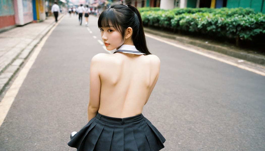 Tags: 21872187, SDXL
{"3": {"inputs": {"seed": 686534061099566, "steps": 32, "cfg": 7.85, "sampler_name": "dpmpp_2m", "scheduler": "karras", "denoise": 1.0, "model": ["27", 0], "positive": ["6", 0], "negative": ["7", 0], "latent_image": ["5", 0]}, "class_type": "KSampler"}, "4": {"inputs": {"ckpt_name": "helloworldxl.safetensors"}, "class_type": "CheckpointLoaderSimple"}, "5": {"inputs": {"width": 1344, "height": 768, "batch_size": 1}, "class_type": "EmptyLatentImage"}, "6": {"inputs": {"text": "22 year old girl, (taiwanese:1.08), (pale skin:1.05), (cute:0.99), (beautiful eyes:1.13), (detailed face:1.05), (blush:1.09), (seductive facial expression:1.10), (eyelashes:1.11), (double eyelids:1.08), (seductive pose:1.10), (sexy lips:1.10), (temptress:1.01), (idol:1.13), (slim:1.01), (on all fours:1.01), (spreading ass cheeks:1.02), (from behind:1.06), (backboob:1.06), (school uniform:1.08), choker, busy street, (textured skin:1.01), (candid cinema:1.08), (detailed skin:1.01), (portra:1.06), (skin fuzz:1.03), (film:1.08), (natural looking skin:1.05), (soft lighting:1.03), (RAW:1.02)", "clip": ["27", 1]}, "class_type": "CLIPTextEncode"}, "7": {"inputs": {"text": "(watermark:1.12), (worst quality:1.11), (distorted:1.14), (twisted:1.12), (bad hands:1.09), (open mouth:1.07), (low resolution:1.05)", "clip": ["27", 1]}, "class_type": "CLIPTextEncode"}, "8": {"inputs": {"samples": ["3", 0], "vae": ["4", 2]}, "class_type": "VAEDecode"}, "25": {"inputs": {"lora_name": "nudify_xl.safetensors", "strength_model": 0.39, "strength_clip": 0.18, "model": ["4", 0], "clip": ["4", 1]}, "class_type": "LoraLoader"}, "26": {"inputs": {"lora_name": "shirtlift_SDXL_v2.safetensors", "strength_model": 0.13, "strength_clip": 0.09, "model": ["25", 0], "clip": ["25", 1]}, "class_type": "LoraLoader"}, "27": {"inputs": {"lora_name": "PerfectEyesXL.safetensors", "strength_model": 0.03, "strength_clip": 0.09, "model": ["26", 0], "clip": ["26", 1]}, "class_type": "LoraLoader"}, "30": {"inputs": {"model_name": "4x_NMKD-Superscale-SP_178000_G.pth"}, "class_type": "UpscaleModelLoader"}, "31": {"inputs": {"upscale_model": ["30", 0], "image": ["8", 0]}, "class_type": "ImageUpscaleWithModel"}, "32": {"inputs": {"upscale_method": "lanczos", "scale_by": 0.5, "image": ["31", 0]}, "class_type": "ImageScaleBy"}, "33": {"inputs": {"pixels": ["32", 0], "vae": ["4", 2]}, "class_type": "VAEEncode"}, "34": {"inputs": {"seed": 686534061099566, "steps": 32, "cfg": 7.85, "sampler_name": "dpmpp_2m", "scheduler": "karras", "denoise": 0.3, "model": ["27", 0], "positive": ["6", 0], "negative": ["7", 0], "latent_image": ["33", 0]}, "class_type": "KSampler"}, "36": {"inputs": {"samples": ["34", 0], "vae": ["4", 2]}, "class_type": "VAEDecode"}, "39": {"inputs": {"filename_prefix": "comfyapi-1714380984412", "images": ["36", 0]}, "class_type": "SaveImage"}}