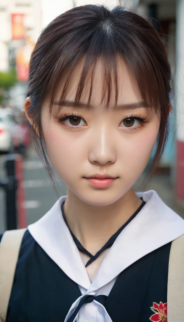 Tags: 21872187, SDXL
{"3": {"inputs": {"seed": 241096497700886, "steps": 32, "cfg": 7.14, "sampler_name": "dpmpp_2m", "scheduler": "karras", "denoise": 1.0, "model": ["27", 0], "positive": ["6", 0], "negative": ["7", 0], "latent_image": ["5", 0]}, "class_type": "KSampler"}, "4": {"inputs": {"ckpt_name": "juggernautxl.safetensors"}, "class_type": "CheckpointLoaderSimple"}, "5": {"inputs": {"width": 768, "height": 1344, "batch_size": 1}, "class_type": "EmptyLatentImage"}, "6": {"inputs": {"text": "22 year old girl, (japanese:0.95), (detailed face:1.07), (eyelashes:1.04), (double eyelids:1.06), (seductive facial expression:1.14), (beautiful eyes:1.08), (pale skin:1.00), (seductive pose:0.98), (idol:1.07), (cute:1.00), (temptress:1.12), (blush:1.00), (slim:1.09), (in a seductive pose:1.07), (large perky breasts:1.01), (cleavage:0.98), (thigh gap:1.06), (school uniform:1.14), choker, busy street, (RAW:1.07), (textured skin:1.00), (film:1.08), (portra:1.06), (natural looking skin:1.01), (skin fuzz:1.04), (soft lighting:1.02), (candid cinema:1.00)", "clip": ["27", 1]}, "class_type": "CLIPTextEncode"}, "7": {"inputs": {"text": "(open mouth:1.09), (bad hands:1.08), (twisted:1.14), (watermark:1.05), (low resolution:1.12), (worst quality:1.12), (distorted:1.14)", "clip": ["27", 1]}, "class_type": "CLIPTextEncode"}, "8": {"inputs": {"samples": ["3", 0], "vae": ["4", 2]}, "class_type": "VAEDecode"}, "25": {"inputs": {"lora_name": "nudify_xl.safetensors", "strength_model": 0.07, "strength_clip": 0.2, "model": ["4", 0], "clip": ["4", 1]}, "class_type": "LoraLoader"}, "26": {"inputs": {"lora_name": "shirtlift_SDXL_v2.safetensors", "strength_model": 0.02, "strength_clip": 0.05, "model": ["25", 0], "clip": ["25", 1]}, "class_type": "LoraLoader"}, "27": {"inputs": {"lora_name": "PerfectEyesXL.safetensors", "strength_model": 0.06, "strength_clip": 0.08, "model": ["26", 0], "clip": ["26", 1]}, "class_type": "LoraLoader"}, "30": {"inputs": {"model_name": "4x_NMKD-Superscale-SP_178000_G.pth"}, "class_type": "UpscaleModelLoader"}, "31": {"inputs": {"upscale_model": ["30", 0], "image": ["8", 0]}, "class_type": "ImageUpscaleWithModel"}, "32": {"inputs": {"upscale_method": "lanczos", "scale_by": 0.5, "image": ["31", 0]}, "class_type": "ImageScaleBy"}, "33": {"inputs": {"pixels": ["32", 0], "vae": ["4", 2]}, "class_type": "VAEEncode"}, "34": {"inputs": {"seed": 241096497700886, "steps": 32, "cfg": 7.14, "sampler_name": "dpmpp_2m", "scheduler": "karras", "denoise": 0.3, "model": ["27", 0], "positive": ["6", 0], "negative": ["7", 0], "latent_image": ["33", 0]}, "class_type": "KSampler"}, "36": {"inputs": {"samples": ["34", 0], "vae": ["4", 2]}, "class_type": "VAEDecode"}, "39": {"inputs": {"filename_prefix": "comfyapi-1734793375396", "images": ["36", 0]}, "class_type": "SaveImage"}}