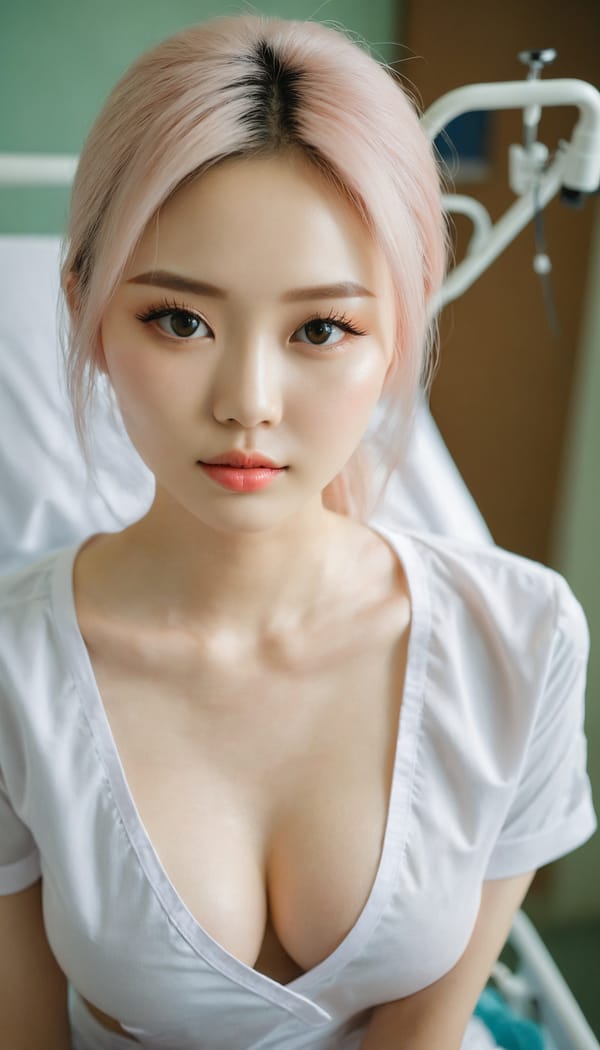 Tags: 21872187, SDXL
{"3": {"inputs": {"seed": 293410408310055, "steps": 32, "cfg": 6.52, "sampler_name": "dpmpp_2m", "scheduler": "karras", "denoise": 1.0, "model": ["27", 0], "positive": ["6", 0], "negative": ["7", 0], "latent_image": ["5", 0]}, "class_type": "KSampler"}, "4": {"inputs": {"ckpt_name": "juggernautxl.safetensors"}, "class_type": "CheckpointLoaderSimple"}, "5": {"inputs": {"width": 768, "height": 1344, "batch_size": 1}, "class_type": "EmptyLatentImage"}, "6": {"inputs": {"text": "26 year old girl, (ukrainian:1.02), (taiwanese:1.01), (slim:1.08), (detailed face:1.13), (cute:0.98), (seductive pose:1.09), (seductive facial expression:0.95), (beautiful eyes:1.03), (eyelashes:1.14), (pale skin:1.14), (idol:0.98), (double eyelids:1.11), (temptress:1.02), (sexy lips:1.01), (blush:1.11), (in a seductive pose:0.96), (large perky breasts:1.08), (cleavage:1.08), (thigh gap:0.97), (nurse in uniform:1.03) working in a hospital ward, (detailed skin:1.08), (candid cinema:1.02), (film:1.07), (soft lighting:1.04), (skin fuzz:1.02), (portra:1.02), (textured skin:1.04), (RAW:1.02), (natural looking skin:1.05)", "clip": ["27", 1]}, "class_type": "CLIPTextEncode"}, "7": {"inputs": {"text": "(twisted:1.10), (distorted:1.06), (watermark:1.06), (bad hands:1.10), (open mouth:1.08), (worst quality:1.08), (low resolution:1.07)", "clip": ["27", 1]}, "class_type": "CLIPTextEncode"}, "8": {"inputs": {"samples": ["3", 0], "vae": ["4", 2]}, "class_type": "VAEDecode"}, "25": {"inputs": {"lora_name": "nudify_xl.safetensors", "strength_model": 0.25, "strength_clip": 0.14, "model": ["4", 0], "clip": ["4", 1]}, "class_type": "LoraLoader"}, "26": {"inputs": {"lora_name": "shirtlift_SDXL_v2.safetensors", "strength_model": 0.05, "strength_clip": 0.13, "model": ["25", 0], "clip": ["25", 1]}, "class_type": "LoraLoader"}, "27": {"inputs": {"lora_name": "PerfectEyesXL.safetensors", "strength_model": 0.03, "strength_clip": 0.15, "model": ["26", 0], "clip": ["26", 1]}, "class_type": "LoraLoader"}, "30": {"inputs": {"model_name": "4x_NMKD-Superscale-SP_178000_G.pth"}, "class_type": "UpscaleModelLoader"}, "31": {"inputs": {"upscale_model": ["30", 0], "image": ["8", 0]}, "class_type": "ImageUpscaleWithModel"}, "32": {"inputs": {"upscale_method": "lanczos", "scale_by": 0.5, "image": ["31", 0]}, "class_type": "ImageScaleBy"}, "33": {"inputs": {"pixels": ["32", 0], "vae": ["4", 2]}, "class_type": "VAEEncode"}, "34": {"inputs": {"seed": 293410408310055, "steps": 32, "cfg": 6.52, "sampler_name": "dpmpp_2m", "scheduler": "karras", "denoise": 0.3, "model": ["27", 0], "positive": ["6", 0], "negative": ["7", 0], "latent_image": ["33", 0]}, "class_type": "KSampler"}, "36": {"inputs": {"samples": ["34", 0], "vae": ["4", 2]}, "class_type": "VAEDecode"}, "39": {"inputs": {"filename_prefix": "comfyapi-1716650259599", "images": ["36", 0]}, "class_type": "SaveImage"}}