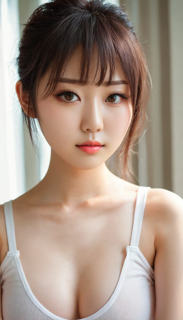 Tags: 21872187, SDXL
{"3": {"inputs": {"seed": 469304877456804, "steps": 32, "cfg": 6.02, "sampler_name": "dpmpp_2m", "scheduler": "karras", "denoise": 1.0, "model": ["27", 0], "positive": ["6", 0], "negative": ["7", 0], "latent_image": ["5", 0]}, "class_type": "KSampler"}, "4": {"inputs": {"ckpt_name": "juggernautxl.safetensors"}, "class_type": "CheckpointLoaderSimple"}, "5": {"inputs": {"width": 768, "height": 1344, "batch_size": 1}, "class_type": "EmptyLatentImage"}, "6": {"inputs": {"text": "24 year old girl, (japanese:1.12), (beautiful eyes:0.96), (seductive facial expression:1.14), (sexy lips:1.03), (eyelashes:0.96), (idol:0.98), (detailed face:1.14), (pale skin:1.11), (double eyelids:0.99), (slim:1.01), (temptress:1.05), (blush:0.99), (cute:0.99), (seductive pose:1.03), (in a seductive pose:0.98), (large perky breasts:0.96), (cleavage:1.03), (thigh gap:0.95), (white tanktop:1.07), busy street, (soft lighting:1.03), (natural looking skin:1.06), (RAW:1.06), (skin fuzz:1.01), (portra:1.08), (candid cinema:1.03), (textured skin:1.02), (film:1.04), (detailed skin:1.07)", "clip": ["27", 1]}, "class_type": "CLIPTextEncode"}, "7": {"inputs": {"text": "(watermark:1.09), (bad hands:1.11), (worst quality:1.09), (distorted:1.11), (open mouth:1.10), (low resolution:1.14), (twisted:1.13)", "clip": ["27", 1]}, "class_type": "CLIPTextEncode"}, "8": {"inputs": {"samples": ["3", 0], "vae": ["4", 2]}, "class_type": "VAEDecode"}, "25": {"inputs": {"lora_name": "nudify_xl.safetensors", "strength_model": 0.23, "strength_clip": 0.03, "model": ["4", 0], "clip": ["4", 1]}, "class_type": "LoraLoader"}, "26": {"inputs": {"lora_name": "shirtlift_SDXL_v2.safetensors", "strength_model": 0.0, "strength_clip": 0.07, "model": ["25", 0], "clip": ["25", 1]}, "class_type": "LoraLoader"}, "27": {"inputs": {"lora_name": "PerfectEyesXL.safetensors", "strength_model": 0.06, "strength_clip": 0.14, "model": ["26", 0], "clip": ["26", 1]}, "class_type": "LoraLoader"}, "30": {"inputs": {"model_name": "4x_NMKD-Superscale-SP_178000_G.pth"}, "class_type": "UpscaleModelLoader"}, "31": {"inputs": {"upscale_model": ["30", 0], "image": ["8", 0]}, "class_type": "ImageUpscaleWithModel"}, "32": {"inputs": {"upscale_method": "lanczos", "scale_by": 0.5, "image": ["31", 0]}, "class_type": "ImageScaleBy"}, "33": {"inputs": {"pixels": ["32", 0], "vae": ["4", 2]}, "class_type": "VAEEncode"}, "34": {"inputs": {"seed": 469304877456804, "steps": 32, "cfg": 6.02, "sampler_name": "dpmpp_2m", "scheduler": "karras", "denoise": 0.3, "model": ["27", 0], "positive": ["6", 0], "negative": ["7", 0], "latent_image": ["33", 0]}, "class_type": "KSampler"}, "36": {"inputs": {"samples": ["34", 0], "vae": ["4", 2]}, "class_type": "VAEDecode"}, "39": {"inputs": {"filename_prefix": "comfyapi-1734398913258", "images": ["36", 0]}, "class_type": "SaveImage"}}