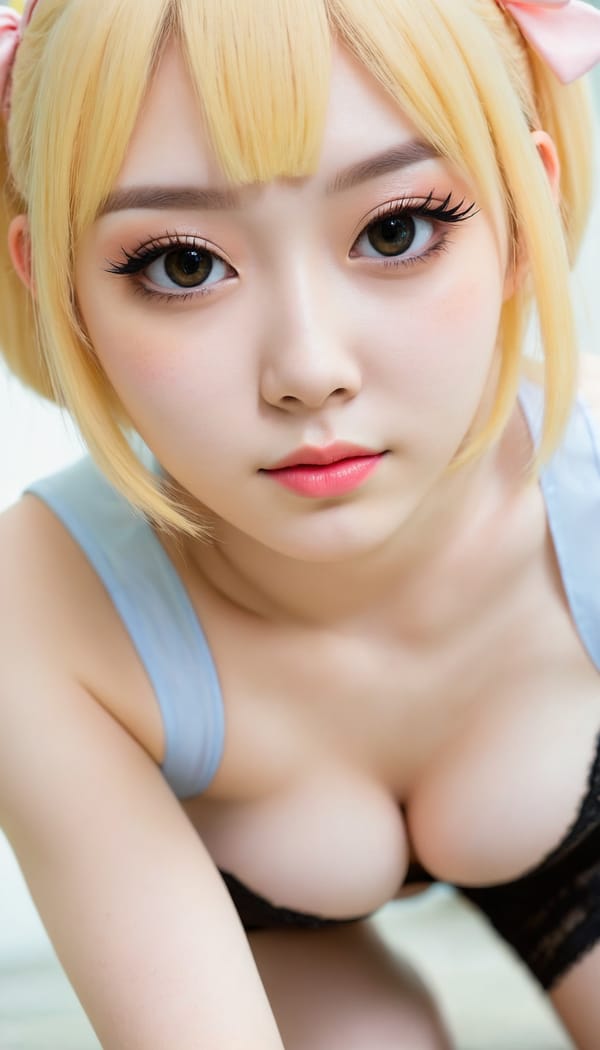 Tags: 21872187, SDXL
{"3": {"inputs": {"seed": 860115384141402, "steps": 32, "cfg": 7.65, "sampler_name": "dpmpp_2m", "scheduler": "karras", "denoise": 1.0, "model": ["27", 0], "positive": ["6", 0], "negative": ["7", 0], "latent_image": ["5", 0]}, "class_type": "KSampler"}, "4": {"inputs": {"ckpt_name": "juggernautXL_v8Rundiffusion.safetensors"}, "class_type": "CheckpointLoaderSimple"}, "5": {"inputs": {"width": 768, "height": 1344, "batch_size": 1}, "class_type": "EmptyLatentImage"}, "6": {"inputs": {"text": "22 year old girl, (japanese:1.02), (ukrainian:1.04), (detailed face:1.04), (temptress:1.06), (slim:0.97), (double eyelids:1.01), (seductive pose:1.07), (pale skin:1.04), (sexy lips:0.97), (blush:0.97), (seductive facial expression:1.05), (cute:1.12), (beautiful eyes:0.97), (idol:1.08), (eyelashes:1.13), (on all fours:1.13), (spreading ass cheeks:0.96), (from behind:1.02), (backboob:0.95), (in a cosplay:1.10) at comiket posing for camera, (film:1.03), (textured skin:1.02), (natural looking skin:1.05), (RAW:1.00), (soft lighting:1.03), (candid cinema:1.05), (portra:1.01), (detailed skin:1.05), (skin fuzz:1.05)", "clip": ["27", 1]}, "class_type": "CLIPTextEncode"}, "7": {"inputs": {"text": "(worst quality:1.10), (watermark:1.07), (open mouth:1.09), (bad hands:1.09), (distorted:1.07), (low resolution:1.07), (twisted:1.09)", "clip": ["27", 1]}, "class_type": "CLIPTextEncode"}, "8": {"inputs": {"samples": ["3", 0], "vae": ["4", 2]}, "class_type": "VAEDecode"}, "25": {"inputs": {"lora_name": "nudify_xl.safetensors", "strength_model": 0.22, "strength_clip": 0.13, "model": ["4", 0], "clip": ["4", 1]}, "class_type": "LoraLoader"}, "26": {"inputs": {"lora_name": "shirtlift_SDXL_v2.safetensors", "strength_model": 0.11, "strength_clip": 0.08, "model": ["25", 0], "clip": ["25", 1]}, "class_type": "LoraLoader"}, "27": {"inputs": {"lora_name": "PerfectEyesXL.safetensors", "strength_model": 0.1, "strength_clip": 0.12, "model": ["26", 0], "clip": ["26", 1]}, "class_type": "LoraLoader"}, "30": {"inputs": {"model_name": "4x_NMKD-Superscale-SP_178000_G.pth"}, "class_type": "UpscaleModelLoader"}, "31": {"inputs": {"upscale_model": ["30", 0], "image": ["8", 0]}, "class_type": "ImageUpscaleWithModel"}, "32": {"inputs": {"upscale_method": "lanczos", "scale_by": 0.5, "image": ["31", 0]}, "class_type": "ImageScaleBy"}, "33": {"inputs": {"pixels": ["32", 0], "vae": ["4", 2]}, "class_type": "VAEEncode"}, "34": {"inputs": {"seed": 860115384141402, "steps": 32, "cfg": 7.65, "sampler_name": "dpmpp_2m", "scheduler": "karras", "denoise": 0.3, "model": ["27", 0], "positive": ["6", 0], "negative": ["7", 0], "latent_image": ["33", 0]}, "class_type": "KSampler"}, "36": {"inputs": {"samples": ["34", 0], "vae": ["4", 2]}, "class_type": "VAEDecode"}, "39": {"inputs": {"filename_prefix": "comfyapi-1707879866671", "images": ["36", 0]}, "class_type": "SaveImage"}}