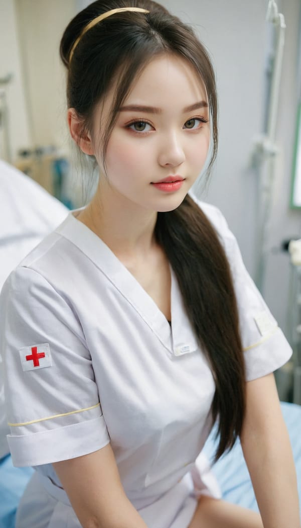 Tags: 21872187, SDXL
{"3": {"inputs": {"seed": 440380373352012, "steps": 32, "cfg": 6.81, "sampler_name": "dpmpp_2m", "scheduler": "karras", "denoise": 1.0, "model": ["27", 0], "positive": ["6", 0], "negative": ["7", 0], "latent_image": ["5", 0]}, "class_type": "KSampler"}, "4": {"inputs": {"ckpt_name": "juggernautxl.safetensors"}, "class_type": "CheckpointLoaderSimple"}, "5": {"inputs": {"width": 768, "height": 1344, "batch_size": 1}, "class_type": "EmptyLatentImage"}, "6": {"inputs": {"text": "19 year old girl, (ukrainian:1.05), (russian:1.00), (chinese:1.00), (idol:1.06), (detailed face:1.05), (blush:1.06), (cute:1.04), (pale skin:1.06), (seductive facial expression:1.07), (sexy lips:1.02), (slim:1.00), (beautiful eyes:1.13), (eyelashes:0.95), (seductive pose:1.11), (temptress:1.02), (double eyelids:1.07), (perky ass:1.12), (exposed ass:1.07), (looking back:0.99), (sexy ass:1.07), (thigh gap:1.01), (nurse in uniform:1.13) working in a hospital ward, (portra:1.04), (skin fuzz:1.09), (natural looking skin:1.06), (textured skin:1.03), (candid cinema:1.05), (film:1.09), (detailed skin:1.09), (soft lighting:1.00), (RAW:1.09)", "clip": ["27", 1]}, "class_type": "CLIPTextEncode"}, "7": {"inputs": {"text": "(low resolution:1.14), (bad hands:1.10), (open mouth:1.11), (twisted:1.10), (worst quality:1.11), (watermark:1.11), (distorted:1.10)", "clip": ["27", 1]}, "class_type": "CLIPTextEncode"}, "8": {"inputs": {"samples": ["3", 0], "vae": ["4", 2]}, "class_type": "VAEDecode"}, "25": {"inputs": {"lora_name": "nudify_xl.safetensors", "strength_model": 0.07, "strength_clip": 0.39, "model": ["4", 0], "clip": ["4", 1]}, "class_type": "LoraLoader"}, "26": {"inputs": {"lora_name": "shirtlift_SDXL_v2.safetensors", "strength_model": 0.03, "strength_clip": 0.01, "model": ["25", 0], "clip": ["25", 1]}, "class_type": "LoraLoader"}, "27": {"inputs": {"lora_name": "PerfectEyesXL.safetensors", "strength_model": 0.02, "strength_clip": 0.06, "model": ["26", 0], "clip": ["26", 1]}, "class_type": "LoraLoader"}, "30": {"inputs": {"model_name": "4x_NMKD-Superscale-SP_178000_G.pth"}, "class_type": "UpscaleModelLoader"}, "31": {"inputs": {"upscale_model": ["30", 0], "image": ["8", 0]}, "class_type": "ImageUpscaleWithModel"}, "32": {"inputs": {"upscale_method": "lanczos", "scale_by": 0.5, "image": ["31", 0]}, "class_type": "ImageScaleBy"}, "33": {"inputs": {"pixels": ["32", 0], "vae": ["4", 2]}, "class_type": "VAEEncode"}, "34": {"inputs": {"seed": 440380373352012, "steps": 32, "cfg": 6.81, "sampler_name": "dpmpp_2m", "scheduler": "karras", "denoise": 0.3, "model": ["27", 0], "positive": ["6", 0], "negative": ["7", 0], "latent_image": ["33", 0]}, "class_type": "KSampler"}, "36": {"inputs": {"samples": ["34", 0], "vae": ["4", 2]}, "class_type": "VAEDecode"}, "39": {"inputs": {"filename_prefix": "comfyapi-1713503125581", "images": ["36", 0]}, "class_type": "SaveImage"}}