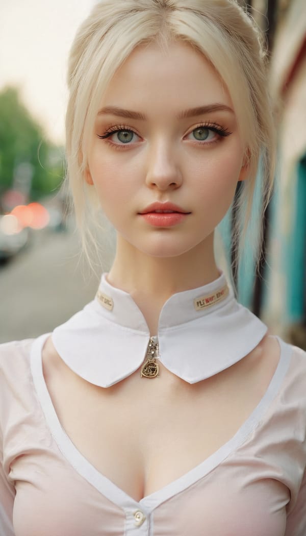 Tags: 21872187, SDXL
{"3": {"inputs": {"seed": 462512708868061, "steps": 32, "cfg": 6.46, "sampler_name": "dpmpp_2m", "scheduler": "karras", "denoise": 1.0, "model": ["27", 0], "positive": ["6", 0], "negative": ["7", 0], "latent_image": ["5", 0]}, "class_type": "KSampler"}, "4": {"inputs": {"ckpt_name": "juggernautxl.safetensors"}, "class_type": "CheckpointLoaderSimple"}, "5": {"inputs": {"width": 768, "height": 1344, "batch_size": 1}, "class_type": "EmptyLatentImage"}, "6": {"inputs": {"text": "22 year old girl, (ukrainian:1.11), (pale skin:1.05), (beautiful eyes:1.05), (slim:1.10), (temptress:0.98), (seductive facial expression:0.97), (double eyelids:1.07), (idol:1.05), (detailed face:1.13), (seductive pose:1.14), (eyelashes:1.07), (cute:0.96), (blush:1.02), (in a seductive pose:0.98), (large perky breasts:0.97), (cleavage:0.96), (thigh gap:1.03), (school uniform:0.97), choker, busy street, (RAW:1.04), (detailed skin:1.01), (skin fuzz:1.02), (candid cinema:1.09), (soft lighting:1.07), (portra:1.03), (film:1.05), (natural looking skin:1.06), (textured skin:1.09)", "clip": ["27", 1]}, "class_type": "CLIPTextEncode"}, "7": {"inputs": {"text": "(watermark:1.10), (worst quality:1.10), (open mouth:1.07), (distorted:1.06), (twisted:1.07), (low resolution:1.10), (bad hands:1.07)", "clip": ["27", 1]}, "class_type": "CLIPTextEncode"}, "8": {"inputs": {"samples": ["3", 0], "vae": ["4", 2]}, "class_type": "VAEDecode"}, "25": {"inputs": {"lora_name": "nudify_xl.safetensors", "strength_model": 0.24, "strength_clip": 0.32, "model": ["4", 0], "clip": ["4", 1]}, "class_type": "LoraLoader"}, "26": {"inputs": {"lora_name": "shirtlift_SDXL_v2.safetensors", "strength_model": 0.0, "strength_clip": 0.12, "model": ["25", 0], "clip": ["25", 1]}, "class_type": "LoraLoader"}, "27": {"inputs": {"lora_name": "PerfectEyesXL.safetensors", "strength_model": 0.19, "strength_clip": 0.16, "model": ["26", 0], "clip": ["26", 1]}, "class_type": "LoraLoader"}, "30": {"inputs": {"model_name": "4x_NMKD-Superscale-SP_178000_G.pth"}, "class_type": "UpscaleModelLoader"}, "31": {"inputs": {"upscale_model": ["30", 0], "image": ["8", 0]}, "class_type": "ImageUpscaleWithModel"}, "32": {"inputs": {"upscale_method": "lanczos", "scale_by": 0.5, "image": ["31", 0]}, "class_type": "ImageScaleBy"}, "33": {"inputs": {"pixels": ["32", 0], "vae": ["4", 2]}, "class_type": "VAEEncode"}, "34": {"inputs": {"seed": 462512708868061, "steps": 32, "cfg": 6.46, "sampler_name": "dpmpp_2m", "scheduler": "karras", "denoise": 0.3, "model": ["27", 0], "positive": ["6", 0], "negative": ["7", 0], "latent_image": ["33", 0]}, "class_type": "KSampler"}, "36": {"inputs": {"samples": ["34", 0], "vae": ["4", 2]}, "class_type": "VAEDecode"}, "39": {"inputs": {"filename_prefix": "comfyapi-1718421530450", "images": ["36", 0]}, "class_type": "SaveImage"}}