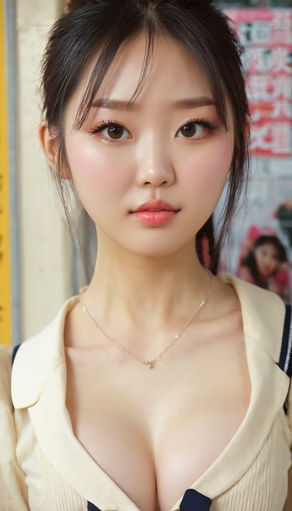 Tags: 21872187, SDXL
{"3": {"inputs": {"seed": 591354584625070, "steps": 32, "cfg": 7.27, "sampler_name": "dpmpp_2m", "scheduler": "karras", "denoise": 1.0, "model": ["27", 0], "positive": ["6", 0], "negative": ["7", 0], "latent_image": ["5", 0]}, "class_type": "KSampler"}, "4": {"inputs": {"ckpt_name": "juggernautxl.safetensors"}, "class_type": "CheckpointLoaderSimple"}, "5": {"inputs": {"width": 768, "height": 1344, "batch_size": 1}, "class_type": "EmptyLatentImage"}, "6": {"inputs": {"text": "22 year old girl, (chinese:0.97), (eyelashes:0.99), (temptress:1.03), (slim:1.11), (seductive pose:1.12), (detailed face:1.14), (seductive facial expression:1.11), (idol:0.95), (pale skin:1.12), (cute:1.01), (double eyelids:1.13), (sexy lips:1.14), (beautiful eyes:1.08), (blush:0.99), (in a seductive pose:0.99), (large perky breasts:1.05), (cleavage:1.14), (thigh gap:0.96), (school uniform:1.08), choker, busy street, (textured skin:1.03), (candid cinema:1.07), (portra:1.08), (RAW:1.00), (skin fuzz:1.03), (detailed skin:1.08), (natural looking skin:1.00), (film:1.02), (soft lighting:1.04)", "clip": ["27", 1]}, "class_type": "CLIPTextEncode"}, "7": {"inputs": {"text": "(twisted:1.09), (watermark:1.05), (worst quality:1.06), (distorted:1.13), (low resolution:1.05), (bad hands:1.13)", "clip": ["27", 1]}, "class_type": "CLIPTextEncode"}, "8": {"inputs": {"samples": ["3", 0], "vae": ["4", 2]}, "class_type": "VAEDecode"}, "25": {"inputs": {"lora_name": "nudify_xl.safetensors", "strength_model": 0.26, "strength_clip": 0.02, "model": ["4", 0], "clip": ["4", 1]}, "class_type": "LoraLoader"}, "26": {"inputs": {"lora_name": "shirtlift_SDXL_v2.safetensors", "strength_model": 0.14, "strength_clip": 0.14, "model": ["25", 0], "clip": ["25", 1]}, "class_type": "LoraLoader"}, "27": {"inputs": {"lora_name": "PerfectEyesXL.safetensors", "strength_model": 0.19, "strength_clip": 0.14, "model": ["26", 0], "clip": ["26", 1]}, "class_type": "LoraLoader"}, "30": {"inputs": {"model_name": "4x_NMKD-Superscale-SP_178000_G.pth"}, "class_type": "UpscaleModelLoader"}, "31": {"inputs": {"upscale_model": ["30", 0], "image": ["8", 0]}, "class_type": "ImageUpscaleWithModel"}, "32": {"inputs": {"upscale_method": "lanczos", "scale_by": 0.5, "image": ["31", 0]}, "class_type": "ImageScaleBy"}, "33": {"inputs": {"pixels": ["32", 0], "vae": ["4", 2]}, "class_type": "VAEEncode"}, "34": {"inputs": {"seed": 591354584625070, "steps": 32, "cfg": 7.27, "sampler_name": "dpmpp_2m", "scheduler": "karras", "denoise": 0.3, "model": ["27", 0], "positive": ["6", 0], "negative": ["7", 0], "latent_image": ["33", 0]}, "class_type": "KSampler"}, "36": {"inputs": {"samples": ["34", 0], "vae": ["4", 2]}, "class_type": "VAEDecode"}, "39": {"inputs": {"filename_prefix": "comfyapi-1718345111344", "images": ["36", 0]}, "class_type": "SaveImage"}}