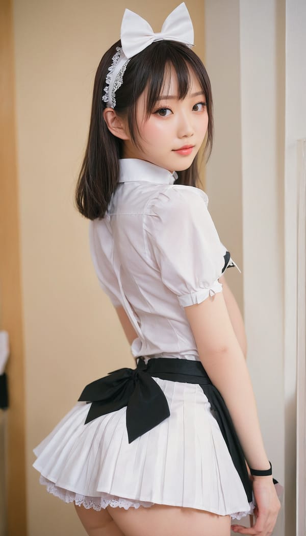 Tags: 21872187, SDXL
{"3": {"inputs": {"seed": 338405141736696, "steps": 32, "cfg": 6.49, "sampler_name": "dpmpp_2m", "scheduler": "karras", "denoise": 1.0, "model": ["27", 0], "positive": ["6", 0], "negative": ["7", 0], "latent_image": ["5", 0]}, "class_type": "KSampler"}, "4": {"inputs": {"ckpt_name": "juggernautxl.safetensors"}, "class_type": "CheckpointLoaderSimple"}, "5": {"inputs": {"width": 768, "height": 1344, "batch_size": 1}, "class_type": "EmptyLatentImage"}, "6": {"inputs": {"text": "18 year old girl, (japanese:1.08), (eyelashes:1.00), (temptress:1.07), (slim:1.01), (double eyelids:1.14), (cute:0.98), (detailed face:1.02), (idol:1.02), (sexy lips:1.13), (seductive pose:0.99), (seductive facial expression:0.98), (blush:0.96), (pale skin:0.96), (perky ass:1.00), (exposed ass:0.98), (looking back:0.97), (sexy ass:1.07), (thigh gap:1.04), in a (skimpy maid costume:0.97) working at a maid cafe, choker, bowtie, headband, pleated skirt, (candid cinema:1.00), (detailed skin:1.03), (natural looking skin:1.03), (RAW:1.01), (soft lighting:1.03), (textured skin:1.02), (film:1.09), (skin fuzz:1.04), (portra:1.08)", "clip": ["27", 1]}, "class_type": "CLIPTextEncode"}, "7": {"inputs": {"text": "(watermark:1.07), (low resolution:1.08), (distorted:1.05), (bad hands:1.12), (twisted:1.09), (worst quality:1.06), (open mouth:1.08)", "clip": ["27", 1]}, "class_type": "CLIPTextEncode"}, "8": {"inputs": {"samples": ["3", 0], "vae": ["4", 2]}, "class_type": "VAEDecode"}, "25": {"inputs": {"lora_name": "nudify_xl.safetensors", "strength_model": 0.05, "strength_clip": 0.0, "model": ["4", 0], "clip": ["4", 1]}, "class_type": "LoraLoader"}, "26": {"inputs": {"lora_name": "shirtlift_SDXL_v2.safetensors", "strength_model": 0.13, "strength_clip": 0.15, "model": ["25", 0], "clip": ["25", 1]}, "class_type": "LoraLoader"}, "27": {"inputs": {"lora_name": "PerfectEyesXL.safetensors", "strength_model": 0.04, "strength_clip": 0.0, "model": ["26", 0], "clip": ["26", 1]}, "class_type": "LoraLoader"}, "30": {"inputs": {"model_name": "4x_NMKD-Superscale-SP_178000_G.pth"}, "class_type": "UpscaleModelLoader"}, "31": {"inputs": {"upscale_model": ["30", 0], "image": ["8", 0]}, "class_type": "ImageUpscaleWithModel"}, "32": {"inputs": {"upscale_method": "lanczos", "scale_by": 0.5, "image": ["31", 0]}, "class_type": "ImageScaleBy"}, "33": {"inputs": {"pixels": ["32", 0], "vae": ["4", 2]}, "class_type": "VAEEncode"}, "34": {"inputs": {"seed": 338405141736696, "steps": 32, "cfg": 6.49, "sampler_name": "dpmpp_2m", "scheduler": "karras", "denoise": 0.3, "model": ["27", 0], "positive": ["6", 0], "negative": ["7", 0], "latent_image": ["33", 0]}, "class_type": "KSampler"}, "36": {"inputs": {"samples": ["34", 0], "vae": ["4", 2]}, "class_type": "VAEDecode"}, "39": {"inputs": {"filename_prefix": "comfyapi-1735376925120", "images": ["36", 0]}, "class_type": "SaveImage"}}