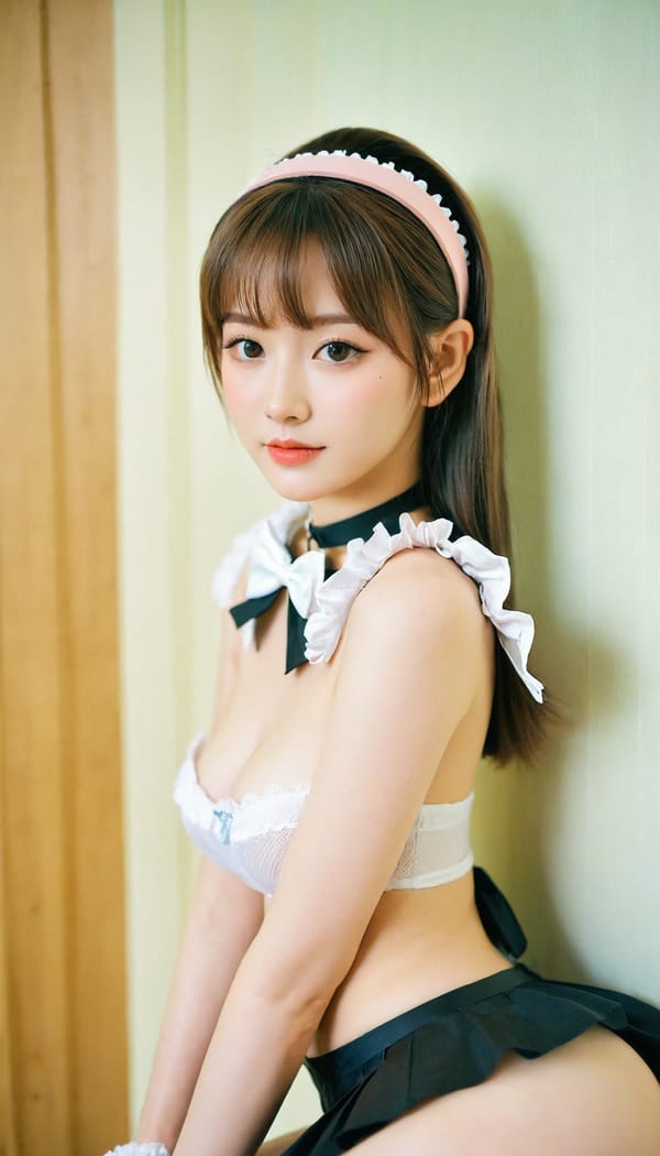 Tags: 21872187, SDXL
{"3": {"inputs": {"seed": 144730523371014, "steps": 32, "cfg": 6.83, "sampler_name": "dpmpp_2m", "scheduler": "karras", "denoise": 1.0, "model": ["27", 0], "positive": ["6", 0], "negative": ["7", 0], "latent_image": ["5", 0]}, "class_type": "KSampler"}, "4": {"inputs": {"ckpt_name": "leosamsHelloworldSDXL_helloworldSDXL32DPO.safetensors"}, "class_type": "CheckpointLoaderSimple"}, "5": {"inputs": {"width": 768, "height": 1344, "batch_size": 1}, "class_type": "EmptyLatentImage"}, "6": {"inputs": {"text": "28 year old girl, (russian:0.95), (cute:1.02), (eyelashes:1.02), (blush:1.08), (pale skin:1.05), (seductive pose:0.96), (detailed face:1.11), (temptress:1.05), (slim:1.04), (idol:1.13), (beautiful eyes:1.05), (double eyelids:1.09), (seductive facial expression:1.10), (sexy lips:1.02), (perky ass:1.12), (exposed ass:1.09), (looking back:0.99), (sexy ass:0.97), (thigh gap:1.05), in a (skimpy maid costume:0.98) working at a maid cafe, choker, bowtie, headband, pleated skirt, (natural looking skin:1.02), (film:1.02), (RAW:1.02), (textured skin:1.03), (skin fuzz:1.06), (candid cinema:1.08), (detailed skin:1.01), (soft lighting:1.07), (portra:1.05)", "clip": ["27", 1]}, "class_type": "CLIPTextEncode"}, "7": {"inputs": {"text": "(open mouth:1.12), (distorted:1.08), (bad hands:1.12), (low resolution:1.10), (watermark:1.10), (twisted:1.07), (worst quality:1.08)", "clip": ["27", 1]}, "class_type": "CLIPTextEncode"}, "8": {"inputs": {"samples": ["3", 0], "vae": ["4", 2]}, "class_type": "VAEDecode"}, "25": {"inputs": {"lora_name": "nudify_xl.safetensors", "strength_model": 0.22, "strength_clip": 0.32, "model": ["4", 0], "clip": ["4", 1]}, "class_type": "LoraLoader"}, "26": {"inputs": {"lora_name": "shirtlift_SDXL_v2.safetensors", "strength_model": 0.05, "strength_clip": 0.11, "model": ["25", 0], "clip": ["25", 1]}, "class_type": "LoraLoader"}, "27": {"inputs": {"lora_name": "PerfectEyesXL.safetensors", "strength_model": 0.14, "strength_clip": 0.0, "model": ["26", 0], "clip": ["26", 1]}, "class_type": "LoraLoader"}, "30": {"inputs": {"model_name": "4x_NMKD-Superscale-SP_178000_G.pth"}, "class_type": "UpscaleModelLoader"}, "31": {"inputs": {"upscale_model": ["30", 0], "image": ["8", 0]}, "class_type": "ImageUpscaleWithModel"}, "32": {"inputs": {"upscale_method": "lanczos", "scale_by": 0.5, "image": ["31", 0]}, "class_type": "ImageScaleBy"}, "33": {"inputs": {"pixels": ["32", 0], "vae": ["4", 2]}, "class_type": "VAEEncode"}, "34": {"inputs": {"seed": 144730523371014, "steps": 32, "cfg": 6.83, "sampler_name": "dpmpp_2m", "scheduler": "karras", "denoise": 0.3, "model": ["27", 0], "positive": ["6", 0], "negative": ["7", 0], "latent_image": ["33", 0]}, "class_type": "KSampler"}, "36": {"inputs": {"samples": ["34", 0], "vae": ["4", 2]}, "class_type": "VAEDecode"}, "39": {"inputs": {"filename_prefix": "comfyapi-1707273970708", "images": ["36", 0]}, "class_type": "SaveImage"}}