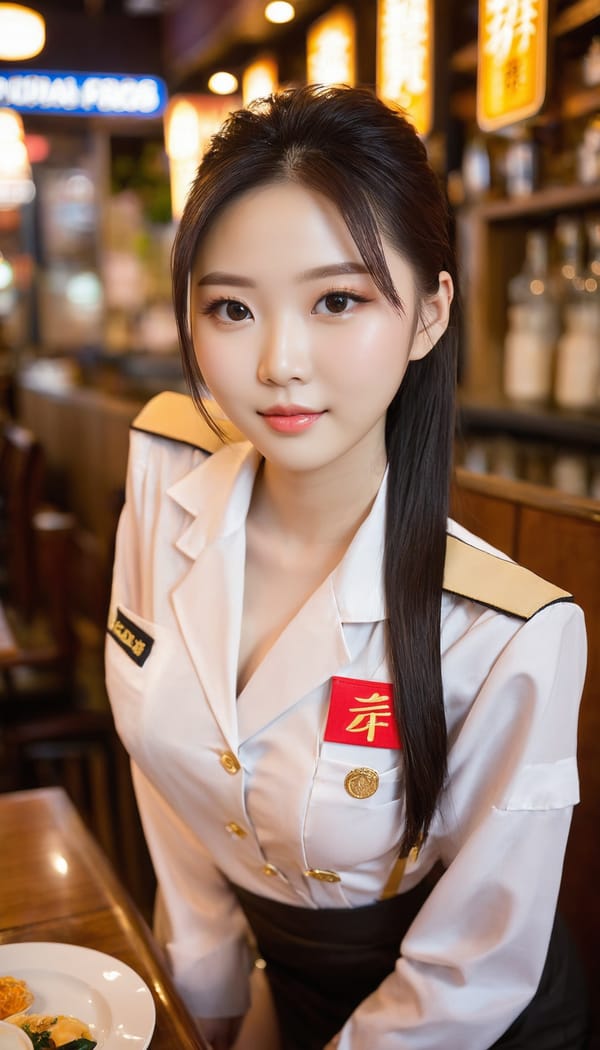 Tags: 21872187, SDXL
{"3": {"inputs": {"seed": 403702578453619, "steps": 32, "cfg": 6.85, "sampler_name": "dpmpp_2m", "scheduler": "karras", "denoise": 1.0, "model": ["27", 0], "positive": ["6", 0], "negative": ["7", 0], "latent_image": ["5", 0]}, "class_type": "KSampler"}, "4": {"inputs": {"ckpt_name": "juggernautxl.safetensors"}, "class_type": "CheckpointLoaderSimple"}, "5": {"inputs": {"width": 768, "height": 1344, "batch_size": 1}, "class_type": "EmptyLatentImage"}, "6": {"inputs": {"text": "23 year old girl, (chinese:0.97), (seductive facial expression:0.98), (idol:0.98), (seductive pose:1.04), (blush:0.96), (temptress:0.98), (detailed face:1.02), (slim:0.97), (double eyelids:1.10), (pale skin:1.08), (cute:1.13), (beautiful eyes:1.04), (sexy lips:1.01), (on all fours:1.08), (spreading ass cheeks:1.08), (from behind:1.11), (backboob:1.12), (a waitress in uniform:1.08) working at a restaurant, (skin fuzz:1.04), (soft lighting:1.00), (natural looking skin:1.00), (portra:1.00), (textured skin:1.02), (film:1.08), (RAW:1.03), (candid cinema:1.03), (detailed skin:1.07)", "clip": ["27", 1]}, "class_type": "CLIPTextEncode"}, "7": {"inputs": {"text": "(distorted:1.13), (open mouth:1.05), (bad hands:1.12), (low resolution:1.08), (worst quality:1.13), (twisted:1.07), (watermark:1.14)", "clip": ["27", 1]}, "class_type": "CLIPTextEncode"}, "8": {"inputs": {"samples": ["3", 0], "vae": ["4", 2]}, "class_type": "VAEDecode"}, "25": {"inputs": {"lora_name": "nudify_xl.safetensors", "strength_model": 0.28, "strength_clip": 0.2, "model": ["4", 0], "clip": ["4", 1]}, "class_type": "LoraLoader"}, "26": {"inputs": {"lora_name": "shirtlift_SDXL_v2.safetensors", "strength_model": 0.07, "strength_clip": 0.06, "model": ["25", 0], "clip": ["25", 1]}, "class_type": "LoraLoader"}, "27": {"inputs": {"lora_name": "PerfectEyesXL.safetensors", "strength_model": 0.02, "strength_clip": 0.14, "model": ["26", 0], "clip": ["26", 1]}, "class_type": "LoraLoader"}, "30": {"inputs": {"model_name": "4x_NMKD-Superscale-SP_178000_G.pth"}, "class_type": "UpscaleModelLoader"}, "31": {"inputs": {"upscale_model": ["30", 0], "image": ["8", 0]}, "class_type": "ImageUpscaleWithModel"}, "32": {"inputs": {"upscale_method": "lanczos", "scale_by": 0.5, "image": ["31", 0]}, "class_type": "ImageScaleBy"}, "33": {"inputs": {"pixels": ["32", 0], "vae": ["4", 2]}, "class_type": "VAEEncode"}, "34": {"inputs": {"seed": 403702578453619, "steps": 32, "cfg": 6.85, "sampler_name": "dpmpp_2m", "scheduler": "karras", "denoise": 0.3, "model": ["27", 0], "positive": ["6", 0], "negative": ["7", 0], "latent_image": ["33", 0]}, "class_type": "KSampler"}, "36": {"inputs": {"samples": ["34", 0], "vae": ["4", 2]}, "class_type": "VAEDecode"}, "39": {"inputs": {"filename_prefix": "comfyapi-1716217664266", "images": ["36", 0]}, "class_type": "SaveImage"}}