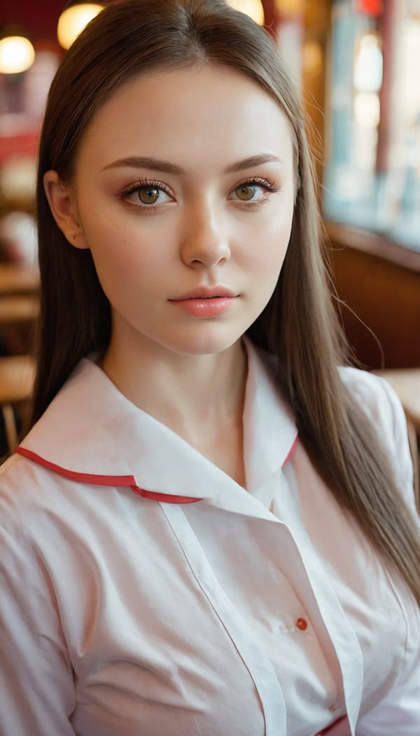 Tags: 21872187, SDXL
{"3": {"inputs": {"seed": 715634651914569, "steps": 32, "cfg": 5.21, "sampler_name": "dpmpp_2m", "scheduler": "karras", "denoise": 1.0, "model": ["27", 0], "positive": ["6", 0], "negative": ["7", 0], "latent_image": ["5", 0]}, "class_type": "KSampler"}, "4": {"inputs": {"ckpt_name": "juggernautxl.safetensors"}, "class_type": "CheckpointLoaderSimple"}, "5": {"inputs": {"width": 768, "height": 1344, "batch_size": 1}, "class_type": "EmptyLatentImage"}, "6": {"inputs": {"text": "27 year old girl, (ukrainian:1.13), (russian:1.09), (temptress:1.01), (double eyelids:1.14), (detailed face:1.12), (cute:1.02), (beautiful eyes:1.02), (pale skin:1.02), (slim:1.11), (seductive facial expression:1.12), (blush:1.11), (sexy lips:1.14), (eyelashes:0.99), (on all fours:1.03), (spreading ass cheeks:1.04), (from behind:1.10), (backboob:1.13), (a waitress in uniform:1.07) working at a restaurant, (skin fuzz:1.08), (candid cinema:1.00), (portra:1.02), (detailed skin:1.07), (soft lighting:1.00), (natural looking skin:1.08), (RAW:1.06), (film:1.01), (textured skin:1.00)", "clip": ["27", 1]}, "class_type": "CLIPTextEncode"}, "7": {"inputs": {"text": "(worst quality:1.06), (low resolution:1.14), (watermark:1.10), (twisted:1.14), (open mouth:1.12), (bad hands:1.10), (distorted:1.11)", "clip": ["27", 1]}, "class_type": "CLIPTextEncode"}, "8": {"inputs": {"samples": ["3", 0], "vae": ["4", 2]}, "class_type": "VAEDecode"}, "25": {"inputs": {"lora_name": "nudify_xl.safetensors", "strength_model": 0.3, "strength_clip": 0.25, "model": ["4", 0], "clip": ["4", 1]}, "class_type": "LoraLoader"}, "26": {"inputs": {"lora_name": "shirtlift_SDXL_v2.safetensors", "strength_model": 0.02, "strength_clip": 0.05, "model": ["25", 0], "clip": ["25", 1]}, "class_type": "LoraLoader"}, "27": {"inputs": {"lora_name": "PerfectEyesXL.safetensors", "strength_model": 0.17, "strength_clip": 0.1, "model": ["26", 0], "clip": ["26", 1]}, "class_type": "LoraLoader"}, "30": {"inputs": {"model_name": "4x_NMKD-Superscale-SP_178000_G.pth"}, "class_type": "UpscaleModelLoader"}, "31": {"inputs": {"upscale_model": ["30", 0], "image": ["8", 0]}, "class_type": "ImageUpscaleWithModel"}, "32": {"inputs": {"upscale_method": "lanczos", "scale_by": 0.5, "image": ["31", 0]}, "class_type": "ImageScaleBy"}, "33": {"inputs": {"pixels": ["32", 0], "vae": ["4", 2]}, "class_type": "VAEEncode"}, "34": {"inputs": {"seed": 715634651914569, "steps": 32, "cfg": 5.21, "sampler_name": "dpmpp_2m", "scheduler": "karras", "denoise": 0.3, "model": ["27", 0], "positive": ["6", 0], "negative": ["7", 0], "latent_image": ["33", 0]}, "class_type": "KSampler"}, "36": {"inputs": {"samples": ["34", 0], "vae": ["4", 2]}, "class_type": "VAEDecode"}, "39": {"inputs": {"filename_prefix": "comfyapi-1731726655008", "images": ["36", 0]}, "class_type": "SaveImage"}}